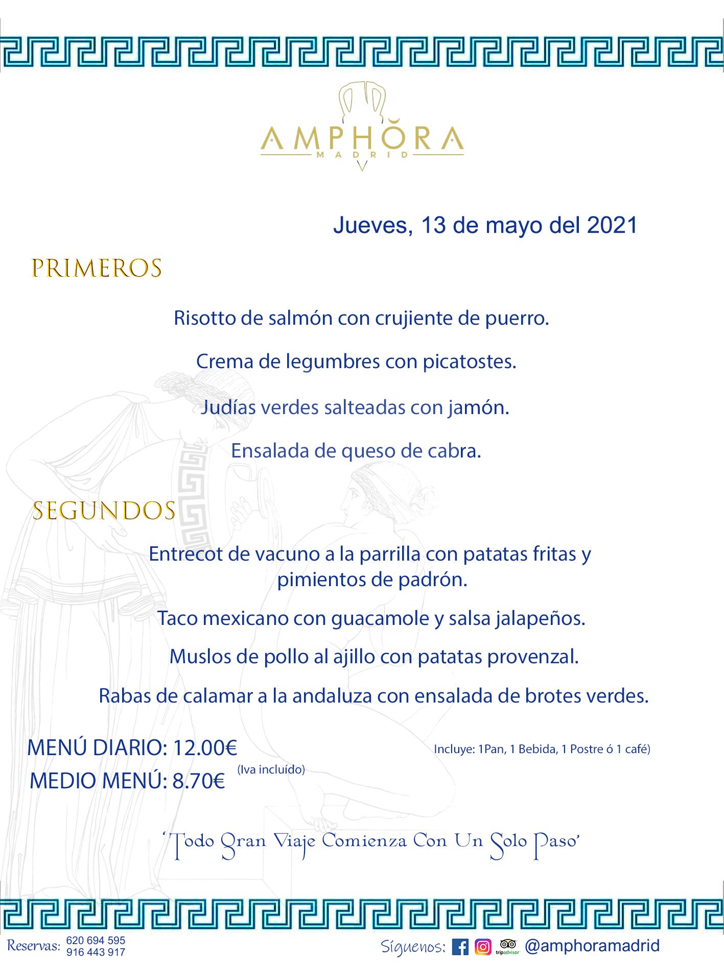 MENÚS DIARIOS MENÚ DEL DÍA DEL JUEVES 13 DE MAYO ALCORCÓN RESTAURANTE AMPHORA TERRAZA ALCORCÓN MADRID Av. Leganés, 54 28923 · Alcorcón · Madrid · España 91 644 39 17 620 694 595 https://youtu.be/HeULHal1yEY (Vea aquí nuestras instalaciones) https://www.amphoramadrid.com RESTAURANTE AMPHORA TERRAZA ALCORCÓN. MENUS FIN DE SEMANA ALCORCÓN, MENÚS DIARIOS ECONÓMICOS EN ALCORCÓN, MEJORES RESTAURANTES EN ALCORCÓN, TERRAZAS ALCORCON, COMER Y CENAR EN TERRAZA EN ALCORCÓN, RESTAURANTES CON TERRAZA, MEJORES TERRAZAS ALCORCÓN, COMER EN ALCORCON, RESTAURANTES GOURMET ALCORCÓN, MENUS FIN DE SEMANA ECONOMICOS ALCORCON, COMER AL AIRE LIBRE, MENUS ECONOMICOS ALCORCON, UNO DE LOS MEJORES RESTAURANTES DE ALCORCÓN Y ZONA SUR DE MADRID EN CALIDAD PRECIO. RESTAURANTE AMPHORA TERRAZA, ES UN ESPACIO GOURMET DONDE PODRÁ DEGUSTAR DEL MEJOR PRODUCTO CON UNA ELABORACIÓN CUIDADA Y CREATIVA. ADEMÁS, PODRÁ DISFRUTAR DE TODO TIPO DE BEBIDAS PREMIUM PREPARADAS POR NUESTRO BARTENDER, VERMUTS DELICIOSOS Y CERVEZAS DE CALIDAD, YA SEA EN EN EL INTERIOR DE NUESTRO RESTAURANTE O EN NUESTRA MARAVILLOSA TERRAZA. SOMOS POSIBLEMENTE UNO DE LOS MEJORES RESTAURANTES DE LA ZONA SUR EN RELACIÓN CALIDAD, PRECIO Y DECORACIÓN. #AMPHORAMADRID #TERRAZASALCORCÓN #MENUDELDIA #COMERENTERRAZA #MADRID #ALCORCÓN #TERRAZA #MENÚSDELDÍAALCORCÓN #MENÚDELDÍARESTAURANTES #COMERENALCORCÓN #MEJORESRESTAURANTESALCORCÓN #MENÚSECONÓMICOS #RESTAURANTESRECOMENDABLES #RESTAURANTESGOURMET #MENÚSECONÓMICOSALCORCÓN #COMERALAIRELIBRE #COMIDASCENASTERRAZASALCORCON #MENÚSDIARIOSALCORCÓN #MENÚDELDÍAHOY #CENARENTERRAZA #TERRAZASCONENCANTO #RESTAURANTESCONTERRAZA #CENARENALCORCÓN #MEJORESRESTAURANTES #RESTAURANTESCOPASALCORCÓN #COPASPREMIUMALCORCÓN #VERMUTALCORCÓN #GASTROBARALCORCÓN #CARNEBUEYALCORCONPARRILLABRASA #MENUECONÓMICO #GASTROBAR #MEJORTERRAZADEALCORCÓN #MENÚSVIERNESALCORCÓN #MENÚSABADOALCORCÓN #MENÚSDOMINGOALCORCÓN #MENÚSLUNESALCORCÓN #MENÚSMARTESALCORCÓN #MENÚSMIÉRCOLESALCORCÓN #MENÚSJUEVESALCORCÓN MEJOR CARNE A LA PARRILLA ALCORCÓN TOMAHAWK CARNE BUEY AUTÉNTICO ALCORCÓN RESTAURANTES PREMIUN LUJO COMIDA CREATIVA ELABORADA RESTAURANTE AMPHORA TERRAZA EN ALCORCÓN (MADRID) GASTROBAR ALCORCÓN MENÚS ECONÓMICOS DIARIOS DEL DÍA MENUS FIN DE SEMANA DE CALIDAD MEJOR MENÚ FIN DE SEMANA ALCORCÓN COMER CENAR EN TERRAZA TERRAZAS ZONA SUR COMIDAS AIRE LIBRE MEJOR CARNE PARRILLA ALCORCÓN.