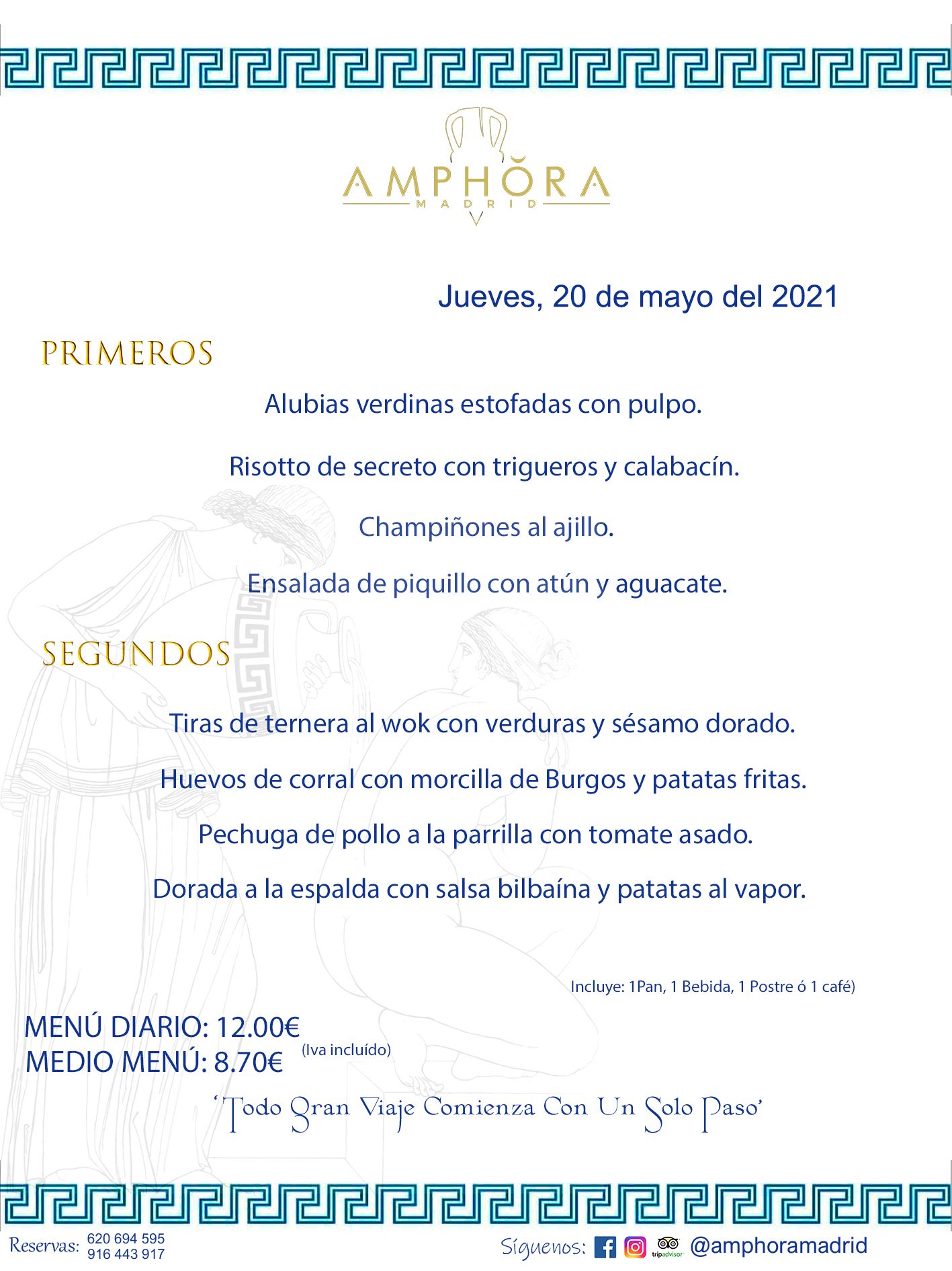 MENÚS DIARIOS MENÚ DEL DÍA DEL JUEVES 20 DE MAYO ALCORCÓN RESTAURANTE AMPHORA TERRAZA ALCORCÓN MADRID Av. Leganés, 54 28923 · Alcorcón · Madrid · España 91 644 39 17 620 694 595 https://youtu.be/HeULHal1yEY (Vea aquí nuestras instalaciones) https://www.amphoramadrid.com RESTAURANTE AMPHORA TERRAZA ALCORCÓN. MENUS FIN DE SEMANA ALCORCÓN, MENÚS DIARIOS ECONÓMICOS EN ALCORCÓN, MEJORES RESTAURANTES EN ALCORCÓN, TERRAZAS ALCORCON, COMER Y CENAR EN TERRAZA EN ALCORCÓN, RESTAURANTES CON TERRAZA, MEJORES TERRAZAS ALCORCÓN, COMER EN ALCORCON, RESTAURANTES GOURMET ALCORCÓN, MENUS FIN DE SEMANA ECONOMICOS ALCORCON, COMER AL AIRE LIBRE, MENUS ECONOMICOS ALCORCON, UNO DE LOS MEJORES RESTAURANTES DE ALCORCÓN Y ZONA SUR DE MADRID EN CALIDAD PRECIO. RESTAURANTE AMPHORA TERRAZA, ES UN ESPACIO GOURMET DONDE PODRÁ DEGUSTAR DEL MEJOR PRODUCTO CON UNA ELABORACIÓN CUIDADA Y CREATIVA. ADEMÁS, PODRÁ DISFRUTAR DE TODO TIPO DE BEBIDAS PREMIUM PREPARADAS POR NUESTRO BARTENDER, VERMUTS DELICIOSOS Y CERVEZAS DE CALIDAD, YA SEA EN EN EL INTERIOR DE NUESTRO RESTAURANTE O EN NUESTRA MARAVILLOSA TERRAZA. SOMOS POSIBLEMENTE UNO DE LOS MEJORES RESTAURANTES DE LA ZONA SUR EN RELACIÓN CALIDAD, PRECIO Y DECORACIÓN. #AMPHORAMADRID #TERRAZASALCORCÓN #MENUDELDIA #COMERENTERRAZA #MADRID #ALCORCÓN #TERRAZA #MENÚSDELDÍAALCORCÓN #MENÚDELDÍARESTAURANTES #COMERENALCORCÓN #MEJORESRESTAURANTESALCORCÓN #MENÚSECONÓMICOS #RESTAURANTESRECOMENDABLES #RESTAURANTESGOURMET #MENÚSECONÓMICOSALCORCÓN #COMERALAIRELIBRE #COMIDASCENASTERRAZASALCORCON #MENÚSDIARIOSALCORCÓN #MENÚDELDÍAHOY #CENARENTERRAZA #TERRAZASCONENCANTO #RESTAURANTESCONTERRAZA #CENARENALCORCÓN #MEJORESRESTAURANTES #RESTAURANTESCOPASALCORCÓN #COPASPREMIUMALCORCÓN #VERMUTALCORCÓN #GASTROBARALCORCÓN #CARNEBUEYALCORCONPARRILLABRASA #MENUECONÓMICO #GASTROBAR #MEJORTERRAZADEALCORCÓN #MENÚSVIERNESALCORCÓN #MENÚSABADOALCORCÓN #MENÚSDOMINGOALCORCÓN #MENÚSLUNESALCORCÓN #MENÚSMARTESALCORCÓN #MENÚSMIÉRCOLESALCORCÓN #MENÚSJUEVESALCORCÓN MEJOR CARNE A LA PARRILLA ALCORCÓN TOMAHAWK CARNE BUEY AUTÉNTICO ALCORCÓN RESTAURANTES PREMIUN LUJO COMIDA CREATIVA ELABORADA RESTAURANTE AMPHORA TERRAZA EN ALCORCÓN (MADRID) GASTROBAR ALCORCÓN MENÚS ECONÓMICOS DIARIOS DEL DÍA MENUS FIN DE SEMANA DE CALIDAD MEJOR MENÚ FIN DE SEMANA ALCORCÓN COMER CENAR EN TERRAZA TERRAZAS ZONA SUR COMIDAS AIRE LIBRE MEJOR CARNE PARRILLA ALCORCÓN.