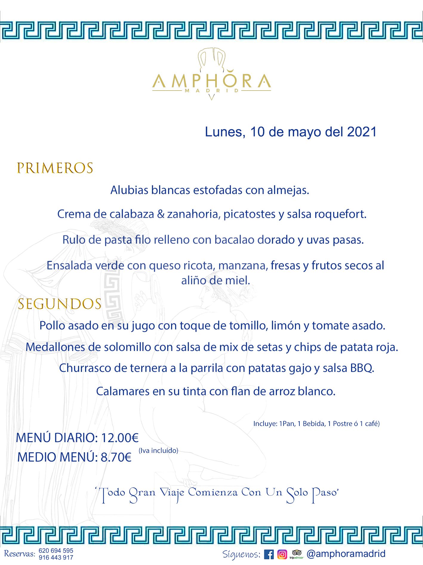 MENÚS DIARIOS MENÚ DEL DÍA DEL LUNES 10 DE MAYO ALCORCÓN RESTAURANTE AMPHORA TERRAZA ALCORCÓN MADRID Av. Leganés, 54 28923 · Alcorcón · Madrid · España 91 644 39 17 620 694 595 https://youtu.be/HeULHal1yEY (Vea aquí nuestras instalaciones) https://www.amphoramadrid.com RESTAURANTE AMPHORA TERRAZA ALCORCÓN. MENUS FIN DE SEMANA ALCORCÓN, MENÚS DIARIOS ECONÓMICOS EN ALCORCÓN, MEJORES RESTAURANTES EN ALCORCÓN, TERRAZAS ALCORCON, COMER Y CENAR EN TERRAZA EN ALCORCÓN, RESTAURANTES CON TERRAZA, MEJORES TERRAZAS ALCORCÓN, COMER EN ALCORCON, RESTAURANTES GOURMET ALCORCÓN, MENUS FIN DE SEMANA ECONOMICOS ALCORCON, COMER AL AIRE LIBRE, MENUS ECONOMICOS ALCORCON, UNO DE LOS MEJORES RESTAURANTES DE ALCORCÓN Y ZONA SUR DE MADRID EN CALIDAD PRECIO. RESTAURANTE AMPHORA TERRAZA, ES UN ESPACIO GOURMET DONDE PODRÁ DEGUSTAR DEL MEJOR PRODUCTO CON UNA ELABORACIÓN CUIDADA Y CREATIVA. ADEMÁS, PODRÁ DISFRUTAR DE TODO TIPO DE BEBIDAS PREMIUM PREPARADAS POR NUESTRO BARTENDER, VERMUTS DELICIOSOS Y CERVEZAS DE CALIDAD, YA SEA EN EN EL INTERIOR DE NUESTRO RESTAURANTE O EN NUESTRA MARAVILLOSA TERRAZA. SOMOS POSIBLEMENTE UNO DE LOS MEJORES RESTAURANTES DE LA ZONA SUR EN RELACIÓN CALIDAD, PRECIO Y DECORACIÓN. #AMPHORAMADRID #TERRAZASALCORCÓN #MENUDELDIA #COMERENTERRAZA #MADRID #ALCORCÓN #TERRAZA #MENÚSDELDÍAALCORCÓN #MENÚDELDÍARESTAURANTES #COMERENALCORCÓN #MEJORESRESTAURANTESALCORCÓN #MENÚSECONÓMICOS #RESTAURANTESRECOMENDABLES #RESTAURANTESGOURMET #MENÚSECONÓMICOSALCORCÓN #COMERALAIRELIBRE #COMIDASCENASTERRAZASALCORCON #MENÚSDIARIOSALCORCÓN #MENÚDELDÍAHOY #CENARENTERRAZA #TERRAZASCONENCANTO #RESTAURANTESCONTERRAZA #CENARENALCORCÓN #MEJORESRESTAURANTES #RESTAURANTESCOPASALCORCÓN #COPASPREMIUMALCORCÓN #VERMUTALCORCÓN #GASTROBARALCORCÓN #CARNEBUEYALCORCONPARRILLABRASA #MENUECONÓMICO #GASTROBAR #MEJORTERRAZADEALCORCÓN #MENÚSVIERNESALCORCÓN #MENÚSABADOALCORCÓN #MENÚSDOMINGOALCORCÓN #MENÚSLUNESALCORCÓN #MENÚSMARTESALCORCÓN #MENÚSMIÉRCOLESALCORCÓN #MENÚSJUEVESALCORCÓN MEJOR CARNE A LA PARRILLA ALCORCÓN TOMAHAWK CARNE BUEY AUTÉNTICO ALCORCÓN RESTAURANTES PREMIUN LUJO COMIDA CREATIVA ELABORADA RESTAURANTE AMPHORA TERRAZA EN ALCORCÓN (MADRID) GASTROBAR ALCORCÓN MENÚS ECONÓMICOS DIARIOS DEL DÍA MENUS FIN DE SEMANA DE CALIDAD MEJOR MENÚ FIN DE SEMANA ALCORCÓN COMER CENAR EN TERRAZA TERRAZAS ZONA SUR COMIDAS AIRE LIBRE MEJOR CARNE PARRILLA ALCORCÓN.