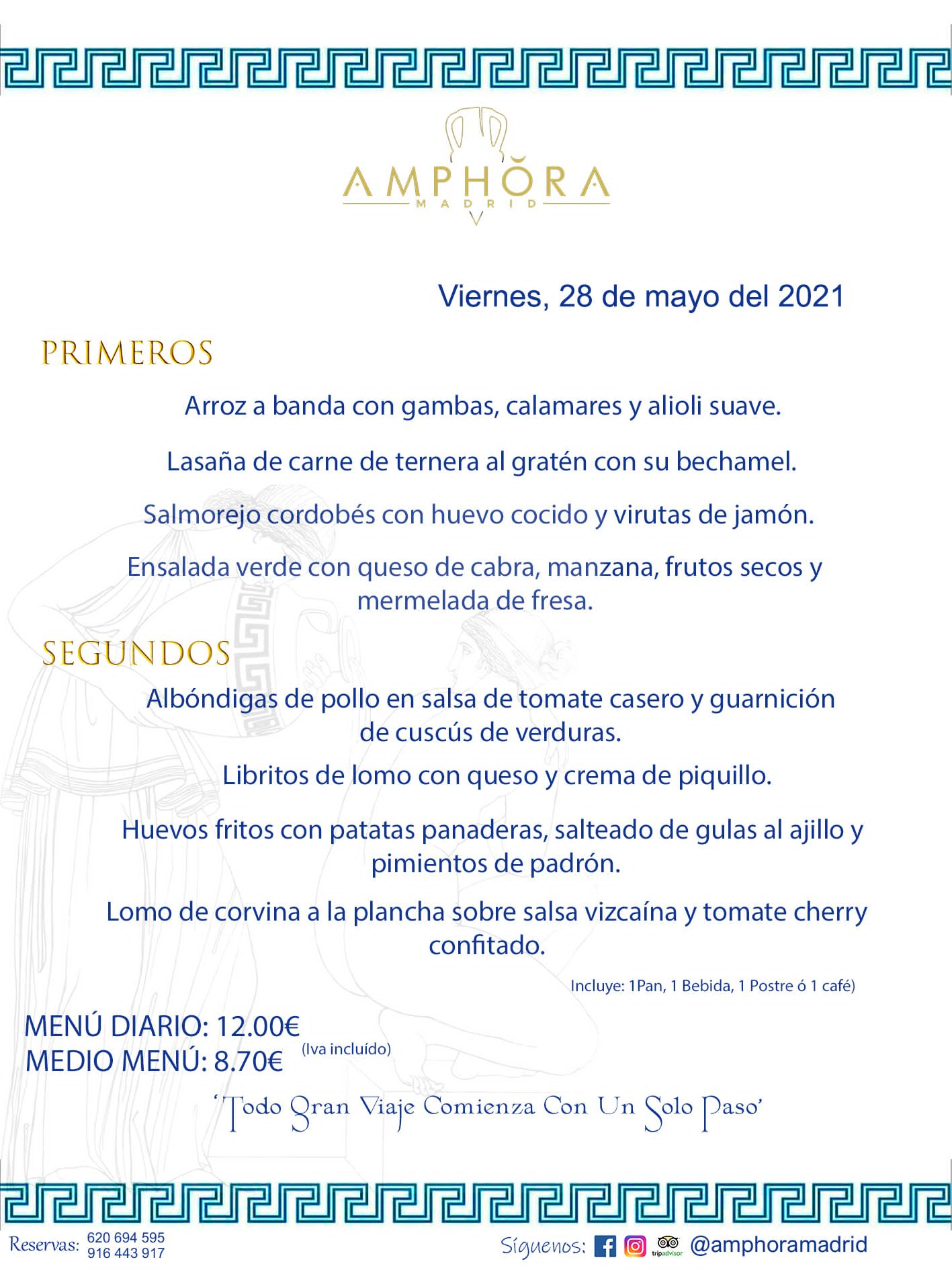 MENÚS DIARIOS MENÚ DEL DÍA DEL VIERNES 28 DE MAYO ALCORCÓN RESTAURANTE AMPHORA TERRAZA ALCORCÓN MADRID Av. Leganés, 54 28923 · Alcorcón · Madrid · España 91 644 39 17 620 694 595 https://youtu.be/HeULHal1yEY (Vea aquí nuestras instalaciones) https://www.amphoramadrid.com RESTAURANTE AMPHORA TERRAZA ALCORCÓN. MENUS FIN DE SEMANA ALCORCÓN, MENÚS DIARIOS ECONÓMICOS EN ALCORCÓN, MEJORES RESTAURANTES EN ALCORCÓN, TERRAZAS ALCORCON, COMER Y CENAR EN TERRAZA EN ALCORCÓN, RESTAURANTES CON TERRAZA, MEJORES TERRAZAS ALCORCÓN, COMER EN ALCORCON, RESTAURANTES GOURMET ALCORCÓN, MENUS FIN DE SEMANA ECONOMICOS ALCORCON, COMER AL AIRE LIBRE, MENUS ECONOMICOS ALCORCON, UNO DE LOS MEJORES RESTAURANTES DE ALCORCÓN Y ZONA SUR DE MADRID EN CALIDAD PRECIO. RESTAURANTE AMPHORA TERRAZA, ES UN ESPACIO GOURMET DONDE PODRÁ DEGUSTAR DEL MEJOR PRODUCTO CON UNA ELABORACIÓN CUIDADA Y CREATIVA. ADEMÁS, PODRÁ DISFRUTAR DE TODO TIPO DE BEBIDAS PREMIUM PREPARADAS POR NUESTRO BARTENDER, VERMUTS DELICIOSOS Y CERVEZAS DE CALIDAD, YA SEA EN EN EL INTERIOR DE NUESTRO RESTAURANTE O EN NUESTRA MARAVILLOSA TERRAZA. SOMOS POSIBLEMENTE UNO DE LOS MEJORES RESTAURANTES DE LA ZONA SUR EN RELACIÓN CALIDAD, PRECIO Y DECORACIÓN. #AMPHORAMADRID #TERRAZASALCORCÓN #MENUDELDIA #COMERENTERRAZA #MADRID #ALCORCÓN #TERRAZA #MENÚSDELDÍAALCORCÓN #MENÚDELDÍARESTAURANTES #COMERENALCORCÓN #MEJORESRESTAURANTESALCORCÓN #MENÚSECONÓMICOS #RESTAURANTESRECOMENDABLES #RESTAURANTESGOURMET #MENÚSECONÓMICOSALCORCÓN #COMERALAIRELIBRE #COMIDASCENASTERRAZASALCORCON #MENÚSDIARIOSALCORCÓN #MENÚDELDÍAHOY #CENARENTERRAZA #TERRAZASCONENCANTO #RESTAURANTESCONTERRAZA #CENARENALCORCÓN #MEJORESRESTAURANTES #RESTAURANTESCOPASALCORCÓN #COPASPREMIUMALCORCÓN #VERMUTALCORCÓN #GASTROBARALCORCÓN #CARNEBUEYALCORCONPARRILLABRASA #MENUECONÓMICO #GASTROBAR #MEJORTERRAZADEALCORCÓN #MENÚSVIERNESALCORCÓN #MENÚSABADOALCORCÓN #MENÚSDOMINGOALCORCÓN #MENÚSLUNESALCORCÓN #MENÚSMARTESALCORCÓN #MENÚSMIÉRCOLESALCORCÓN #MENÚSJUEVESALCORCÓN MEJOR CARNE A LA PARRILLA ALCORCÓN TOMAHAWK CARNE BUEY AUTÉNTICO ALCORCÓN RESTAURANTES PREMIUN LUJO COMIDA CREATIVA ELABORADA RESTAURANTE AMPHORA TERRAZA EN ALCORCÓN (MADRID) GASTROBAR ALCORCÓN MENÚS ECONÓMICOS DIARIOS DEL DÍA MENUS FIN DE SEMANA DE CALIDAD MEJOR MENÚ FIN DE SEMANA ALCORCÓN COMER CENAR EN TERRAZA TERRAZAS ZONA SUR COMIDAS AIRE LIBRE MEJOR CARNE PARRILLA ALCORCÓN.