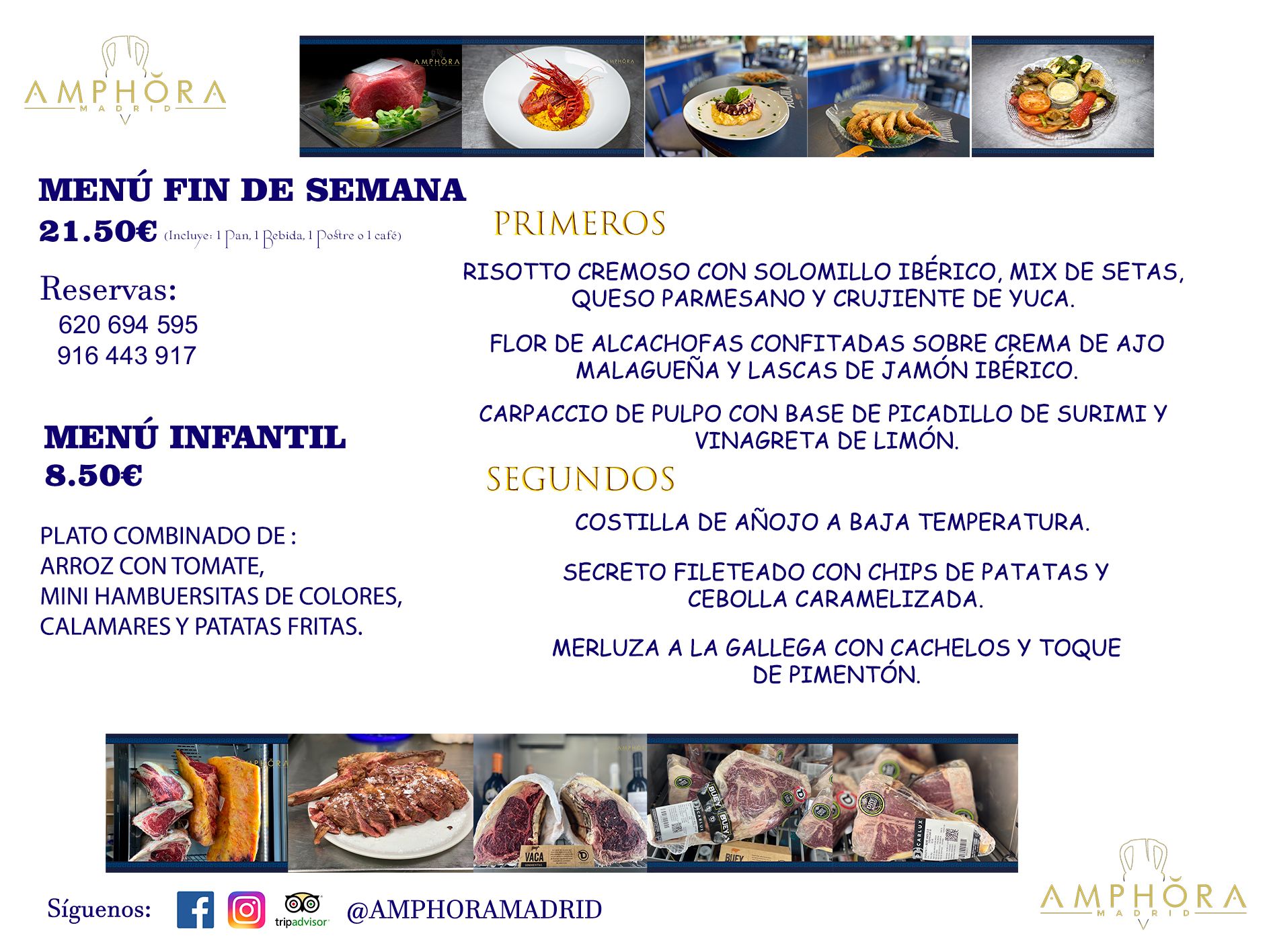 MENÚS FIN DE SEMANA ECONOMICOS DIARIOS MENÚ DEL DÍA SÁBADO 15 DOMINGO 16 DE MAYO ALCORCÓN RESTAURANTE AMPHORA TERRAZA ALCORCÓN MADRID Av. Leganés, 54 28923 · Alcorcón · Madrid · España 91 644 39 17 620 694 595 https://youtu.be/HeULHal1yEY (Vea aquí nuestras instalaciones) https://www.amphoramadrid.com RESTAURANTE AMPHORA TERRAZA ALCORCÓN. MENUS FIN DE SEMANA ALCORCÓN, MENÚS DIARIOS ECONÓMICOS EN ALCORCÓN, MEJORES RESTAURANTES EN ALCORCÓN, TERRAZAS ALCORCON, COMER Y CENAR EN TERRAZA EN ALCORCÓN, RESTAURANTES CON TERRAZA, MEJORES TERRAZAS ALCORCÓN, COMER EN ALCORCON, RESTAURANTES GOURMET ALCORCÓN, MENUS FIN DE SEMANA ECONOMICOS ALCORCON, COMER AL AIRE LIBRE, MENUS ECONOMICOS ALCORCON, UNO DE LOS MEJORES RESTAURANTES DE ALCORCÓN Y ZONA SUR DE MADRID EN CALIDAD PRECIO. RESTAURANTE AMPHORA TERRAZA, ES UN ESPACIO GOURMET DONDE PODRÁ DEGUSTAR DEL MEJOR PRODUCTO CON UNA ELABORACIÓN CUIDADA Y CREATIVA. ADEMÁS, PODRÁ DISFRUTAR DE TODO TIPO DE BEBIDAS PREMIUM PREPARADAS POR NUESTRO BARTENDER, VERMUTS DELICIOSOS Y CERVEZAS DE CALIDAD, YA SEA EN EN EL INTERIOR DE NUESTRO RESTAURANTE O EN NUESTRA MARAVILLOSA TERRAZA. SOMOS POSIBLEMENTE UNO DE LOS MEJORES RESTAURANTES DE LA ZONA SUR EN RELACIÓN CALIDAD, PRECIO Y DECORACIÓN. #AMPHORAMADRID #TERRAZASALCORCÓN #MENUDELDIA #COMERENTERRAZA #MADRID #ALCORCÓN #TERRAZA #MENÚSDELDÍAALCORCÓN #MENÚDELDÍARESTAURANTES #COMERENALCORCÓN #MEJORESRESTAURANTESALCORCÓN #MENÚSECONÓMICOS #RESTAURANTESRECOMENDABLES #RESTAURANTESGOURMET #MENÚSECONÓMICOSALCORCÓN #COMERALAIRELIBRE #COMIDASCENASTERRAZASALCORCON #MENÚSDIARIOSALCORCÓN #MENÚDELDÍAHOY #CENARENTERRAZA #TERRAZASCONENCANTO #RESTAURANTESCONTERRAZA #CENARENALCORCÓN #MEJORESRESTAURANTES #RESTAURANTESCOPASALCORCÓN #COPASPREMIUMALCORCÓN #VERMUTALCORCÓN #GASTROBARALCORCÓN #CARNEBUEYALCORCONPARRILLABRASA #MENUECONÓMICO #GASTROBAR #MEJORTERRAZADEALCORCÓN #MENÚSVIERNESALCORCÓN #MENÚSABADOALCORCÓN #MENÚSDOMINGOALCORCÓN #MENÚSLUNESALCORCÓN #MENÚSMARTESALCORCÓN #MENÚSMIÉRCOLESALCORCÓN #MENÚSJUEVESALCORCÓN MEJOR CARNE A LA PARRILLA ALCORCÓN TOMAHAWK CARNE BUEY AUTÉNTICO ALCORCÓN RESTAURANTES PREMIUN LUJO COMIDA CREATIVA ELABORADA RESTAURANTE AMPHORA TERRAZA EN ALCORCÓN (MADRID) GASTROBAR ALCORCÓN MENÚS ECONÓMICOS DIARIOS DEL DÍA MENUS FIN DE SEMANA DE CALIDAD MEJOR MENÚ FIN DE SEMANA ALCORCÓN COMER CENAR EN TERRAZA TERRAZAS ZONA SUR COMIDAS AIRE LIBRE MEJOR CARNE PARRILLA ALCORCÓN.