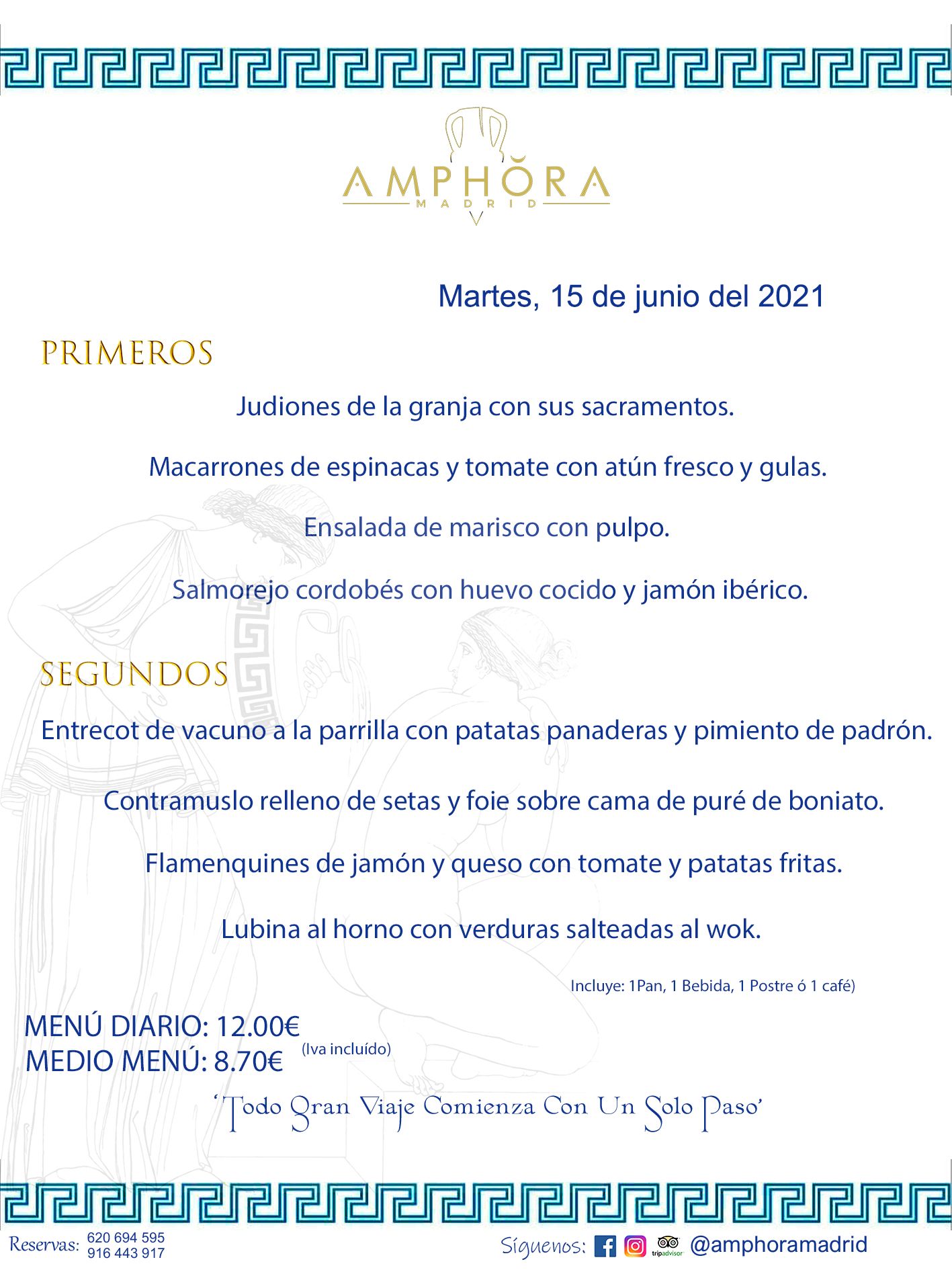 MENÚS DIARIOS MENÚ DEL DÍA DEL MARTS 15 DE JUNIO ALCORCÓN RESTAURANTE AMPHORA TERRAZA ALCORCÓN MADRID Av. Leganés, 54 28923 · Alcorcón · Madrid · España 91 644 39 17 620 694 595 https://youtu.be/HeULHal1yEY (Vea aquí nuestras instalaciones) https://www.amphoramadrid.com RESTAURANTE AMPHORA TERRAZA ALCORCÓN. MENUS FIN DE SEMANA ALCORCÓN, MENÚS DIARIOS ECONÓMICOS EN ALCORCÓN, MEJORES RESTAURANTES EN ALCORCÓN, TERRAZAS ALCORCON, COMER Y CENAR EN TERRAZA EN ALCORCÓN, RESTAURANTES CON TERRAZA, MEJORES TERRAZAS ALCORCÓN, COMER EN ALCORCON, RESTAURANTES GOURMET ALCORCÓN, MENUS FIN DE SEMANA ECONOMICOS ALCORCON, COMER AL AIRE LIBRE, MENUS ECONOMICOS ALCORCON, UNO DE LOS MEJORES RESTAURANTES DE ALCORCÓN Y ZONA SUR DE MADRID EN CALIDAD PRECIO. RESTAURANTE AMPHORA TERRAZA, ES UN ESPACIO GOURMET DONDE PODRÁ DEGUSTAR DEL MEJOR PRODUCTO CON UNA ELABORACIÓN CUIDADA Y CREATIVA. ADEMÁS, PODRÁ DISFRUTAR DE TODO TIPO DE BEBIDAS PREMIUM PREPARADAS POR NUESTRO BARTENDER, VERMUTS DELICIOSOS Y CERVEZAS DE CALIDAD, YA SEA EN EN EL INTERIOR DE NUESTRO RESTAURANTE O EN NUESTRA MARAVILLOSA TERRAZA. SOMOS POSIBLEMENTE UNO DE LOS MEJORES RESTAURANTES DE LA ZONA SUR EN RELACIÓN CALIDAD, PRECIO Y DECORACIÓN. #AMPHORAMADRID #TERRAZASALCORCÓN #MENUDELDIA #COMERENTERRAZA #MADRID #ALCORCÓN #TERRAZA #MENÚSDELDÍAALCORCÓN #MENÚDELDÍARESTAURANTES #COMERENALCORCÓN #MEJORESRESTAURANTESALCORCÓN #MENÚSECONÓMICOS #RESTAURANTESRECOMENDABLES #RESTAURANTESGOURMET #MENÚSECONÓMICOSALCORCÓN #COMERALAIRELIBRE #COMIDASCENASTERRAZASALCORCON #MENÚSDIARIOSALCORCÓN #MENÚDELDÍAHOY #CENARENTERRAZA #TERRAZASCONENCANTO #RESTAURANTESCONTERRAZA #CENARENALCORCÓN #MEJORESRESTAURANTES #RESTAURANTESCOPASALCORCÓN #COPASPREMIUMALCORCÓN #VERMUTALCORCÓN #GASTROBARALCORCÓN #CARNEBUEYALCORCONPARRILLABRASA #MENUECONÓMICO #GASTROBAR #MEJORTERRAZADEALCORCÓN #MENÚSVIERNESALCORCÓN #MENÚSABADOALCORCÓN #MENÚSDOMINGOALCORCÓN #MENÚSLUNESALCORCÓN #MENÚSMARTESALCORCÓN #MENÚSMIÉRCOLESALCORCÓN #MENÚSJUEVESALCORCÓN MEJOR CARNE A LA PARRILLA ALCORCÓN TOMAHAWK CARNE BUEY AUTÉNTICO ALCORCÓN RESTAURANTES PREMIUN LUJO COMIDA CREATIVA ELABORADA RESTAURANTE AMPHORA TERRAZA EN ALCORCÓN (MADRID) GASTROBAR ALCORCÓN MENÚS ECONÓMICOS DIARIOS DEL DÍA MENUS FIN DE SEMANA DE CALIDAD MEJOR MENÚ FIN DE SEMANA ALCORCÓN COMER CENAR EN TERRAZA TERRAZAS ZONA SUR COMIDAS AIRE LIBRE MEJOR CARNE PARRILLA ALCORCÓN.