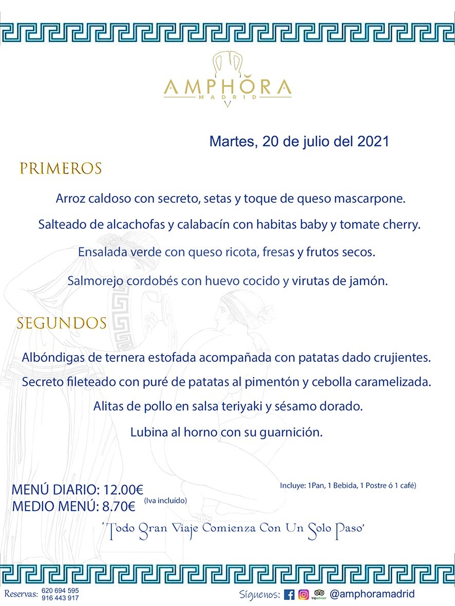 MENÚS DIARIOS MENÚS DEL DÍA MENU DEL DIA DEL MARTES 29 DE JULIO ALCORCÓN RESTAURANTE AMPHORA TERRAZA ALCORCÓN MADRID Av. Leganés, 54 28923 · Alcorcón · Madrid · España 91 644 39 17 620 694 595 https://youtu.be/HeULHal1yEY (Vea aquí nuestras instalaciones) https://www.amphoramadrid.com RESTAURANTE AMPHORA TERRAZA ALCORCÓN. MENUS FIN DE SEMANA ALCORCÓN, MENÚS DIARIOS ECONÓMICOS EN ALCORCÓN, MEJORES RESTAURANTES EN ALCORCÓN, TERRAZAS ALCORCON, COMER Y CENAR EN TERRAZA EN ALCORCÓN, RESTAURANTES CON TERRAZA, MEJORES TERRAZAS ALCORCÓN, COMER EN ALCORCON, RESTAURANTES GOURMET ALCORCÓN, MENUS FIN DE SEMANA ECONOMICOS ALCORCON, COMER AL AIRE LIBRE, MENUS ECONOMICOS ALCORCON, UNO DE LOS MEJORES RESTAURANTES DE ALCORCÓN Y ZONA SUR DE MADRID EN CALIDAD PRECIO. RESTAURANTE AMPHORA TERRAZA, ES UN ESPACIO GOURMET DONDE PODRÁ DEGUSTAR DEL MEJOR PRODUCTO CON UNA ELABORACIÓN CUIDADA Y CREATIVA. ADEMÁS, PODRÁ DISFRUTAR DE TODO TIPO DE BEBIDAS PREMIUM PREPARADAS POR NUESTRO BARTENDER, VERMUTS DELICIOSOS Y CERVEZAS DE CALIDAD, YA SEA EN EN EL INTERIOR DE NUESTRO RESTAURANTE O EN NUESTRA MARAVILLOSA TERRAZA. SOMOS POSIBLEMENTE UNO DE LOS MEJORES RESTAURANTES DE LA ZONA SUR EN RELACIÓN CALIDAD, PRECIO Y DECORACIÓN. #AMPHORAMADRID #TERRAZASALCORCÓN #MENUDELDIA #COMERENTERRAZA #MADRID #ALCORCÓN #TERRAZA #MENÚSDELDÍAALCORCÓN #MENÚDELDÍARESTAURANTES #COMERENALCORCÓN #MEJORESRESTAURANTESALCORCÓN #MENÚSECONÓMICOS #RESTAURANTESRECOMENDABLES #RESTAURANTESGOURMET #MENÚSECONÓMICOSALCORCÓN #COMERALAIRELIBRE #COMIDASCENASTERRAZASALCORCON #MENÚSDIARIOSALCORCÓN #MENÚDELDÍAHOY #CENARENTERRAZA #TERRAZASCONENCANTO #RESTAURANTESCONTERRAZA #CENARENALCORCÓN #MEJORESRESTAURANTES #RESTAURANTESCOPASALCORCÓN #COPASPREMIUMALCORCÓN #VERMUTALCORCÓN #GASTROBARALCORCÓN #CARNEBUEYALCORCONPARRILLABRASA #MENUECONÓMICO #GASTROBAR #MEJORTERRAZADEALCORCÓN #MENÚSVIERNESALCORCÓN #MENÚSABADOALCORCÓN #MENÚSDOMINGOALCORCÓN #MENÚSLUNESALCORCÓN #MENÚSMARTESALCORCÓN #MENÚSMIÉRCOLESALCORCÓN #MENÚSJUEVESALCORCÓN MEJOR CARNE A LA PARRILLA ALCORCÓN TOMAHAWK CARNE BUEY AUTÉNTICO ALCORCÓN RESTAURANTES PREMIUN LUJO COMIDA CREATIVA ELABORADA RESTAURANTE AMPHORA TERRAZA EN ALCORCÓN (MADRID) GASTROBAR ALCORCÓN MENÚS ECONÓMICOS DIARIOS DEL DÍA MENUS FIN DE SEMANA DE CALIDAD MEJOR MENÚ FIN DE SEMANA ALCORCÓN COMER CENAR EN TERRAZA TERRAZAS ZONA SUR COMIDAS AIRE LIBRE MEJOR CARNE PARRILLA ALCORCÓN.