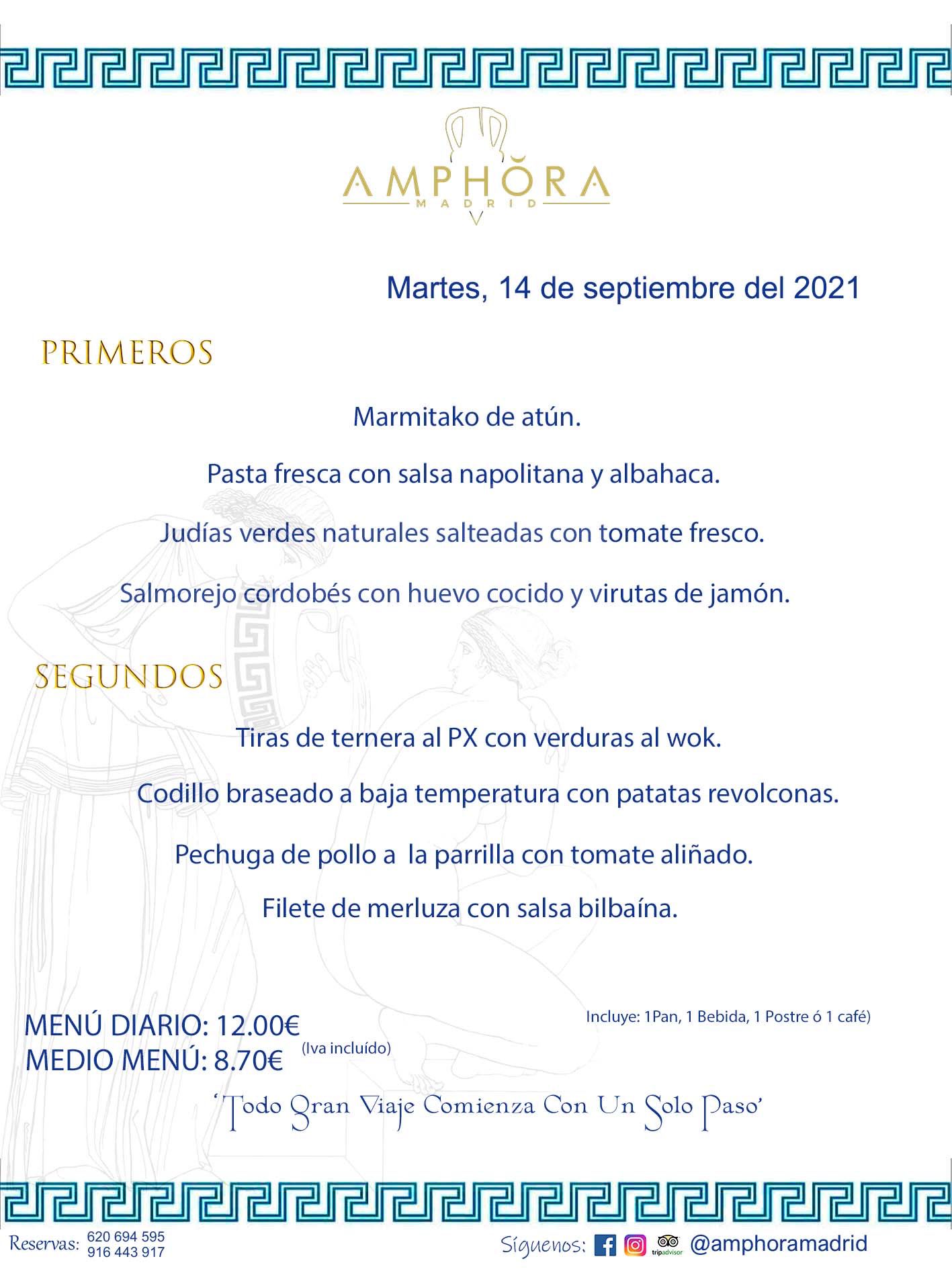 MENÚS DIARIOS MENÚS DEL DÍA MENU DEL DIA DEL MARTES 14 DE SEPTIEMBRE ALCORCÓN RESTAURANTE AMPHORA TERRAZA ALCORCÓN MADRID Av. Leganés, 54 28923 · Alcorcón · Madrid · España 91 644 39 17 620 694 595 https://youtu.be/HeULHal1yEY (Vea aquí nuestras instalaciones) https://www.amphoramadrid.com RESTAURANTE AMPHORA TERRAZA ALCORCÓN. MENUS FIN DE SEMANA ALCORCÓN, MENÚS DIARIOS ECONÓMICOS EN ALCORCÓN, MEJORES RESTAURANTES EN ALCORCÓN, TERRAZAS ALCORCON, COMER Y CENAR EN TERRAZA EN ALCORCÓN, RESTAURANTES CON TERRAZA, MEJORES TERRAZAS ALCORCÓN, COMER EN ALCORCON, RESTAURANTES GOURMET ALCORCÓN, MENUS FIN DE SEMANA ECONOMICOS ALCORCON, COMER AL AIRE LIBRE, MENUS ECONOMICOS ALCORCON, UNO DE LOS MEJORES RESTAURANTES DE ALCORCÓN Y ZONA SUR DE MADRID EN CALIDAD PRECIO. RESTAURANTE AMPHORA TERRAZA, ES UN ESPACIO GOURMET DONDE PODRÁ DEGUSTAR DEL MEJOR PRODUCTO CON UNA ELABORACIÓN CUIDADA Y CREATIVA. ADEMÁS, PODRÁ DISFRUTAR DE TODO TIPO DE BEBIDAS PREMIUM PREPARADAS POR NUESTRO BARTENDER, VERMUTS DELICIOSOS Y CERVEZAS DE CALIDAD, YA SEA EN EN EL INTERIOR DE NUESTRO RESTAURANTE O EN NUESTRA MARAVILLOSA TERRAZA. SOMOS POSIBLEMENTE UNO DE LOS MEJORES RESTAURANTES DE LA ZONA SUR EN RELACIÓN CALIDAD, PRECIO Y DECORACIÓN. #AMPHORAMADRID #TERRAZASALCORCÓN #MENUDELDIA #COMERENTERRAZA #MADRID #ALCORCÓN #TERRAZA #MENÚSDELDÍAALCORCÓN #MENÚDELDÍARESTAURANTES #COMERENALCORCÓN #MEJORESRESTAURANTESALCORCÓN #MENÚSECONÓMICOS #RESTAURANTESRECOMENDABLES #RESTAURANTESGOURMET #MENÚSECONÓMICOSALCORCÓN #COMERALAIRELIBRE #COMIDASCENASTERRAZASALCORCON #MENÚSDIARIOSALCORCÓN #MENÚDELDÍAHOY #CENARENTERRAZA #TERRAZASCONENCANTO #RESTAURANTESCONTERRAZA #CENARENALCORCÓN #MEJORESRESTAURANTES #RESTAURANTESCOPASALCORCÓN #COPASPREMIUMALCORCÓN #VERMUTALCORCÓN #GASTROBARALCORCÓN #CARNEBUEYALCORCONPARRILLABRASA #MENUECONÓMICO #GASTROBAR #MEJORTERRAZADEALCORCÓN #MENÚSVIERNESALCORCÓN #MENÚSABADOALCORCÓN #MENÚSDOMINGOALCORCÓN #MENÚSLUNESALCORCÓN #MENÚSMARTESALCORCÓN #MENÚSMIÉRCOLESALCORCÓN #MENÚSJUEVESALCORCÓN MEJOR CARNE A LA PARRILLA ALCORCÓN TOMAHAWK CARNE BUEY AUTÉNTICO ALCORCÓN RESTAURANTES PREMIUN LUJO COMIDA CREATIVA ELABORADA RESTAURANTE AMPHORA TERRAZA EN ALCORCÓN (MADRID) GASTROBAR ALCORCÓN MENÚS ECONÓMICOS DIARIOS DEL DÍA MENUS FIN DE SEMANA DE CALIDAD MEJOR MENÚ FIN DE SEMANA ALCORCÓN COMER CENAR EN TERRAZA TERRAZAS ZONA SUR COMIDAS AIRE LIBRE MEJOR CARNE PARRILLA ALCORCÓN.