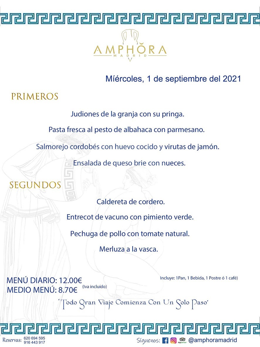 MENÚS DIARIOS MENÚS DEL DÍA MENU DEL DIA DEL MIÉRCOLES 1 DE SEPTIEMBRE ALCORCÓN RESTAURANTE AMPHORA TERRAZA ALCORCÓN MADRID Av. Leganés, 54 28923 · Alcorcón · Madrid · España 91 644 39 17 620 694 595 https://youtu.be/HeULHal1yEY (Vea aquí nuestras instalaciones) https://www.amphoramadrid.com RESTAURANTE AMPHORA TERRAZA ALCORCÓN. MENUS FIN DE SEMANA ALCORCÓN, MENÚS DIARIOS ECONÓMICOS EN ALCORCÓN, MEJORES RESTAURANTES EN ALCORCÓN, TERRAZAS ALCORCON, COMER Y CENAR EN TERRAZA EN ALCORCÓN, RESTAURANTES CON TERRAZA, MEJORES TERRAZAS ALCORCÓN, COMER EN ALCORCON, RESTAURANTES GOURMET ALCORCÓN, MENUS FIN DE SEMANA ECONOMICOS ALCORCON, COMER AL AIRE LIBRE, MENUS ECONOMICOS ALCORCON, UNO DE LOS MEJORES RESTAURANTES DE ALCORCÓN Y ZONA SUR DE MADRID EN CALIDAD PRECIO. RESTAURANTE AMPHORA TERRAZA, ES UN ESPACIO GOURMET DONDE PODRÁ DEGUSTAR DEL MEJOR PRODUCTO CON UNA ELABORACIÓN CUIDADA Y CREATIVA. ADEMÁS, PODRÁ DISFRUTAR DE TODO TIPO DE BEBIDAS PREMIUM PREPARADAS POR NUESTRO BARTENDER, VERMUTS DELICIOSOS Y CERVEZAS DE CALIDAD, YA SEA EN EN EL INTERIOR DE NUESTRO RESTAURANTE O EN NUESTRA MARAVILLOSA TERRAZA. SOMOS POSIBLEMENTE UNO DE LOS MEJORES RESTAURANTES DE LA ZONA SUR EN RELACIÓN CALIDAD, PRECIO Y DECORACIÓN. #AMPHORAMADRID #TERRAZASALCORCÓN #MENUDELDIA #COMERENTERRAZA #MADRID #ALCORCÓN #TERRAZA #MENÚSDELDÍAALCORCÓN #MENÚDELDÍARESTAURANTES #COMERENALCORCÓN #MEJORESRESTAURANTESALCORCÓN #MENÚSECONÓMICOS #RESTAURANTESRECOMENDABLES #RESTAURANTESGOURMET #MENÚSECONÓMICOSALCORCÓN #COMERALAIRELIBRE #COMIDASCENASTERRAZASALCORCON #MENÚSDIARIOSALCORCÓN #MENÚDELDÍAHOY #CENARENTERRAZA #TERRAZASCONENCANTO #RESTAURANTESCONTERRAZA #CENARENALCORCÓN #MEJORESRESTAURANTES #RESTAURANTESCOPASALCORCÓN #COPASPREMIUMALCORCÓN #VERMUTALCORCÓN #GASTROBARALCORCÓN #CARNEBUEYALCORCONPARRILLABRASA #MENUECONÓMICO #GASTROBAR #MEJORTERRAZADEALCORCÓN #MENÚSVIERNESALCORCÓN #MENÚSABADOALCORCÓN #MENÚSDOMINGOALCORCÓN #MENÚSLUNESALCORCÓN #MENÚSMARTESALCORCÓN #MENÚSMIÉRCOLESALCORCÓN #MENÚSJUEVESALCORCÓN MEJOR CARNE A LA PARRILLA ALCORCÓN TOMAHAWK CARNE BUEY AUTÉNTICO ALCORCÓN RESTAURANTES PREMIUN LUJO COMIDA CREATIVA ELABORADA RESTAURANTE AMPHORA TERRAZA EN ALCORCÓN (MADRID) GASTROBAR ALCORCÓN MENÚS ECONÓMICOS DIARIOS DEL DÍA MENUS FIN DE SEMANA DE CALIDAD MEJOR MENÚ FIN DE SEMANA ALCORCÓN COMER CENAR EN TERRAZA TERRAZAS ZONA SUR COMIDAS AIRE LIBRE MEJOR CARNE PARRILLA ALCORCÓN.