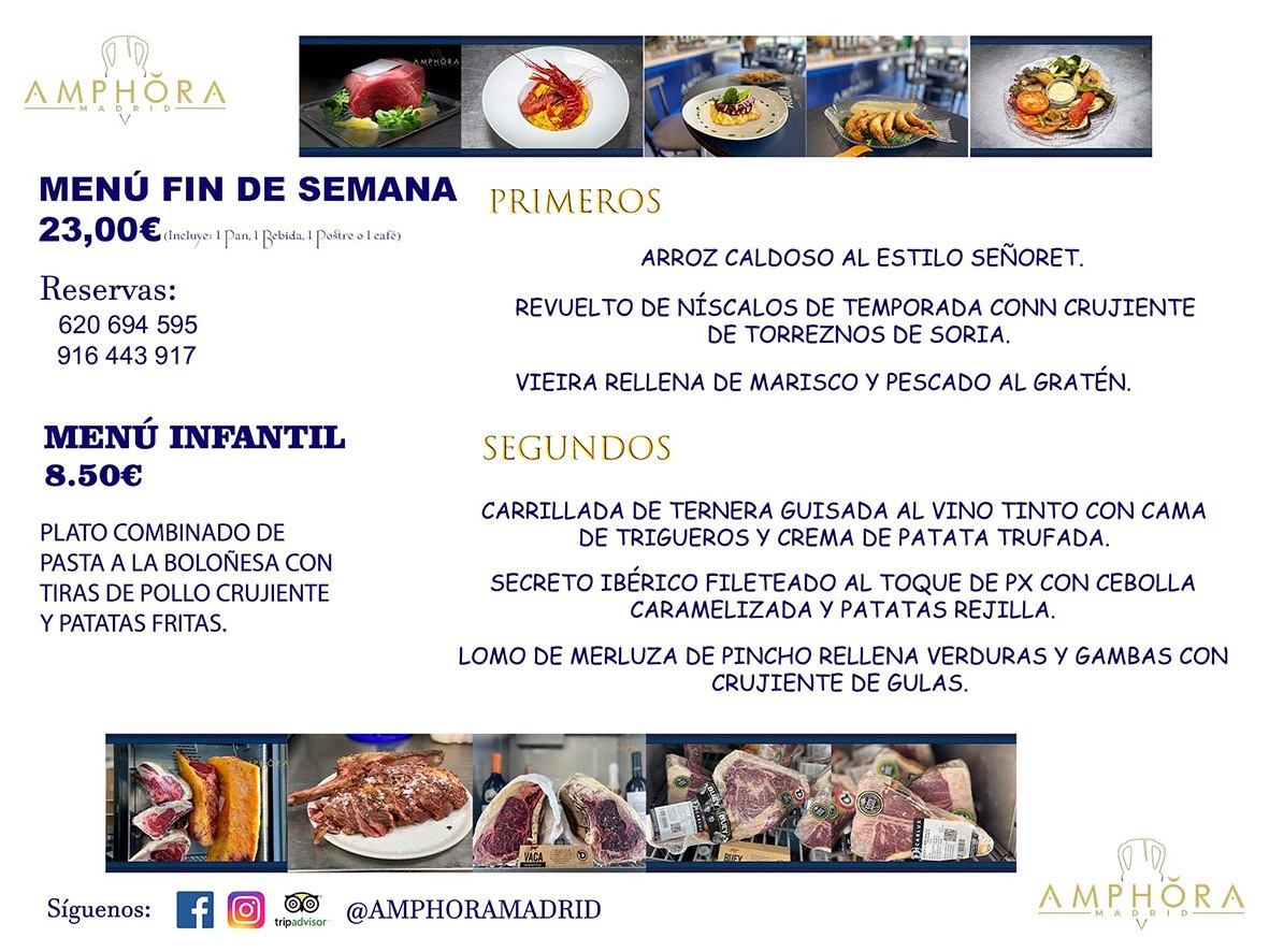 MENÚS FIN DE SEMANA ECONOMICOS DIARIOS MENÚ DEL DÍA SÁBADO 23 Y DOMINGO 24 DE OCTUBRE ALCORCÓN RESTAURANTE AMPHORA TERRAZA ALCORCÓN MADRID Av. Leganés, 54 28923 · Alcorcón · Madrid · España 91 644 39 17 620 694 595 https://youtu.be/HeULHal1yEY (Vea aquí nuestras instalaciones) https://www.amphoramadrid.com RESTAURANTE AMPHORA TERRAZA ALCORCÓN. MENUS FIN DE SEMANA ALCORCÓN, MENÚS DIARIOS ECONÓMICOS EN ALCORCÓN, MEJORES RESTAURANTES EN ALCORCÓN, TERRAZAS ALCORCON, COMER Y CENAR EN TERRAZA EN ALCORCÓN, RESTAURANTES CON TERRAZA, MEJORES TERRAZAS ALCORCÓN, COMER EN ALCORCON, RESTAURANTES GOURMET ALCORCÓN, MENUS FIN DE SEMANA ECONOMICOS ALCORCON, COMER AL AIRE LIBRE, MENUS ECONOMICOS ALCORCON, UNO DE LOS MEJORES RESTAURANTES DE ALCORCÓN Y ZONA SUR DE MADRID EN CALIDAD PRECIO. RESTAURANTE AMPHORA TERRAZA, ES UN ESPACIO GOURMET DONDE PODRÁ DEGUSTAR DEL MEJOR PRODUCTO CON UNA ELABORACIÓN CUIDADA Y CREATIVA. ADEMÁS, PODRÁ DISFRUTAR DE TODO TIPO DE BEBIDAS PREMIUM PREPARADAS POR NUESTRO BARTENDER, VERMUTS DELICIOSOS Y CERVEZAS DE CALIDAD, YA SEA EN EN EL INTERIOR DE NUESTRO RESTAURANTE O EN NUESTRA MARAVILLOSA TERRAZA. SOMOS POSIBLEMENTE UNO DE LOS MEJORES RESTAURANTES DE LA ZONA SUR EN RELACIÓN CALIDAD, PRECIO Y DECORACIÓN. #AMPHORAMADRID #TERRAZASALCORCÓN #MENUDELDIA #COMERENTERRAZA #MADRID #ALCORCÓN #TERRAZA #MENÚSDELDÍAALCORCÓN #MENÚDELDÍARESTAURANTES #COMERENALCORCÓN #MEJORESRESTAURANTESALCORCÓN #MENÚSECONÓMICOS #RESTAURANTESRECOMENDABLES #RESTAURANTESGOURMET #MENÚSECONÓMICOSALCORCÓN #COMERALAIRELIBRE #COMIDASCENASTERRAZASALCORCON #MENÚSDIARIOSALCORCÓN #MENÚDELDÍAHOY #CENARENTERRAZA #TERRAZASCONENCANTO #RESTAURANTESCONTERRAZA #CENARENALCORCÓN #MEJORESRESTAURANTES #RESTAURANTESCOPASALCORCÓN #COPASPREMIUMALCORCÓN #VERMUTALCORCÓN #GASTROBARALCORCÓN #CARNEBUEYALCORCONPARRILLABRASA #MENUECONÓMICO #GASTROBAR #MEJORTERRAZADEALCORCÓN #MENÚSVIERNESALCORCÓN #MENÚSABADOALCORCÓN #MENÚSDOMINGOALCORCÓN #MENÚSLUNESALCORCÓN #MENÚSMARTESALCORCÓN #MENÚSMIÉRCOLESALCORCÓN #MENÚSJUEVESALCORCÓN MEJOR CARNE A LA PARRILLA ALCORCÓN TOMAHAWK CARNE BUEY AUTÉNTICO ALCORCÓN RESTAURANTES PREMIUN LUJO COMIDA CREATIVA ELABORADA RESTAURANTE AMPHORA TERRAZA EN ALCORCÓN (MADRID) GASTROBAR ALCORCÓN MENÚS ECONÓMICOS DIARIOS DEL DÍA MENUS FIN DE SEMANA DE CALIDAD MEJOR MENÚ FIN DE SEMANA ALCORCÓN COMER CENAR EN TERRAZA TERRAZAS ZONA SUR COMIDAS AIRE LIBRE MEJOR CARNE PARRILLA ALCORCÓN.