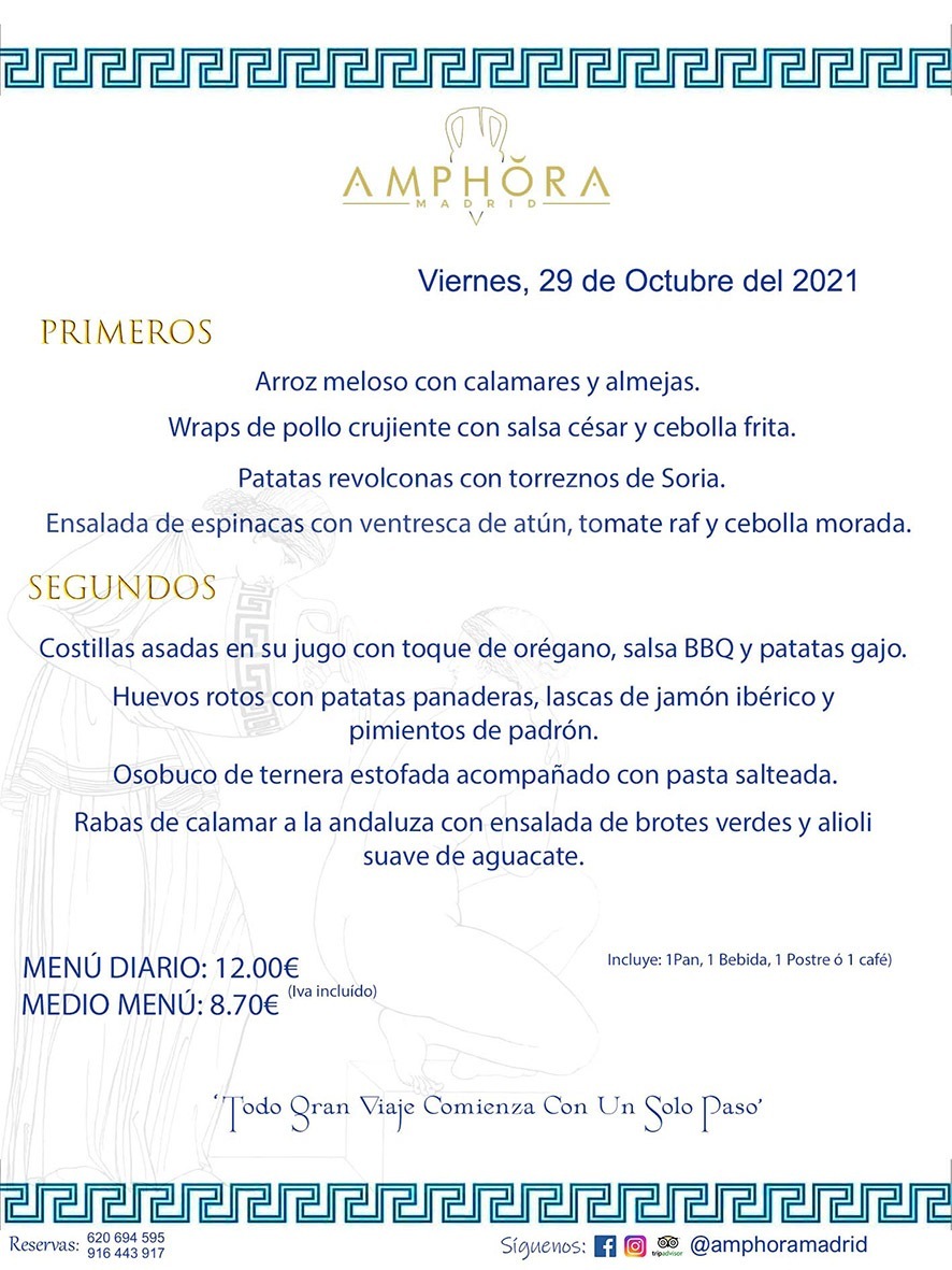 MENÚS DIARIOS MENÚS DEL DÍA MENU DEL DIA DEL VIERNES 29 DE OCTUBRE ALCORCÓN RESTAURANTE AMPHORA TERRAZA ALCORCÓN MADRID Av. Leganés, 54 28923 · Alcorcón · Madrid · España 91 644 39 17 620 694 595 https://youtu.be/HeULHal1yEY (Vea aquí nuestras instalaciones) https://www.amphoramadrid.com RESTAURANTE AMPHORA TERRAZA ALCORCÓN. MENUS FIN DE SEMANA ALCORCÓN, MENÚS DIARIOS ECONÓMICOS EN ALCORCÓN, MEJORES RESTAURANTES EN ALCORCÓN, TERRAZAS ALCORCON, COMER Y CENAR EN TERRAZA EN ALCORCÓN, RESTAURANTES CON TERRAZA, MEJORES TERRAZAS ALCORCÓN, COMER EN ALCORCON, RESTAURANTES GOURMET ALCORCÓN, MENUS FIN DE SEMANA ECONOMICOS ALCORCON, COMER AL AIRE LIBRE, MENUS ECONOMICOS ALCORCON, UNO DE LOS MEJORES RESTAURANTES DE ALCORCÓN Y ZONA SUR DE MADRID EN CALIDAD PRECIO. RESTAURANTE AMPHORA TERRAZA, ES UN ESPACIO GOURMET DONDE PODRÁ DEGUSTAR DEL MEJOR PRODUCTO CON UNA ELABORACIÓN CUIDADA Y CREATIVA. ADEMÁS, PODRÁ DISFRUTAR DE TODO TIPO DE BEBIDAS PREMIUM PREPARADAS POR NUESTRO BARTENDER, VERMUTS DELICIOSOS Y CERVEZAS DE CALIDAD, YA SEA EN EN EL INTERIOR DE NUESTRO RESTAURANTE O EN NUESTRA MARAVILLOSA TERRAZA. SOMOS POSIBLEMENTE UNO DE LOS MEJORES RESTAURANTES DE LA ZONA SUR EN RELACIÓN CALIDAD, PRECIO Y DECORACIÓN. #AMPHORAMADRID #TERRAZASALCORCÓN #MENUDELDIA #COMERENTERRAZA #MADRID #ALCORCÓN #TERRAZA #MENÚSDELDÍAALCORCÓN #MENÚDELDÍARESTAURANTES #COMERENALCORCÓN #MEJORESRESTAURANTESALCORCÓN #MENÚSECONÓMICOS #RESTAURANTESRECOMENDABLES #RESTAURANTESGOURMET #MENÚSECONÓMICOSALCORCÓN #COMERALAIRELIBRE #COMIDASCENASTERRAZASALCORCON #MENÚSDIARIOSALCORCÓN #MENÚDELDÍAHOY #CENARENTERRAZA #TERRAZASCONENCANTO #RESTAURANTESCONTERRAZA #CENARENALCORCÓN #MEJORESRESTAURANTES #RESTAURANTESCOPASALCORCÓN #COPASPREMIUMALCORCÓN #VERMUTALCORCÓN #GASTROBARALCORCÓN #CARNEBUEYALCORCONPARRILLABRASA #MENUECONÓMICO #GASTROBAR #MEJORTERRAZADEALCORCÓN #MENÚSVIERNESALCORCÓN #MENÚSABADOALCORCÓN #MENÚSDOMINGOALCORCÓN #MENÚSLUNESALCORCÓN #MENÚSMARTESALCORCÓN #MENÚSMIÉRCOLESALCORCÓN #MENÚSJUEVESALCORCÓN MEJOR CARNE A LA PARRILLA ALCORCÓN TOMAHAWK CARNE BUEY AUTÉNTICO ALCORCÓN RESTAURANTES PREMIUN LUJO COMIDA CREATIVA ELABORADA RESTAURANTE AMPHORA TERRAZA EN ALCORCÓN (MADRID) GASTROBAR ALCORCÓN MENÚS ECONÓMICOS DIARIOS DEL DÍA MENUS FIN DE SEMANA DE CALIDAD MEJOR MENÚ FIN DE SEMANA ALCORCÓN COMER CENAR EN TERRAZA TERRAZAS ZONA SUR COMIDAS AIRE LIBRE MEJOR CARNE PARRILLA ALCORCÓN.