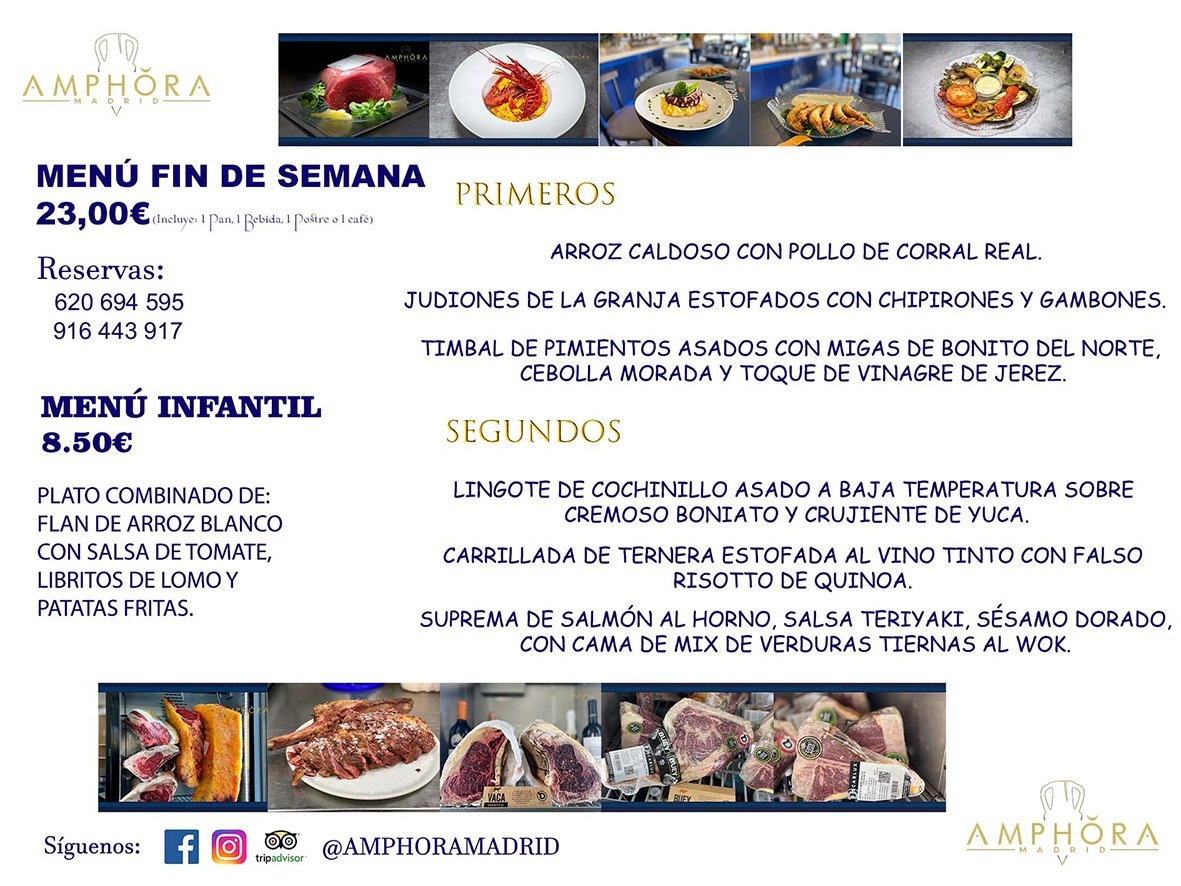 MENÚS FIN DE SEMANA ECONOMICOS DIARIOS MENÚ DEL DÍA SÁBADO 20 Y DOMINGO 21 DE NOVIEMBRE ALCORCÓN RESTAURANTE AMPHORA TERRAZA ALCORCÓN MADRID Av. Leganés, 54 28923 · Alcorcón · Madrid · España 91 644 39 17 620 694 595 https://youtu.be/HeULHal1yEY (Vea aquí nuestras instalaciones) https://www.amphoramadrid.com RESTAURANTE AMPHORA TERRAZA ALCORCÓN. MENUS FIN DE SEMANA ALCORCÓN, MENÚS DIARIOS ECONÓMICOS EN ALCORCÓN, MEJORES RESTAURANTES EN ALCORCÓN, TERRAZAS ALCORCON, COMER Y CENAR EN TERRAZA EN ALCORCÓN, RESTAURANTES CON TERRAZA, MEJORES TERRAZAS ALCORCÓN, COMER EN ALCORCON, RESTAURANTES GOURMET ALCORCÓN, MENUS FIN DE SEMANA ECONOMICOS ALCORCON, COMER AL AIRE LIBRE, MENUS ECONOMICOS ALCORCON, UNO DE LOS MEJORES RESTAURANTES DE ALCORCÓN Y ZONA SUR DE MADRID EN CALIDAD PRECIO. RESTAURANTE AMPHORA TERRAZA, ES UN ESPACIO GOURMET DONDE PODRÁ DEGUSTAR DEL MEJOR PRODUCTO CON UNA ELABORACIÓN CUIDADA Y CREATIVA. ADEMÁS, PODRÁ DISFRUTAR DE TODO TIPO DE BEBIDAS PREMIUM PREPARADAS POR NUESTRO BARTENDER, VERMUTS DELICIOSOS Y CERVEZAS DE CALIDAD, YA SEA EN EN EL INTERIOR DE NUESTRO RESTAURANTE O EN NUESTRA MARAVILLOSA TERRAZA. SOMOS POSIBLEMENTE UNO DE LOS MEJORES RESTAURANTES DE LA ZONA SUR EN RELACIÓN CALIDAD, PRECIO Y DECORACIÓN. #AMPHORAMADRID #TERRAZASALCORCÓN #MENUDELDIA #COMERENTERRAZA #MADRID #ALCORCÓN #TERRAZA #MENÚSDELDÍAALCORCÓN #MENÚDELDÍARESTAURANTES #COMERENALCORCÓN #MEJORESRESTAURANTESALCORCÓN #MENÚSECONÓMICOS #RESTAURANTESRECOMENDABLES #RESTAURANTESGOURMET #MENÚSECONÓMICOSALCORCÓN #COMERALAIRELIBRE #COMIDASCENASTERRAZASALCORCON #MENÚSDIARIOSALCORCÓN #MENÚDELDÍAHOY #CENARENTERRAZA #TERRAZASCONENCANTO #RESTAURANTESCONTERRAZA #CENARENALCORCÓN #MEJORESRESTAURANTES #RESTAURANTESCOPASALCORCÓN #COPASPREMIUMALCORCÓN #VERMUTALCORCÓN #GASTROBARALCORCÓN #CARNEBUEYALCORCONPARRILLABRASA #MENUECONÓMICO #GASTROBAR #MEJORTERRAZADEALCORCÓN #MENÚSVIERNESALCORCÓN #MENÚSABADOALCORCÓN #MENÚSDOMINGOALCORCÓN #MENÚSLUNESALCORCÓN #MENÚSMARTESALCORCÓN #MENÚSMIÉRCOLESALCORCÓN #MENÚSJUEVESALCORCÓN MEJOR CARNE A LA PARRILLA ALCORCÓN TOMAHAWK CARNE BUEY AUTÉNTICO ALCORCÓN RESTAURANTES PREMIUN LUJO COMIDA CREATIVA ELABORADA RESTAURANTE AMPHORA TERRAZA EN ALCORCÓN (MADRID) GASTROBAR ALCORCÓN MENÚS ECONÓMICOS DIARIOS DEL DÍA MENUS FIN DE SEMANA DE CALIDAD MEJOR MENÚ FIN DE SEMANA ALCORCÓN COMER CENAR EN TERRAZA TERRAZAS ZONA SUR COMIDAS AIRE LIBRE MEJOR CARNE PARRILLA ALCORCÓN.