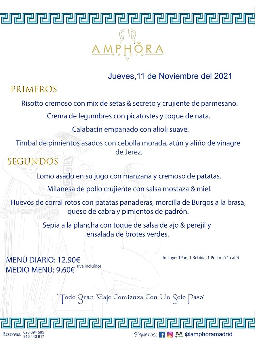 MENÚS DIARIOS MENÚS DEL DÍA MENU DEL DIA DEL JUEVES 11 DE NOVIEMBRE ALCORCÓN RESTAURANTE AMPHORA TERRAZA ALCORCÓN MADRID Av. Leganés, 54 28923 · Alcorcón · Madrid · España 91 644 39 17 620 694 595 https://youtu.be/HeULHal1yEY (Vea aquí nuestras instalaciones) https://www.amphoramadrid.com RESTAURANTE AMPHORA TERRAZA ALCORCÓN. MENUS FIN DE SEMANA ALCORCÓN, MENÚS DIARIOS ECONÓMICOS EN ALCORCÓN, MEJORES RESTAURANTES EN ALCORCÓN, TERRAZAS ALCORCON, COMER Y CENAR EN TERRAZA EN ALCORCÓN, RESTAURANTES CON TERRAZA, MEJORES TERRAZAS ALCORCÓN, COMER EN ALCORCON, RESTAURANTES GOURMET ALCORCÓN, MENUS FIN DE SEMANA ECONOMICOS ALCORCON, COMER AL AIRE LIBRE, MENUS ECONOMICOS ALCORCON, UNO DE LOS MEJORES RESTAURANTES DE ALCORCÓN Y ZONA SUR DE MADRID EN CALIDAD PRECIO. RESTAURANTE AMPHORA TERRAZA, ES UN ESPACIO GOURMET DONDE PODRÁ DEGUSTAR DEL MEJOR PRODUCTO CON UNA ELABORACIÓN CUIDADA Y CREATIVA. ADEMÁS, PODRÁ DISFRUTAR DE TODO TIPO DE BEBIDAS PREMIUM PREPARADAS POR NUESTRO BARTENDER, VERMUTS DELICIOSOS Y CERVEZAS DE CALIDAD, YA SEA EN EN EL INTERIOR DE NUESTRO RESTAURANTE O EN NUESTRA MARAVILLOSA TERRAZA. SOMOS POSIBLEMENTE UNO DE LOS MEJORES RESTAURANTES DE LA ZONA SUR EN RELACIÓN CALIDAD, PRECIO Y DECORACIÓN. #AMPHORAMADRID #TERRAZASALCORCÓN #MENUDELDIA #COMERENTERRAZA #MADRID #ALCORCÓN #TERRAZA #MENÚSDELDÍAALCORCÓN #MENÚDELDÍARESTAURANTES #COMERENALCORCÓN #MEJORESRESTAURANTESALCORCÓN #MENÚSECONÓMICOS #RESTAURANTESRECOMENDABLES #RESTAURANTESGOURMET #MENÚSECONÓMICOSALCORCÓN #COMERALAIRELIBRE #COMIDASCENASTERRAZASALCORCON #MENÚSDIARIOSALCORCÓN #MENÚDELDÍAHOY #CENARENTERRAZA #TERRAZASCONENCANTO #RESTAURANTESCONTERRAZA #CENARENALCORCÓN #MEJORESRESTAURANTES #RESTAURANTESCOPASALCORCÓN #COPASPREMIUMALCORCÓN #VERMUTALCORCÓN #GASTROBARALCORCÓN #CARNEBUEYALCORCONPARRILLABRASA #MENUECONÓMICO #GASTROBAR #MEJORTERRAZADEALCORCÓN #MENÚSVIERNESALCORCÓN #MENÚSABADOALCORCÓN #MENÚSDOMINGOALCORCÓN #MENÚSLUNESALCORCÓN #MENÚSMARTESALCORCÓN #MENÚSMIÉRCOLESALCORCÓN #MENÚSJUEVESALCORCÓN MEJOR CARNE A LA PARRILLA ALCORCÓN TOMAHAWK CARNE BUEY AUTÉNTICO ALCORCÓN RESTAURANTES PREMIUN LUJO COMIDA CREATIVA ELABORADA RESTAURANTE AMPHORA TERRAZA EN ALCORCÓN (MADRID) GASTROBAR ALCORCÓN MENÚS ECONÓMICOS DIARIOS DEL DÍA MENUS FIN DE SEMANA DE CALIDAD MEJOR MENÚ FIN DE SEMANA ALCORCÓN COMER CENAR EN TERRAZA TERRAZAS ZONA SUR COMIDAS AIRE LIBRE MEJOR CARNE PARRILLA ALCORCÓN.