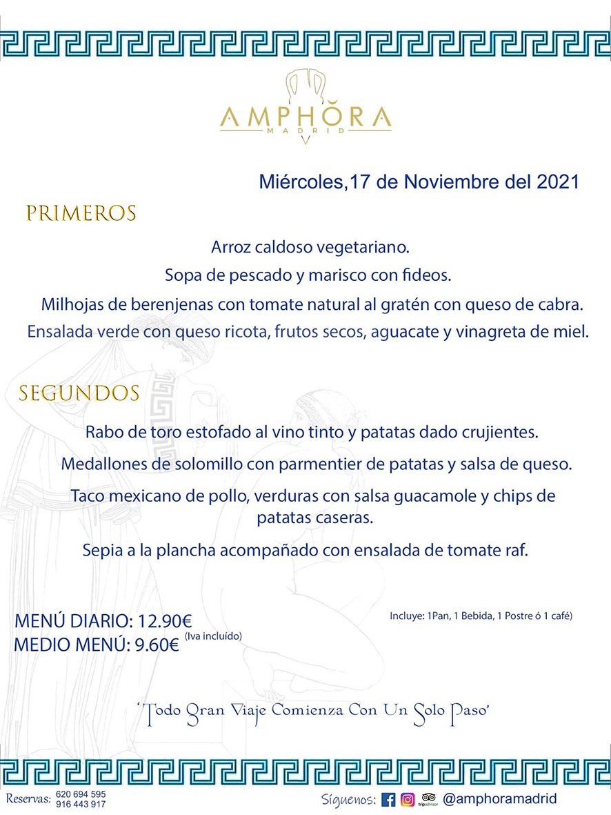 MENÚS DIARIOS MENÚS DEL DÍA MENU DEL DIA DEL MIÉRCOLES 17 DE NOVIEMBRE ALCORCÓN RESTAURANTE AMPHORA TERRAZA ALCORCÓN MADRID Av. Leganés, 54 28923 · Alcorcón · Madrid · España 91 644 39 17 620 694 595 https://youtu.be/HeULHal1yEY (Vea aquí nuestras instalaciones) https://www.amphoramadrid.com RESTAURANTE AMPHORA TERRAZA ALCORCÓN. MENUS FIN DE SEMANA ALCORCÓN, MENÚS DIARIOS ECONÓMICOS EN ALCORCÓN, MEJORES RESTAURANTES EN ALCORCÓN, TERRAZAS ALCORCON, COMER Y CENAR EN TERRAZA EN ALCORCÓN, RESTAURANTES CON TERRAZA, MEJORES TERRAZAS ALCORCÓN, COMER EN ALCORCON, RESTAURANTES GOURMET ALCORCÓN, MENUS FIN DE SEMANA ECONOMICOS ALCORCON, COMER AL AIRE LIBRE, MENUS ECONOMICOS ALCORCON, UNO DE LOS MEJORES RESTAURANTES DE ALCORCÓN Y ZONA SUR DE MADRID EN CALIDAD PRECIO. RESTAURANTE AMPHORA TERRAZA, ES UN ESPACIO GOURMET DONDE PODRÁ DEGUSTAR DEL MEJOR PRODUCTO CON UNA ELABORACIÓN CUIDADA Y CREATIVA. ADEMÁS, PODRÁ DISFRUTAR DE TODO TIPO DE BEBIDAS PREMIUM PREPARADAS POR NUESTRO BARTENDER, VERMUTS DELICIOSOS Y CERVEZAS DE CALIDAD, YA SEA EN EN EL INTERIOR DE NUESTRO RESTAURANTE O EN NUESTRA MARAVILLOSA TERRAZA. SOMOS POSIBLEMENTE UNO DE LOS MEJORES RESTAURANTES DE LA ZONA SUR EN RELACIÓN CALIDAD, PRECIO Y DECORACIÓN. #AMPHORAMADRID #TERRAZASALCORCÓN #MENUDELDIA #COMERENTERRAZA #MADRID #ALCORCÓN #TERRAZA #MENÚSDELDÍAALCORCÓN #MENÚDELDÍARESTAURANTES #COMERENALCORCÓN #MEJORESRESTAURANTESALCORCÓN #MENÚSECONÓMICOS #RESTAURANTESRECOMENDABLES #RESTAURANTESGOURMET #MENÚSECONÓMICOSALCORCÓN #COMERALAIRELIBRE #COMIDASCENASTERRAZASALCORCON #MENÚSDIARIOSALCORCÓN #MENÚDELDÍAHOY #CENARENTERRAZA #TERRAZASCONENCANTO #RESTAURANTESCONTERRAZA #CENARENALCORCÓN #MEJORESRESTAURANTES #RESTAURANTESCOPASALCORCÓN #COPASPREMIUMALCORCÓN #VERMUTALCORCÓN #GASTROBARALCORCÓN #CARNEBUEYALCORCONPARRILLABRASA #MENUECONÓMICO #GASTROBAR #MEJORTERRAZADEALCORCÓN #MENÚSVIERNESALCORCÓN #MENÚSABADOALCORCÓN #MENÚSDOMINGOALCORCÓN #MENÚSLUNESALCORCÓN #MENÚSMARTESALCORCÓN #MENÚSMIÉRCOLESALCORCÓN #MENÚSJUEVESALCORCÓN MEJOR CARNE A LA PARRILLA ALCORCÓN TOMAHAWK CARNE BUEY AUTÉNTICO ALCORCÓN RESTAURANTES PREMIUN LUJO COMIDA CREATIVA ELABORADA RESTAURANTE AMPHORA TERRAZA EN ALCORCÓN (MADRID) GASTROBAR ALCORCÓN MENÚS ECONÓMICOS DIARIOS DEL DÍA MENUS FIN DE SEMANA DE CALIDAD MEJOR MENÚ FIN DE SEMANA ALCORCÓN COMER CENAR EN TERRAZA TERRAZAS ZONA SUR COMIDAS AIRE LIBRE MEJOR CARNE PARRILLA ALCORCÓN.