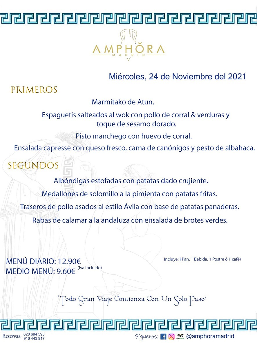 MENÚS DIARIOS MENÚS DEL DÍA MENU DEL DIA DEL MIÉRCOLES 24 DE NOVIEMBRE ALCORCÓN RESTAURANTE AMPHORA TERRAZA ALCORCÓN MADRID Av. Leganés, 54 28923 · Alcorcón · Madrid · España 91 644 39 17 620 694 595 https://youtu.be/HeULHal1yEY (Vea aquí nuestras instalaciones) https://www.amphoramadrid.com RESTAURANTE AMPHORA TERRAZA ALCORCÓN. MENUS FIN DE SEMANA ALCORCÓN, MENÚS DIARIOS ECONÓMICOS EN ALCORCÓN, MEJORES RESTAURANTES EN ALCORCÓN, TERRAZAS ALCORCON, COMER Y CENAR EN TERRAZA EN ALCORCÓN, RESTAURANTES CON TERRAZA, MEJORES TERRAZAS ALCORCÓN, COMER EN ALCORCON, RESTAURANTES GOURMET ALCORCÓN, MENUS FIN DE SEMANA ECONOMICOS ALCORCON, COMER AL AIRE LIBRE, MENUS ECONOMICOS ALCORCON, UNO DE LOS MEJORES RESTAURANTES DE ALCORCÓN Y ZONA SUR DE MADRID EN CALIDAD PRECIO. RESTAURANTE AMPHORA TERRAZA, ES UN ESPACIO GOURMET DONDE PODRÁ DEGUSTAR DEL MEJOR PRODUCTO CON UNA ELABORACIÓN CUIDADA Y CREATIVA. ADEMÁS, PODRÁ DISFRUTAR DE TODO TIPO DE BEBIDAS PREMIUM PREPARADAS POR NUESTRO BARTENDER, VERMUTS DELICIOSOS Y CERVEZAS DE CALIDAD, YA SEA EN EN EL INTERIOR DE NUESTRO RESTAURANTE O EN NUESTRA MARAVILLOSA TERRAZA. SOMOS POSIBLEMENTE UNO DE LOS MEJORES RESTAURANTES DE LA ZONA SUR EN RELACIÓN CALIDAD, PRECIO Y DECORACIÓN. #AMPHORAMADRID #TERRAZASALCORCÓN #MENUDELDIA #COMERENTERRAZA #MADRID #ALCORCÓN #TERRAZA #MENÚSDELDÍAALCORCÓN #MENÚDELDÍARESTAURANTES #COMERENALCORCÓN #MEJORESRESTAURANTESALCORCÓN #MENÚSECONÓMICOS #RESTAURANTESRECOMENDABLES #RESTAURANTESGOURMET #MENÚSECONÓMICOSALCORCÓN #COMERALAIRELIBRE #COMIDASCENASTERRAZASALCORCON #MENÚSDIARIOSALCORCÓN #MENÚDELDÍAHOY #CENARENTERRAZA #TERRAZASCONENCANTO #RESTAURANTESCONTERRAZA #CENARENALCORCÓN #MEJORESRESTAURANTES #RESTAURANTESCOPASALCORCÓN #COPASPREMIUMALCORCÓN #VERMUTALCORCÓN #GASTROBARALCORCÓN #CARNEBUEYALCORCONPARRILLABRASA #MENUECONÓMICO #GASTROBAR #MEJORTERRAZADEALCORCÓN #MENÚSVIERNESALCORCÓN #MENÚSABADOALCORCÓN #MENÚSDOMINGOALCORCÓN #MENÚSLUNESALCORCÓN #MENÚSMARTESALCORCÓN #MENÚSMIÉRCOLESALCORCÓN #MENÚSJUEVESALCORCÓN MEJOR CARNE A LA PARRILLA ALCORCÓN TOMAHAWK CARNE BUEY AUTÉNTICO ALCORCÓN RESTAURANTES PREMIUN LUJO COMIDA CREATIVA ELABORADA RESTAURANTE AMPHORA TERRAZA EN ALCORCÓN (MADRID) GASTROBAR ALCORCÓN MENÚS ECONÓMICOS DIARIOS DEL DÍA MENUS FIN DE SEMANA DE CALIDAD MEJOR MENÚ FIN DE SEMANA ALCORCÓN COMER CENAR EN TERRAZA TERRAZAS ZONA SUR COMIDAS AIRE LIBRE MEJOR CARNE PARRILLA ALCORCÓN.