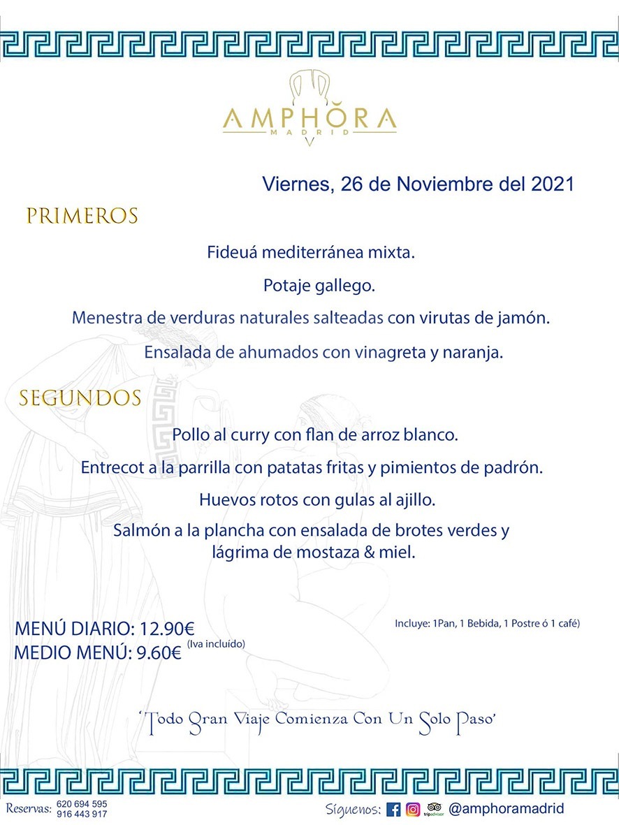 MENÚS DIARIOS MENÚS DEL DÍA MENU DEL DIA DEL VIERNES 26 DE NOVIEMBRE ALCORCÓN RESTAURANTE AMPHORA TERRAZA ALCORCÓN MADRID Av. Leganés, 54 28923 · Alcorcón · Madrid · España 91 644 39 17 620 694 595 https://youtu.be/HeULHal1yEY (Vea aquí nuestras instalaciones) https://www.amphoramadrid.com RESTAURANTE AMPHORA TERRAZA ALCORCÓN. MENUS FIN DE SEMANA ALCORCÓN, MENÚS DIARIOS ECONÓMICOS EN ALCORCÓN, MEJORES RESTAURANTES EN ALCORCÓN, TERRAZAS ALCORCON, COMER Y CENAR EN TERRAZA EN ALCORCÓN, RESTAURANTES CON TERRAZA, MEJORES TERRAZAS ALCORCÓN, COMER EN ALCORCON, RESTAURANTES GOURMET ALCORCÓN, MENUS FIN DE SEMANA ECONOMICOS ALCORCON, COMER AL AIRE LIBRE, MENUS ECONOMICOS ALCORCON, UNO DE LOS MEJORES RESTAURANTES DE ALCORCÓN Y ZONA SUR DE MADRID EN CALIDAD PRECIO. RESTAURANTE AMPHORA TERRAZA, ES UN ESPACIO GOURMET DONDE PODRÁ DEGUSTAR DEL MEJOR PRODUCTO CON UNA ELABORACIÓN CUIDADA Y CREATIVA. ADEMÁS, PODRÁ DISFRUTAR DE TODO TIPO DE BEBIDAS PREMIUM PREPARADAS POR NUESTRO BARTENDER, VERMUTS DELICIOSOS Y CERVEZAS DE CALIDAD, YA SEA EN EN EL INTERIOR DE NUESTRO RESTAURANTE O EN NUESTRA MARAVILLOSA TERRAZA. SOMOS POSIBLEMENTE UNO DE LOS MEJORES RESTAURANTES DE LA ZONA SUR EN RELACIÓN CALIDAD, PRECIO Y DECORACIÓN. #AMPHORAMADRID #TERRAZASALCORCÓN #MENUDELDIA #COMERENTERRAZA #MADRID #ALCORCÓN #TERRAZA #MENÚSDELDÍAALCORCÓN #MENÚDELDÍARESTAURANTES #COMERENALCORCÓN #MEJORESRESTAURANTESALCORCÓN #MENÚSECONÓMICOS #RESTAURANTESRECOMENDABLES #RESTAURANTESGOURMET #MENÚSECONÓMICOSALCORCÓN #COMERALAIRELIBRE #COMIDASCENASTERRAZASALCORCON #MENÚSDIARIOSALCORCÓN #MENÚDELDÍAHOY #CENARENTERRAZA #TERRAZASCONENCANTO #RESTAURANTESCONTERRAZA #CENARENALCORCÓN #MEJORESRESTAURANTES #RESTAURANTESCOPASALCORCÓN #COPASPREMIUMALCORCÓN #VERMUTALCORCÓN #GASTROBARALCORCÓN #CARNEBUEYALCORCONPARRILLABRASA #MENUECONÓMICO #GASTROBAR #MEJORTERRAZADEALCORCÓN #MENÚSVIERNESALCORCÓN #MENÚSABADOALCORCÓN #MENÚSDOMINGOALCORCÓN #MENÚSLUNESALCORCÓN #MENÚSMARTESALCORCÓN #MENÚSMIÉRCOLESALCORCÓN #MENÚSJUEVESALCORCÓN MEJOR CARNE A LA PARRILLA ALCORCÓN TOMAHAWK CARNE BUEY AUTÉNTICO ALCORCÓN RESTAURANTES PREMIUN LUJO COMIDA CREATIVA ELABORADA RESTAURANTE AMPHORA TERRAZA EN ALCORCÓN (MADRID) GASTROBAR ALCORCÓN MENÚS ECONÓMICOS DIARIOS DEL DÍA MENUS FIN DE SEMANA DE CALIDAD MEJOR MENÚ FIN DE SEMANA ALCORCÓN COMER CENAR EN TERRAZA TERRAZAS ZONA SUR COMIDAS AIRE LIBRE MEJOR CARNE PARRILLA ALCORCÓN.