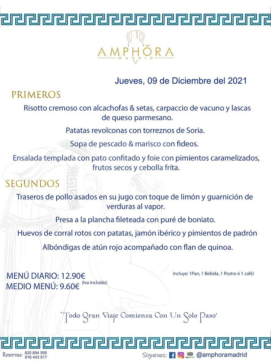 MENÚS DIARIOS MENÚS DEL DÍA MENU DEL DIA DEL JUEVES 9 DE DICIEMBRE ALCORCÓN RESTAURANTE AMPHORA TERRAZA ALCORCÓN MADRID Av. Leganés, 54 28923 · Alcorcón · Madrid · España 91 644 39 17 620 694 595 https://youtu.be/HeULHal1yEY (Vea aquí nuestras instalaciones) https://www.amphoramadrid.com RESTAURANTE AMPHORA TERRAZA ALCORCÓN. MENUS FIN DE SEMANA ALCORCÓN, MENÚS DIARIOS ECONÓMICOS EN ALCORCÓN, MEJORES RESTAURANTES EN ALCORCÓN, TERRAZAS ALCORCON, COMER Y CENAR EN TERRAZA EN ALCORCÓN, RESTAURANTES CON TERRAZA, MEJORES TERRAZAS ALCORCÓN, COMER EN ALCORCON, RESTAURANTES GOURMET ALCORCÓN, MENUS FIN DE SEMANA ECONOMICOS ALCORCON, COMER AL AIRE LIBRE, MENUS ECONOMICOS ALCORCON, UNO DE LOS MEJORES RESTAURANTES DE ALCORCÓN Y ZONA SUR DE MADRID EN CALIDAD PRECIO. RESTAURANTE AMPHORA TERRAZA, ES UN ESPACIO GOURMET DONDE PODRÁ DEGUSTAR DEL MEJOR PRODUCTO CON UNA ELABORACIÓN CUIDADA Y CREATIVA. ADEMÁS, PODRÁ DISFRUTAR DE TODO TIPO DE BEBIDAS PREMIUM PREPARADAS POR NUESTRO BARTENDER, VERMUTS DELICIOSOS Y CERVEZAS DE CALIDAD, YA SEA EN EN EL INTERIOR DE NUESTRO RESTAURANTE O EN NUESTRA MARAVILLOSA TERRAZA. SOMOS POSIBLEMENTE UNO DE LOS MEJORES RESTAURANTES DE LA ZONA SUR EN RELACIÓN CALIDAD, PRECIO Y DECORACIÓN. #AMPHORAMADRID #TERRAZASALCORCÓN #MENUDELDIA #COMERENTERRAZA #MADRID #ALCORCÓN #TERRAZA #MENÚSDELDÍAALCORCÓN #MENÚDELDÍARESTAURANTES #COMERENALCORCÓN #MEJORESRESTAURANTESALCORCÓN #MENÚSECONÓMICOS #RESTAURANTESRECOMENDABLES #RESTAURANTESGOURMET #MENÚSECONÓMICOSALCORCÓN #COMERALAIRELIBRE #COMIDASCENASTERRAZASALCORCON #MENÚSDIARIOSALCORCÓN #MENÚDELDÍAHOY #CENARENTERRAZA #TERRAZASCONENCANTO #RESTAURANTESCONTERRAZA #CENARENALCORCÓN #MEJORESRESTAURANTES #RESTAURANTESCOPASALCORCÓN #COPASPREMIUMALCORCÓN #VERMUTALCORCÓN #GASTROBARALCORCÓN #CARNEBUEYALCORCONPARRILLABRASA #MENUECONÓMICO #GASTROBAR #MEJORTERRAZADEALCORCÓN #MENÚSVIERNESALCORCÓN #MENÚSABADOALCORCÓN #MENÚSDOMINGOALCORCÓN #MENÚSLUNESALCORCÓN #MENÚSMARTESALCORCÓN #MENÚSMIÉRCOLESALCORCÓN #MENÚSJUEVESALCORCÓN MEJOR CARNE A LA PARRILLA ALCORCÓN TOMAHAWK CARNE BUEY AUTÉNTICO ALCORCÓN RESTAURANTES PREMIUN LUJO COMIDA CREATIVA ELABORADA RESTAURANTE AMPHORA TERRAZA EN ALCORCÓN (MADRID) GASTROBAR ALCORCÓN MENÚS ECONÓMICOS DIARIOS DEL DÍA MENUS FIN DE SEMANA DE CALIDAD MEJOR MENÚ FIN DE SEMANA ALCORCÓN COMER CENAR EN TERRAZA TERRAZAS ZONA SUR COMIDAS AIRE LIBRE MEJOR CARNE PARRILLA ALCORCÓN.