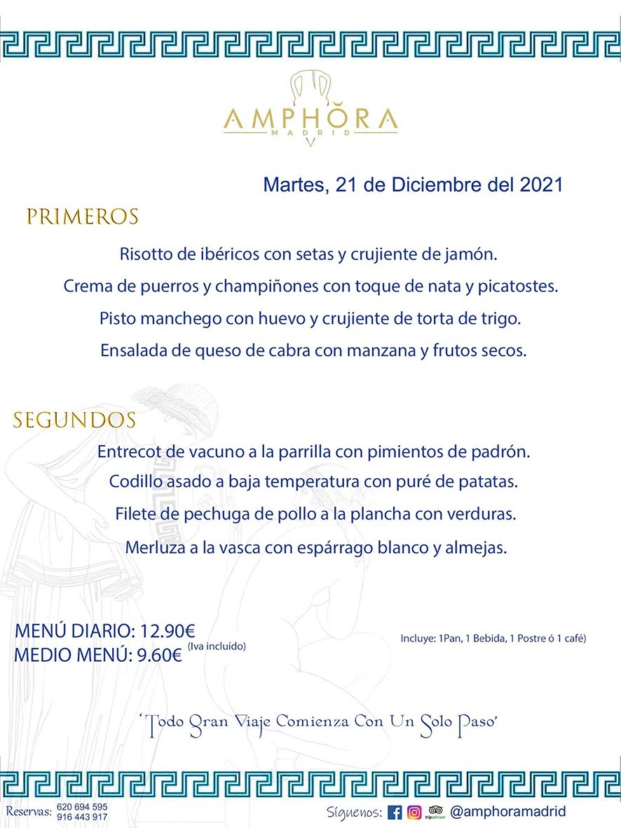 MENÚS DIARIOS MENÚS DEL DÍA MENU DEL DIA DEL MARTES 21 DE DICIEMBRE ALCORCÓN RESTAURANTE AMPHORA TERRAZA ALCORCÓN MADRID Av. Leganés, 54 28923 · Alcorcón · Madrid · España 91 644 39 17 620 694 595 https://youtu.be/HeULHal1yEY (Vea aquí nuestras instalaciones) https://www.amphoramadrid.com RESTAURANTE AMPHORA TERRAZA ALCORCÓN. MENUS FIN DE SEMANA ALCORCÓN, MENÚS DIARIOS ECONÓMICOS EN ALCORCÓN, MEJORES RESTAURANTES EN ALCORCÓN, TERRAZAS ALCORCON, COMER Y CENAR EN TERRAZA EN ALCORCÓN, RESTAURANTES CON TERRAZA, MEJORES TERRAZAS ALCORCÓN, COMER EN ALCORCON, RESTAURANTES GOURMET ALCORCÓN, MENUS FIN DE SEMANA ECONOMICOS ALCORCON, COMER AL AIRE LIBRE, MENUS ECONOMICOS ALCORCON, UNO DE LOS MEJORES RESTAURANTES DE ALCORCÓN Y ZONA SUR DE MADRID EN CALIDAD PRECIO. RESTAURANTE AMPHORA TERRAZA, ES UN ESPACIO GOURMET DONDE PODRÁ DEGUSTAR DEL MEJOR PRODUCTO CON UNA ELABORACIÓN CUIDADA Y CREATIVA. ADEMÁS, PODRÁ DISFRUTAR DE TODO TIPO DE BEBIDAS PREMIUM PREPARADAS POR NUESTRO BARTENDER, VERMUTS DELICIOSOS Y CERVEZAS DE CALIDAD, YA SEA EN EN EL INTERIOR DE NUESTRO RESTAURANTE O EN NUESTRA MARAVILLOSA TERRAZA. SOMOS POSIBLEMENTE UNO DE LOS MEJORES RESTAURANTES DE LA ZONA SUR EN RELACIÓN CALIDAD, PRECIO Y DECORACIÓN. #AMPHORAMADRID #TERRAZASALCORCÓN #MENUDELDIA #COMERENTERRAZA #MADRID #ALCORCÓN #TERRAZA #MENÚSDELDÍAALCORCÓN #MENÚDELDÍARESTAURANTES #COMERENALCORCÓN #MEJORESRESTAURANTESALCORCÓN #MENÚSECONÓMICOS #RESTAURANTESRECOMENDABLES #RESTAURANTESGOURMET #MENÚSECONÓMICOSALCORCÓN #COMERALAIRELIBRE #COMIDASCENASTERRAZASALCORCON #MENÚSDIARIOSALCORCÓN #MENÚDELDÍAHOY #CENARENTERRAZA #TERRAZASCONENCANTO #RESTAURANTESCONTERRAZA #CENARENALCORCÓN #MEJORESRESTAURANTES #RESTAURANTESCOPASALCORCÓN #COPASPREMIUMALCORCÓN #VERMUTALCORCÓN #GASTROBARALCORCÓN #CARNEBUEYALCORCONPARRILLABRASA #MENUECONÓMICO #GASTROBAR #MEJORTERRAZADEALCORCÓN #MENÚSVIERNESALCORCÓN #MENÚSABADOALCORCÓN #MENÚSDOMINGOALCORCÓN #MENÚSLUNESALCORCÓN #MENÚSMARTESALCORCÓN #MENÚSMIÉRCOLESALCORCÓN #MENÚSJUEVESALCORCÓN MEJOR CARNE A LA PARRILLA ALCORCÓN TOMAHAWK CARNE BUEY AUTÉNTICO ALCORCÓN RESTAURANTES PREMIUN LUJO COMIDA CREATIVA ELABORADA RESTAURANTE AMPHORA TERRAZA EN ALCORCÓN (MADRID) GASTROBAR ALCORCÓN MENÚS ECONÓMICOS DIARIOS DEL DÍA MENUS FIN DE SEMANA DE CALIDAD MEJOR MENÚ FIN DE SEMANA ALCORCÓN COMER CENAR EN TERRAZA TERRAZAS ZONA SUR COMIDAS AIRE LIBRE MEJOR CARNE PARRILLA ALCORCÓN.