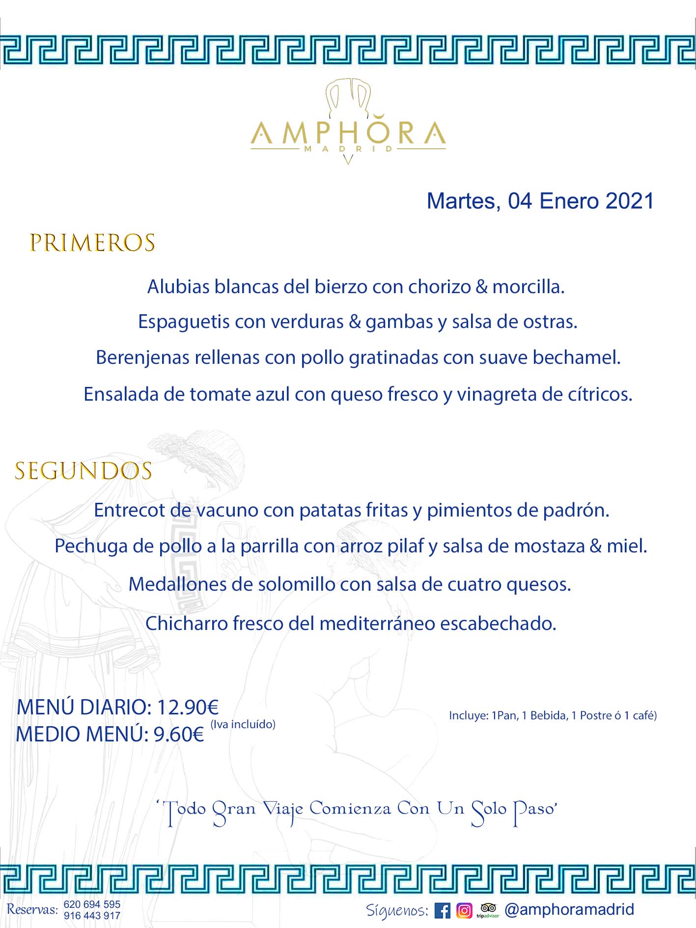 MENÚS DIARIOS MENÚS DEL DÍA MENU DEL DIA DEL MARTES 4 DE ENERO DE 2022 ALCORCÓN RESTAURANTE AMPHORA TERRAZA ALCORCÓN MADRID Av. Leganés, 54 28923 · Alcorcón · Madrid · España 91 644 39 17 620 694 595 https://youtu.be/HeULHal1yEY (Vea aquí nuestras instalaciones) https://www.amphoramadrid.com RESTAURANTE AMPHORA TERRAZA ALCORCÓN. MENUS FIN DE SEMANA ALCORCÓN, MENÚS DIARIOS ECONÓMICOS EN ALCORCÓN, MEJORES RESTAURANTES EN ALCORCÓN, TERRAZAS ALCORCON, COMER Y CENAR EN TERRAZA EN ALCORCÓN, RESTAURANTES CON TERRAZA, MEJORES TERRAZAS ALCORCÓN, COMER EN ALCORCON, RESTAURANTES GOURMET ALCORCÓN, MENUS FIN DE SEMANA ECONOMICOS ALCORCON, COMER AL AIRE LIBRE, MENUS ECONOMICOS ALCORCON, UNO DE LOS MEJORES RESTAURANTES DE ALCORCÓN Y ZONA SUR DE MADRID EN CALIDAD PRECIO. RESTAURANTE AMPHORA TERRAZA, ES UN ESPACIO GOURMET DONDE PODRÁ DEGUSTAR DEL MEJOR PRODUCTO CON UNA ELABORACIÓN CUIDADA Y CREATIVA. ADEMÁS, PODRÁ DISFRUTAR DE TODO TIPO DE BEBIDAS PREMIUM PREPARADAS POR NUESTRO BARTENDER, VERMUTS DELICIOSOS Y CERVEZAS DE CALIDAD, YA SEA EN EN EL INTERIOR DE NUESTRO RESTAURANTE O EN NUESTRA MARAVILLOSA TERRAZA. SOMOS POSIBLEMENTE UNO DE LOS MEJORES RESTAURANTES DE LA ZONA SUR EN RELACIÓN CALIDAD, PRECIO Y DECORACIÓN. #AMPHORAMADRID #TERRAZASALCORCÓN #MENUDELDIA #COMERENTERRAZA #MADRID #ALCORCÓN #TERRAZA #MENÚSDELDÍAALCORCÓN #MENÚDELDÍARESTAURANTES #COMERENALCORCÓN #MEJORESRESTAURANTESALCORCÓN #MENÚSECONÓMICOS #RESTAURANTESRECOMENDABLES #RESTAURANTESGOURMET #MENÚSECONÓMICOSALCORCÓN #COMERALAIRELIBRE #COMIDASCENASTERRAZASALCORCON #MENÚSDIARIOSALCORCÓN #MENÚDELDÍAHOY #CENARENTERRAZA #TERRAZASCONENCANTO #RESTAURANTESCONTERRAZA #CENARENALCORCÓN #MEJORESRESTAURANTES #RESTAURANTESCOPASALCORCÓN #COPASPREMIUMALCORCÓN #VERMUTALCORCÓN #GASTROBARALCORCÓN #CARNEBUEYALCORCONPARRILLABRASA #MENUECONÓMICO #GASTROBAR #MEJORTERRAZADEALCORCÓN #MENÚSVIERNESALCORCÓN #MENÚSABADOALCORCÓN #MENÚSDOMINGOALCORCÓN #MENÚSLUNESALCORCÓN #MENÚSMARTESALCORCÓN #MENÚSMIÉRCOLESALCORCÓN #MENÚSJUEVESALCORCÓN MEJOR CARNE A LA PARRILLA ALCORCÓN TOMAHAWK CARNE BUEY AUTÉNTICO ALCORCÓN RESTAURANTES PREMIUN LUJO COMIDA CREATIVA ELABORADA RESTAURANTE AMPHORA TERRAZA EN ALCORCÓN (MADRID) GASTROBAR ALCORCÓN MENÚS ECONÓMICOS DIARIOS DEL DÍA MENUS FIN DE SEMANA DE CALIDAD MEJOR MENÚ FIN DE SEMANA ALCORCÓN COMER CENAR EN TERRAZA TERRAZAS ZONA SUR COMIDAS AIRE LIBRE MEJOR CARNE PARRILLA ALCORCÓN.