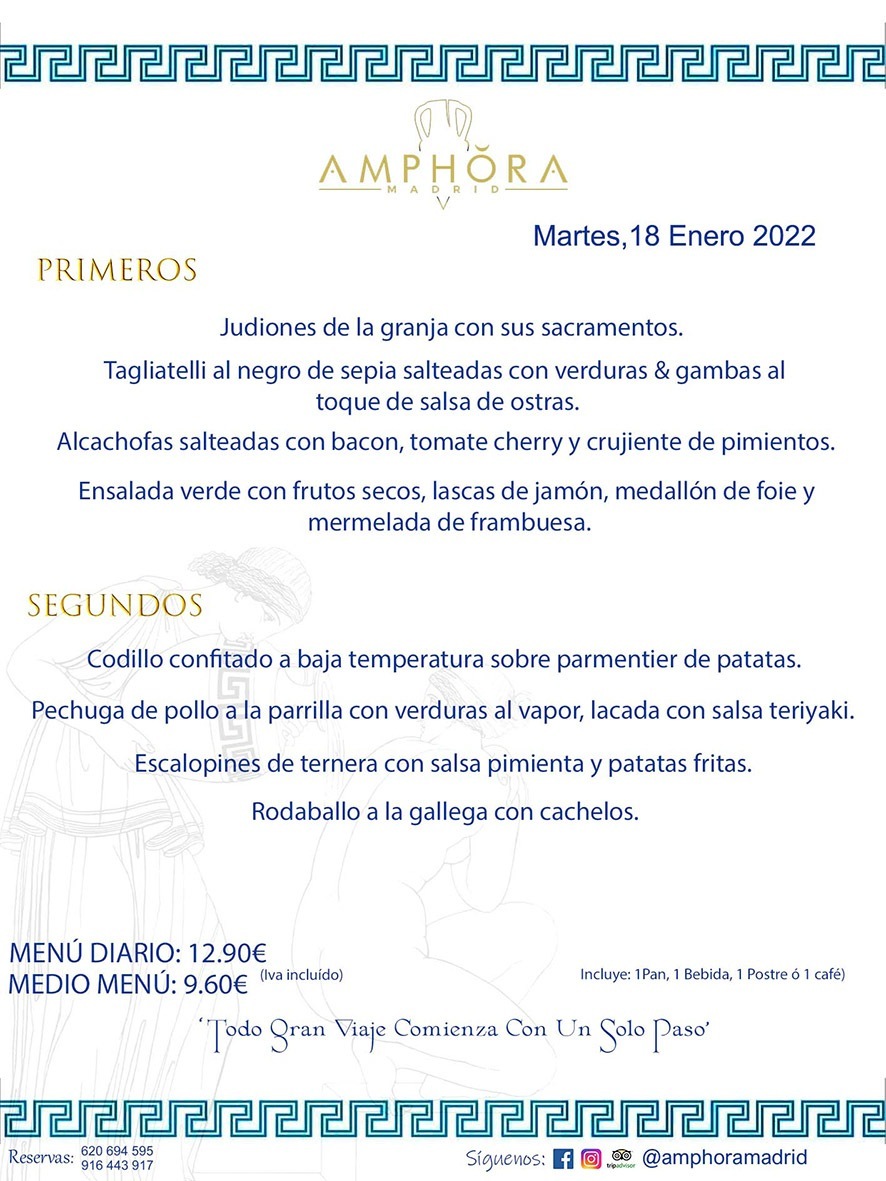 MENÚS DIARIOS MENÚS DEL DÍA MENU DEL DIA DEL MARTES 18 DE ENERO DE 2022 ALCORCÓN RESTAURANTE AMPHORA TERRAZA ALCORCÓN MADRID Av. Leganés, 54 28923 · Alcorcón · Madrid · España 91 644 39 17 620 694 595 https://youtu.be/HeULHal1yEY (Vea aquí nuestras instalaciones) https://www.amphoramadrid.com RESTAURANTE AMPHORA TERRAZA ALCORCÓN. MENUS FIN DE SEMANA ALCORCÓN, MENÚS DIARIOS ECONÓMICOS EN ALCORCÓN, MEJORES RESTAURANTES EN ALCORCÓN, TERRAZAS ALCORCON, COMER Y CENAR EN TERRAZA EN ALCORCÓN, RESTAURANTES CON TERRAZA, MEJORES TERRAZAS ALCORCÓN, COMER EN ALCORCON, RESTAURANTES GOURMET ALCORCÓN, MENUS FIN DE SEMANA ECONOMICOS ALCORCON, COMER AL AIRE LIBRE, MENUS ECONOMICOS ALCORCON, UNO DE LOS MEJORES RESTAURANTES DE ALCORCÓN Y ZONA SUR DE MADRID EN CALIDAD PRECIO. RESTAURANTE AMPHORA TERRAZA, ES UN ESPACIO GOURMET DONDE PODRÁ DEGUSTAR DEL MEJOR PRODUCTO CON UNA ELABORACIÓN CUIDADA Y CREATIVA. ADEMÁS, PODRÁ DISFRUTAR DE TODO TIPO DE BEBIDAS PREMIUM PREPARADAS POR NUESTRO BARTENDER, VERMUTS DELICIOSOS Y CERVEZAS DE CALIDAD, YA SEA EN EN EL INTERIOR DE NUESTRO RESTAURANTE O EN NUESTRA MARAVILLOSA TERRAZA. SOMOS POSIBLEMENTE UNO DE LOS MEJORES RESTAURANTES DE LA ZONA SUR EN RELACIÓN CALIDAD, PRECIO Y DECORACIÓN. #AMPHORAMADRID #TERRAZASALCORCÓN #MENUDELDIA #COMERENTERRAZA #MADRID #ALCORCÓN #TERRAZA #MENÚSDELDÍAALCORCÓN #MENÚDELDÍARESTAURANTES #COMERENALCORCÓN #MEJORESRESTAURANTESALCORCÓN #MENÚSECONÓMICOS #RESTAURANTESRECOMENDABLES #RESTAURANTESGOURMET #MENÚSECONÓMICOSALCORCÓN #COMERALAIRELIBRE #COMIDASCENASTERRAZASALCORCON #MENÚSDIARIOSALCORCÓN #MENÚDELDÍAHOY #CENARENTERRAZA #TERRAZASCONENCANTO #RESTAURANTESCONTERRAZA #CENARENALCORCÓN #MEJORESRESTAURANTES #RESTAURANTESCOPASALCORCÓN #COPASPREMIUMALCORCÓN #VERMUTALCORCÓN #GASTROBARALCORCÓN #CARNEBUEYALCORCONPARRILLABRASA #MENUECONÓMICO #GASTROBAR #MEJORTERRAZADEALCORCÓN #MENÚSVIERNESALCORCÓN #MENÚSABADOALCORCÓN #MENÚSDOMINGOALCORCÓN #MENÚSLUNESALCORCÓN #MENÚSMARTESALCORCÓN #MENÚSMIÉRCOLESALCORCÓN #MENÚSJUEVESALCORCÓN MEJOR CARNE A LA PARRILLA ALCORCÓN TOMAHAWK CARNE BUEY AUTÉNTICO ALCORCÓN RESTAURANTES PREMIUN LUJO COMIDA CREATIVA ELABORADA RESTAURANTE AMPHORA TERRAZA EN ALCORCÓN (MADRID) GASTROBAR ALCORCÓN MENÚS ECONÓMICOS DIARIOS DEL DÍA MENUS FIN DE SEMANA DE CALIDAD MEJOR MENÚ FIN DE SEMANA ALCORCÓN COMER CENAR EN TERRAZA TERRAZAS ZONA SUR COMIDAS AIRE LIBRE MEJOR CARNE PARRILLA ALCORCÓN.