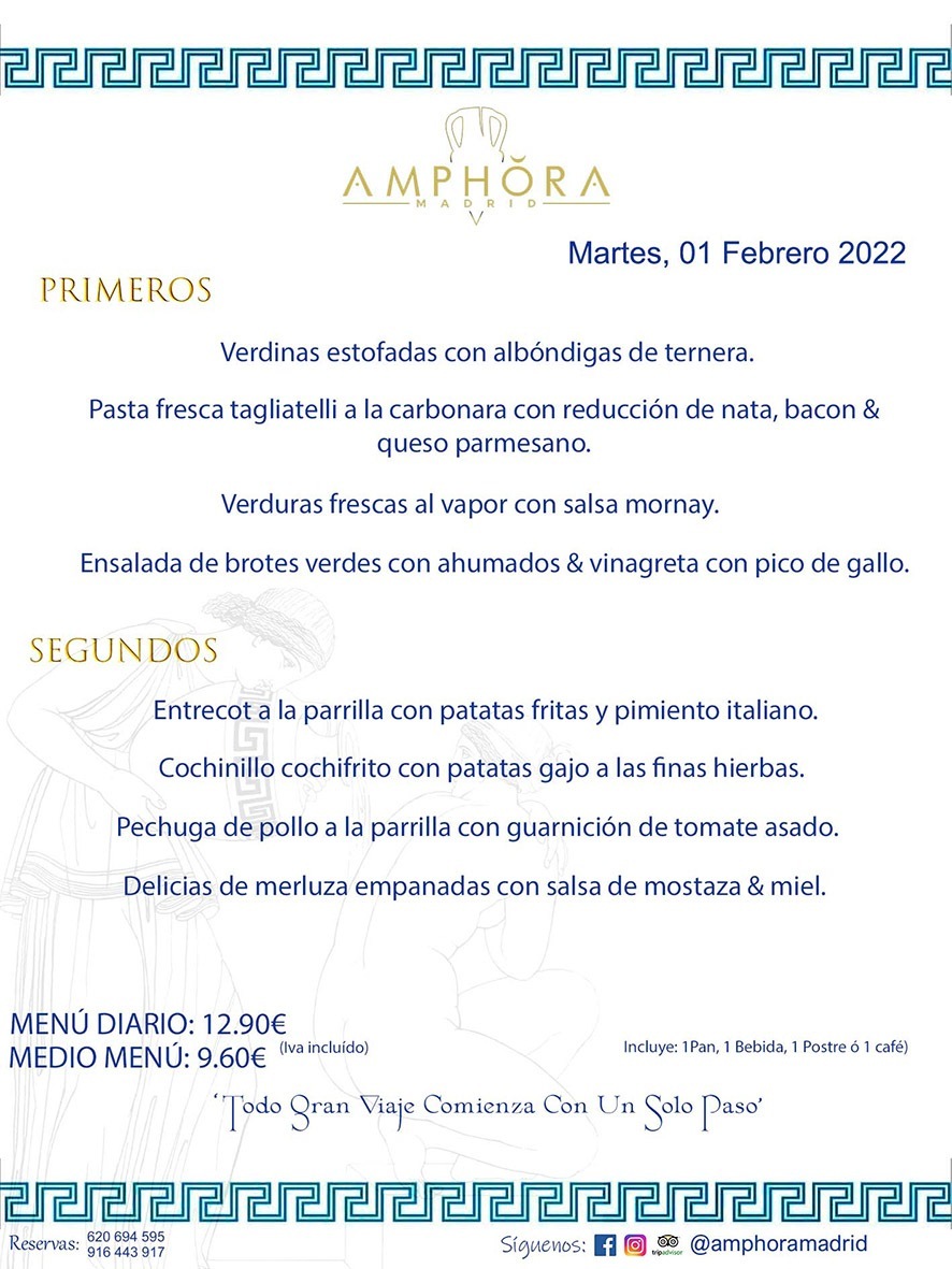 MENÚS DIARIOS MENÚS DEL DÍA MENU DEL DIA DEL LUNES 1 DE FEBRERO DE 2022 ALCORCÓN RESTAURANTE AMPHORA TERRAZA ALCORCÓN MADRID Av. Leganés, 54 28923 · Alcorcón · Madrid · España 91 644 39 17 620 694 595 https://youtu.be/HeULHal1yEY (Vea aquí nuestras instalaciones) https://www.amphoramadrid.com RESTAURANTE AMPHORA TERRAZA ALCORCÓN. MENUS FIN DE SEMANA ALCORCÓN, MENÚS DIARIOS ECONÓMICOS EN ALCORCÓN, MEJORES RESTAURANTES EN ALCORCÓN, TERRAZAS ALCORCON, COMER Y CENAR EN TERRAZA EN ALCORCÓN, RESTAURANTES CON TERRAZA, MEJORES TERRAZAS ALCORCÓN, COMER EN ALCORCON, RESTAURANTES GOURMET ALCORCÓN, MENUS FIN DE SEMANA ECONOMICOS ALCORCON, COMER AL AIRE LIBRE, MENUS ECONOMICOS ALCORCON, UNO DE LOS MEJORES RESTAURANTES DE ALCORCÓN Y ZONA SUR DE MADRID EN CALIDAD PRECIO. RESTAURANTE AMPHORA TERRAZA, ES UN ESPACIO GOURMET DONDE PODRÁ DEGUSTAR DEL MEJOR PRODUCTO CON UNA ELABORACIÓN CUIDADA Y CREATIVA. ADEMÁS, PODRÁ DISFRUTAR DE TODO TIPO DE BEBIDAS PREMIUM PREPARADAS POR NUESTRO BARTENDER, VERMUTS DELICIOSOS Y CERVEZAS DE CALIDAD, YA SEA EN EN EL INTERIOR DE NUESTRO RESTAURANTE O EN NUESTRA MARAVILLOSA TERRAZA. SOMOS POSIBLEMENTE UNO DE LOS MEJORES RESTAURANTES DE LA ZONA SUR EN RELACIÓN CALIDAD, PRECIO Y DECORACIÓN. #AMPHORAMADRID #TERRAZASALCORCÓN #MENUDELDIA #COMERENTERRAZA #MADRID #ALCORCÓN #TERRAZA #MENÚSDELDÍAALCORCÓN #MENÚDELDÍARESTAURANTES #COMERENALCORCÓN #MEJORESRESTAURANTESALCORCÓN #MENÚSECONÓMICOS #RESTAURANTESRECOMENDABLES #RESTAURANTESGOURMET #MENÚSECONÓMICOSALCORCÓN #COMERALAIRELIBRE #COMIDASCENASTERRAZASALCORCON #MENÚSDIARIOSALCORCÓN #MENÚDELDÍAHOY #CENARENTERRAZA #TERRAZASCONENCANTO #RESTAURANTESCONTERRAZA #CENARENALCORCÓN #MEJORESRESTAURANTES #RESTAURANTESCOPASALCORCÓN #COPASPREMIUMALCORCÓN #VERMUTALCORCÓN #GASTROBARALCORCÓN #CARNEBUEYALCORCONPARRILLABRASA #MENUECONÓMICO #GASTROBAR #MEJORTERRAZADEALCORCÓN #MENÚSVIERNESALCORCÓN #MENÚSABADOALCORCÓN #MENÚSDOMINGOALCORCÓN #MENÚSLUNESALCORCÓN #MENÚSMARTESALCORCÓN #MENÚSMIÉRCOLESALCORCÓN #MENÚSJUEVESALCORCÓN MEJOR CARNE A LA PARRILLA ALCORCÓN TOMAHAWK CARNE BUEY AUTÉNTICO ALCORCÓN RESTAURANTES PREMIUN LUJO COMIDA CREATIVA ELABORADA RESTAURANTE AMPHORA TERRAZA EN ALCORCÓN (MADRID) GASTROBAR ALCORCÓN MENÚS ECONÓMICOS DIARIOS DEL DÍA MENUS FIN DE SEMANA DE CALIDAD MEJOR MENÚ FIN DE SEMANA ALCORCÓN COMER CENAR EN TERRAZA TERRAZAS ZONA SUR COMIDAS AIRE LIBRE MEJOR CARNE PARRILLA ALCORCÓN.