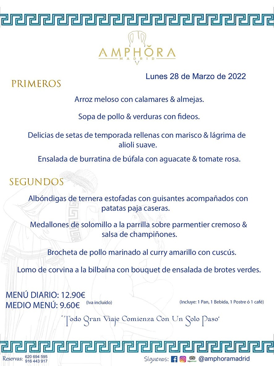 MENÚS DIARIOS MENÚS DEL DÍA MENU DEL DIA DEL VIERNES 25 DE MARZO DE 2022 ALCORCÓN RESTAURANTE AMPHORA TERRAZA ALCORCÓN MADRID Av. Leganés, 54 28923 · Alcorcón · Madrid · España 91 644 39 17 620 694 595 https://youtu.be/HeULHal1yEY (Vea aquí nuestras instalaciones) https://www.amphoramadrid.com RESTAURANTE AMPHORA TERRAZA ALCORCÓN. MENUS FIN DE SEMANA ALCORCÓN, MENÚS DIARIOS ECONÓMICOS EN ALCORCÓN, MEJORES RESTAURANTES EN ALCORCÓN, TERRAZAS ALCORCON, COMER Y CENAR EN TERRAZA EN ALCORCÓN, RESTAURANTES CON TERRAZA, MEJORES TERRAZAS ALCORCÓN, COMER EN ALCORCON, RESTAURANTES GOURMET ALCORCÓN, MENUS FIN DE SEMANA ECONOMICOS ALCORCON, COMER AL AIRE LIBRE, MENUS ECONOMICOS ALCORCON, UNO DE LOS MEJORES RESTAURANTES DE ALCORCÓN Y ZONA SUR DE MADRID EN CALIDAD PRECIO. RESTAURANTE AMPHORA TERRAZA, ES UN ESPACIO GOURMET DONDE PODRÁ DEGUSTAR DEL MEJOR PRODUCTO CON UNA ELABORACIÓN CUIDADA Y CREATIVA. ADEMÁS, PODRÁ DISFRUTAR DE TODO TIPO DE BEBIDAS PREMIUM PREPARADAS POR NUESTRO BARTENDER, VERMUTS DELICIOSOS Y CERVEZAS DE CALIDAD, YA SEA EN EN EL INTERIOR DE NUESTRO RESTAURANTE O EN NUESTRA MARAVILLOSA TERRAZA. SOMOS POSIBLEMENTE UNO DE LOS MEJORES RESTAURANTES DE LA ZONA SUR EN RELACIÓN CALIDAD, PRECIO Y DECORACIÓN. #AMPHORAMADRID #TERRAZASALCORCÓN #MENUDELDIA #COMERENTERRAZA #MADRID #ALCORCÓN #TERRAZA #MENÚSDELDÍAALCORCÓN #MENÚDELDÍARESTAURANTES #COMERENALCORCÓN #MEJORESRESTAURANTESALCORCÓN #MENÚSECONÓMICOS #RESTAURANTESRECOMENDABLES #RESTAURANTESGOURMET #MENÚSECONÓMICOSALCORCÓN #COMERALAIRELIBRE #COMIDASCENASTERRAZASALCORCON #MENÚSDIARIOSALCORCÓN #MENÚDELDÍAHOY #CENARENTERRAZA #TERRAZASCONENCANTO #RESTAURANTESCONTERRAZA #CENARENALCORCÓN #MEJORESRESTAURANTES #RESTAURANTESCOPASALCORCÓN #COPASPREMIUMALCORCÓN #VERMUTALCORCÓN #GASTROBARALCORCÓN #CARNEBUEYALCORCONPARRILLABRASA #MENUECONÓMICO #GASTROBAR #MEJORTERRAZADEALCORCÓN #MENÚSVIERNESALCORCÓN #MENÚSABADOALCORCÓN #MENÚSDOMINGOALCORCÓN #MENÚSLUNESALCORCÓN #MENÚSMARTESALCORCÓN #MENÚSMIÉRCOLESALCORCÓN #MENÚSJUEVESALCORCÓN MEJOR CARNE A LA PARRILLA ALCORCÓN TOMAHAWK CARNE BUEY AUTÉNTICO ALCORCÓN RESTAURANTES PREMIUN LUJO COMIDA CREATIVA ELABORADA RESTAURANTE AMPHORA TERRAZA EN ALCORCÓN (MADRID) GASTROBAR ALCORCÓN MENÚS ECONÓMICOS DIARIOS DEL DÍA MENUS FIN DE SEMANA DE CALIDAD MEJOR MENÚ FIN DE SEMANA ALCORCÓN COMER CENAR EN TERRAZA TERRAZAS ZONA SUR COMIDAS AIRE LIBRE MEJOR CARNE PARRILLA ALCORCÓN.