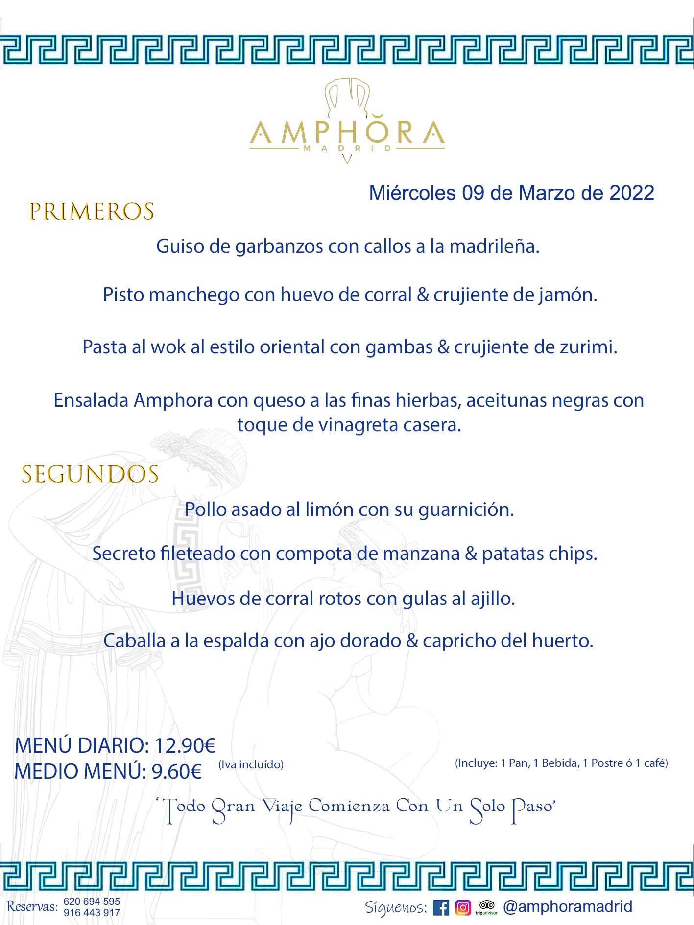 MENÚS DIARIOS MENÚS DEL DÍA MENU DEL DIA DEL MIÉRCOLES 9 DE MARZO DE 2022 ALCORCÓN RESTAURANTE AMPHORA TERRAZA ALCORCÓN MADRID Av. Leganés, 54 28923 · Alcorcón · Madrid · España 91 644 39 17 620 694 595 https://youtu.be/HeULHal1yEY (Vea aquí nuestras instalaciones) https://www.amphoramadrid.com RESTAURANTE AMPHORA TERRAZA ALCORCÓN. MENUS FIN DE SEMANA ALCORCÓN, MENÚS DIARIOS ECONÓMICOS EN ALCORCÓN, MEJORES RESTAURANTES EN ALCORCÓN, TERRAZAS ALCORCON, COMER Y CENAR EN TERRAZA EN ALCORCÓN, RESTAURANTES CON TERRAZA, MEJORES TERRAZAS ALCORCÓN, COMER EN ALCORCON, RESTAURANTES GOURMET ALCORCÓN, MENUS FIN DE SEMANA ECONOMICOS ALCORCON, COMER AL AIRE LIBRE, MENUS ECONOMICOS ALCORCON, UNO DE LOS MEJORES RESTAURANTES DE ALCORCÓN Y ZONA SUR DE MADRID EN CALIDAD PRECIO. RESTAURANTE AMPHORA TERRAZA, ES UN ESPACIO GOURMET DONDE PODRÁ DEGUSTAR DEL MEJOR PRODUCTO CON UNA ELABORACIÓN CUIDADA Y CREATIVA. ADEMÁS, PODRÁ DISFRUTAR DE TODO TIPO DE BEBIDAS PREMIUM PREPARADAS POR NUESTRO BARTENDER, VERMUTS DELICIOSOS Y CERVEZAS DE CALIDAD, YA SEA EN EN EL INTERIOR DE NUESTRO RESTAURANTE O EN NUESTRA MARAVILLOSA TERRAZA. SOMOS POSIBLEMENTE UNO DE LOS MEJORES RESTAURANTES DE LA ZONA SUR EN RELACIÓN CALIDAD, PRECIO Y DECORACIÓN. #AMPHORAMADRID #TERRAZASALCORCÓN #MENUDELDIA #COMERENTERRAZA #MADRID #ALCORCÓN #TERRAZA #MENÚSDELDÍAALCORCÓN #MENÚDELDÍARESTAURANTES #COMERENALCORCÓN #MEJORESRESTAURANTESALCORCÓN #MENÚSECONÓMICOS #RESTAURANTESRECOMENDABLES #RESTAURANTESGOURMET #MENÚSECONÓMICOSALCORCÓN #COMERALAIRELIBRE #COMIDASCENASTERRAZASALCORCON #MENÚSDIARIOSALCORCÓN #MENÚDELDÍAHOY #CENARENTERRAZA #TERRAZASCONENCANTO #RESTAURANTESCONTERRAZA #CENARENALCORCÓN #MEJORESRESTAURANTES #RESTAURANTESCOPASALCORCÓN #COPASPREMIUMALCORCÓN #VERMUTALCORCÓN #GASTROBARALCORCÓN #CARNEBUEYALCORCONPARRILLABRASA #MENUECONÓMICO #GASTROBAR #MEJORTERRAZADEALCORCÓN #MENÚSVIERNESALCORCÓN #MENÚSABADOALCORCÓN #MENÚSDOMINGOALCORCÓN #MENÚSLUNESALCORCÓN #MENÚSMARTESALCORCÓN #MENÚSMIÉRCOLESALCORCÓN #MENÚSJUEVESALCORCÓN MEJOR CARNE A LA PARRILLA ALCORCÓN TOMAHAWK CARNE BUEY AUTÉNTICO ALCORCÓN RESTAURANTES PREMIUN LUJO COMIDA CREATIVA ELABORADA RESTAURANTE AMPHORA TERRAZA EN ALCORCÓN (MADRID) GASTROBAR ALCORCÓN MENÚS ECONÓMICOS DIARIOS DEL DÍA MENUS FIN DE SEMANA DE CALIDAD MEJOR MENÚ FIN DE SEMANA ALCORCÓN COMER CENAR EN TERRAZA TERRAZAS ZONA SUR COMIDAS AIRE LIBRE MEJOR CARNE PARRILLA ALCORCÓN.