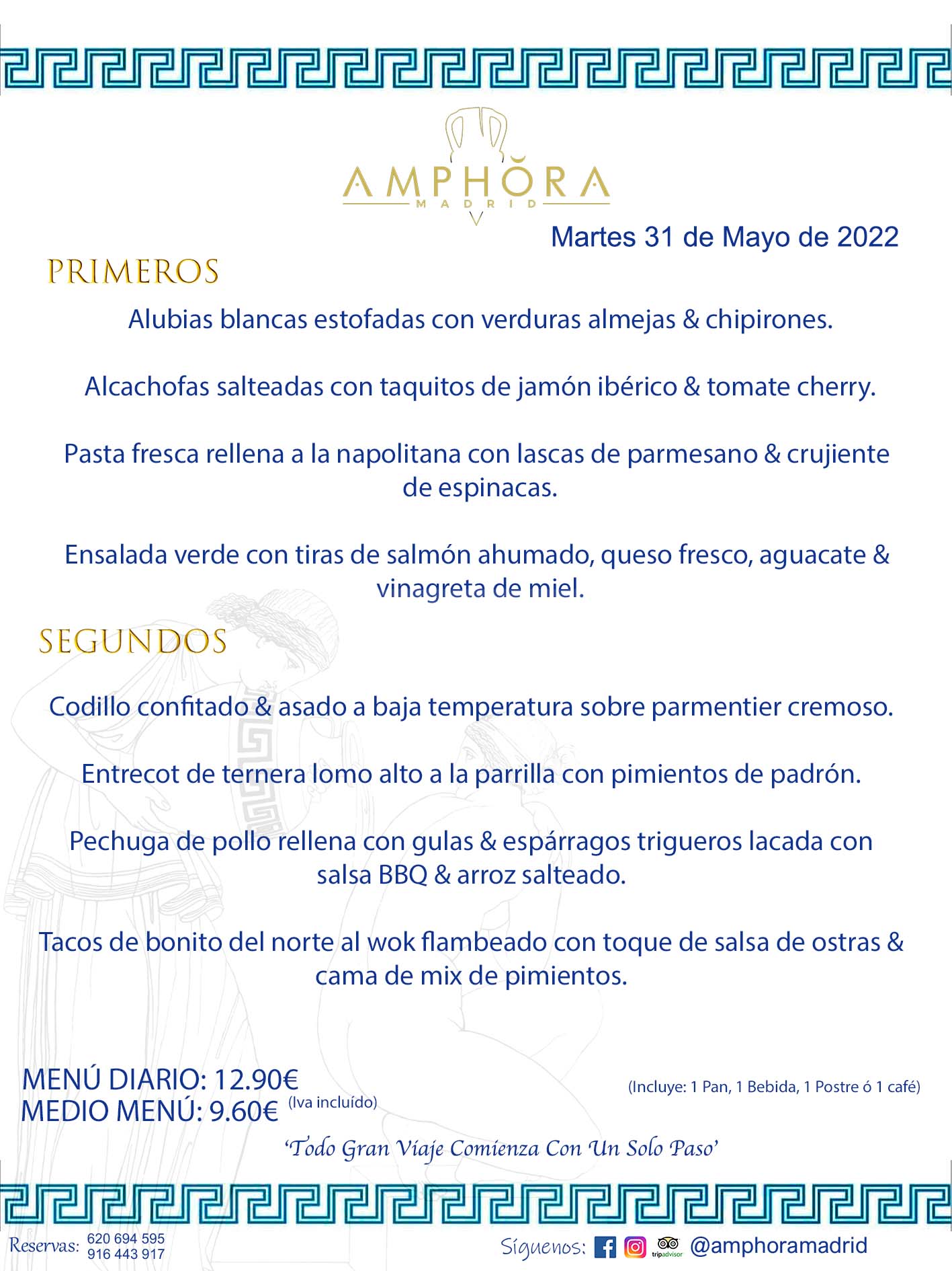 MENÚS DIARIOS MENÚS DEL DÍA MENU DEL DIA DEL MARTES 31 DE MAYO DE 2022 ALCORCÓN RESTAURANTE AMPHORA TERRAZA ALCORCÓN MADRID Av. Leganés, 54 28923 · Alcorcón · Madrid · España 91 644 39 17 620 694 595 https://youtu.be/HeULHal1yEY (Vea aquí nuestras instalaciones) https://www.amphoramadrid.com RESTAURANTE AMPHORA TERRAZA ALCORCÓN. MENUS FIN DE SEMANA ALCORCÓN, MENÚS DIARIOS ECONÓMICOS EN ALCORCÓN, MEJORES RESTAURANTES EN ALCORCÓN, TERRAZAS ALCORCON, COMER Y CENAR EN TERRAZA EN ALCORCÓN, RESTAURANTES CON TERRAZA, MEJORES TERRAZAS ALCORCÓN, COMER EN ALCORCON, RESTAURANTES GOURMET ALCORCÓN, MENUS FIN DE SEMANA ECONOMICOS ALCORCON, COMER AL AIRE LIBRE, MENUS ECONOMICOS ALCORCON, UNO DE LOS MEJORES RESTAURANTES DE ALCORCÓN Y ZONA SUR DE MADRID EN CALIDAD PRECIO. RESTAURANTE AMPHORA TERRAZA, ES UN ESPACIO GOURMET DONDE PODRÁ DEGUSTAR DEL MEJOR PRODUCTO CON UNA ELABORACIÓN CUIDADA Y CREATIVA. ADEMÁS, PODRÁ DISFRUTAR DE TODO TIPO DE BEBIDAS PREMIUM PREPARADAS POR NUESTRO BARTENDER, VERMUTS DELICIOSOS Y CERVEZAS DE CALIDAD, YA SEA EN EN EL INTERIOR DE NUESTRO RESTAURANTE O EN NUESTRA MARAVILLOSA TERRAZA. SOMOS POSIBLEMENTE UNO DE LOS MEJORES RESTAURANTES DE LA ZONA SUR EN RELACIÓN CALIDAD, PRECIO Y DECORACIÓN. #AMPHORAMADRID #TERRAZASALCORCÓN #MENUDELDIA #COMERENTERRAZA #MADRID #ALCORCÓN #TERRAZA #MENÚSDELDÍAALCORCÓN #MENÚDELDÍARESTAURANTES #COMERENALCORCÓN #MEJORESRESTAURANTESALCORCÓN #MENÚSECONÓMICOS #RESTAURANTESRECOMENDABLES #RESTAURANTESGOURMET #MENÚSECONÓMICOSALCORCÓN #COMERALAIRELIBRE #COMIDASCENASTERRAZASALCORCON #MENÚSDIARIOSALCORCÓN #MENÚDELDÍAHOY #CENARENTERRAZA #TERRAZASCONENCANTO #RESTAURANTESCONTERRAZA #CENARENALCORCÓN #MEJORESRESTAURANTES #RESTAURANTESCOPASALCORCÓN #COPASPREMIUMALCORCÓN #VERMUTALCORCÓN #GASTROBARALCORCÓN #CARNEBUEYALCORCONPARRILLABRASA #MENUECONÓMICO #GASTROBAR #MEJORTERRAZADEALCORCÓN #MENÚSVIERNESALCORCÓN #MENÚSABADOALCORCÓN #MENÚSDOMINGOALCORCÓN #MENÚSLUNESALCORCÓN #MENÚSMARTESALCORCÓN #MENÚSMIÉRCOLESALCORCÓN #MENÚSJUEVESALCORCÓN MEJOR CARNE A LA PARRILLA ALCORCÓN TOMAHAWK CARNE BUEY AUTÉNTICO ALCORCÓN RESTAURANTES PREMIUN LUJO COMIDA CREATIVA ELABORADA RESTAURANTE AMPHORA TERRAZA EN ALCORCÓN (MADRID) GASTROBAR ALCORCÓN MENÚS ECONÓMICOS DIARIOS DEL DÍA MENUS FIN DE SEMANA DE CALIDAD MEJOR MENÚ FIN DE SEMANA ALCORCÓN COMER CENAR EN TERRAZA TERRAZAS ZONA SUR COMIDAS AIRE LIBRE MEJOR CARNE PARRILLA ALCORCÓN.