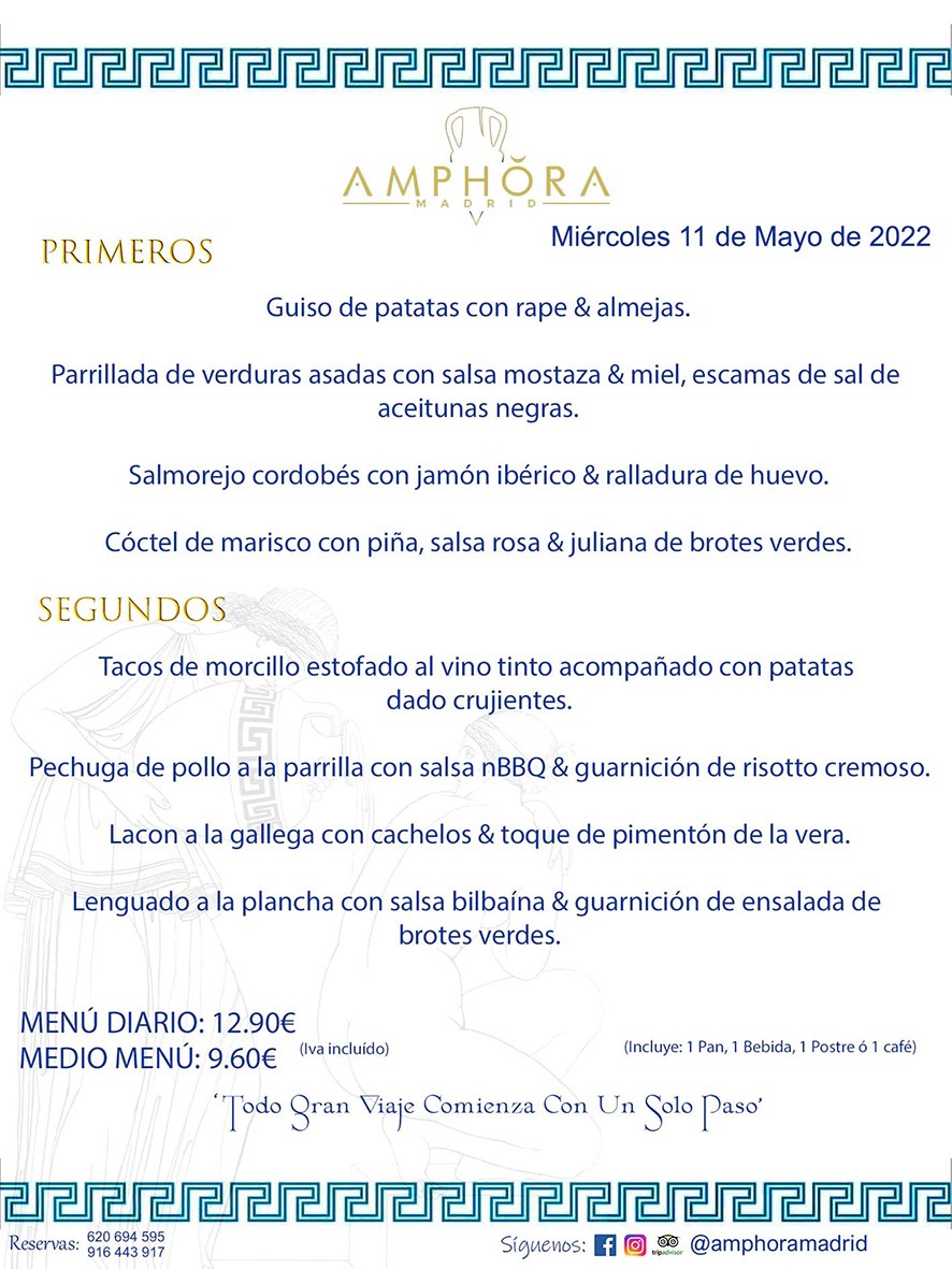 MENÚS DIARIOS MENÚS DEL DÍA MENU DEL DIA DEL MIÉRCOLES 11 DE MAYO DE 2022 ALCORCÓN RESTAURANTE AMPHORA TERRAZA ALCORCÓN MADRID Av. Leganés, 54 28923 · Alcorcón · Madrid · España 91 644 39 17 620 694 595 https://youtu.be/HeULHal1yEY (Vea aquí nuestras instalaciones) https://www.amphoramadrid.com RESTAURANTE AMPHORA TERRAZA ALCORCÓN. MENUS FIN DE SEMANA ALCORCÓN, MENÚS DIARIOS ECONÓMICOS EN ALCORCÓN, MEJORES RESTAURANTES EN ALCORCÓN, TERRAZAS ALCORCON, COMER Y CENAR EN TERRAZA EN ALCORCÓN, RESTAURANTES CON TERRAZA, MEJORES TERRAZAS ALCORCÓN, COMER EN ALCORCON, RESTAURANTES GOURMET ALCORCÓN, MENUS FIN DE SEMANA ECONOMICOS ALCORCON, COMER AL AIRE LIBRE, MENUS ECONOMICOS ALCORCON, UNO DE LOS MEJORES RESTAURANTES DE ALCORCÓN Y ZONA SUR DE MADRID EN CALIDAD PRECIO. RESTAURANTE AMPHORA TERRAZA, ES UN ESPACIO GOURMET DONDE PODRÁ DEGUSTAR DEL MEJOR PRODUCTO CON UNA ELABORACIÓN CUIDADA Y CREATIVA. ADEMÁS, PODRÁ DISFRUTAR DE TODO TIPO DE BEBIDAS PREMIUM PREPARADAS POR NUESTRO BARTENDER, VERMUTS DELICIOSOS Y CERVEZAS DE CALIDAD, YA SEA EN EN EL INTERIOR DE NUESTRO RESTAURANTE O EN NUESTRA MARAVILLOSA TERRAZA. SOMOS POSIBLEMENTE UNO DE LOS MEJORES RESTAURANTES DE LA ZONA SUR EN RELACIÓN CALIDAD, PRECIO Y DECORACIÓN. #AMPHORAMADRID #TERRAZASALCORCÓN #MENUDELDIA #COMERENTERRAZA #MADRID #ALCORCÓN #TERRAZA #MENÚSDELDÍAALCORCÓN #MENÚDELDÍARESTAURANTES #COMERENALCORCÓN #MEJORESRESTAURANTESALCORCÓN #MENÚSECONÓMICOS #RESTAURANTESRECOMENDABLES #RESTAURANTESGOURMET #MENÚSECONÓMICOSALCORCÓN #COMERALAIRELIBRE #COMIDASCENASTERRAZASALCORCON #MENÚSDIARIOSALCORCÓN #MENÚDELDÍAHOY #CENARENTERRAZA #TERRAZASCONENCANTO #RESTAURANTESCONTERRAZA #CENARENALCORCÓN #MEJORESRESTAURANTES #RESTAURANTESCOPASALCORCÓN #COPASPREMIUMALCORCÓN #VERMUTALCORCÓN #GASTROBARALCORCÓN #CARNEBUEYALCORCONPARRILLABRASA #MENUECONÓMICO #GASTROBAR #MEJORTERRAZADEALCORCÓN #MENÚSVIERNESALCORCÓN #MENÚSABADOALCORCÓN #MENÚSDOMINGOALCORCÓN #MENÚSLUNESALCORCÓN #MENÚSMARTESALCORCÓN #MENÚSMIÉRCOLESALCORCÓN #MENÚSJUEVESALCORCÓN MEJOR CARNE A LA PARRILLA ALCORCÓN TOMAHAWK CARNE BUEY AUTÉNTICO ALCORCÓN RESTAURANTES PREMIUN LUJO COMIDA CREATIVA ELABORADA RESTAURANTE AMPHORA TERRAZA EN ALCORCÓN (MADRID) GASTROBAR ALCORCÓN MENÚS ECONÓMICOS DIARIOS DEL DÍA MENUS FIN DE SEMANA DE CALIDAD MEJOR MENÚ FIN DE SEMANA ALCORCÓN COMER CENAR EN TERRAZA TERRAZAS ZONA SUR COMIDAS AIRE LIBRE MEJOR CARNE PARRILLA ALCORCÓN.