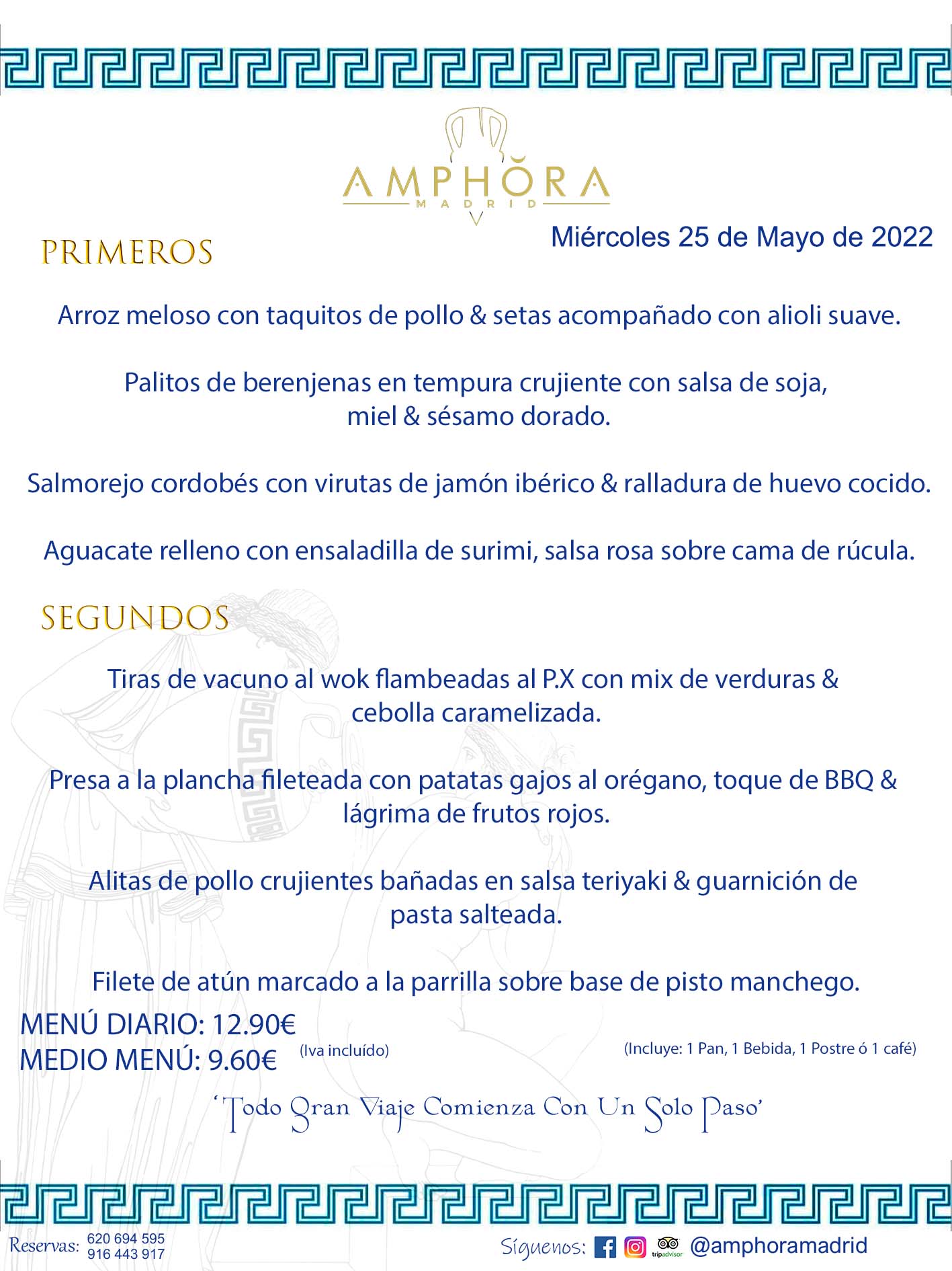 MENÚS DIARIOS MENÚS DEL DÍA MENU DEL DIA DEL MIÉRCOLES 25 DE MAYO DE 2022 ALCORCÓN RESTAURANTE AMPHORA TERRAZA ALCORCÓN MADRID Av. Leganés, 54 28923 · Alcorcón · Madrid · España 91 644 39 17 620 694 595 https://youtu.be/HeULHal1yEY (Vea aquí nuestras instalaciones) https://www.amphoramadrid.com RESTAURANTE AMPHORA TERRAZA ALCORCÓN. MENUS FIN DE SEMANA ALCORCÓN, MENÚS DIARIOS ECONÓMICOS EN ALCORCÓN, MEJORES RESTAURANTES EN ALCORCÓN, TERRAZAS ALCORCON, COMER Y CENAR EN TERRAZA EN ALCORCÓN, RESTAURANTES CON TERRAZA, MEJORES TERRAZAS ALCORCÓN, COMER EN ALCORCON, RESTAURANTES GOURMET ALCORCÓN, MENUS FIN DE SEMANA ECONOMICOS ALCORCON, COMER AL AIRE LIBRE, MENUS ECONOMICOS ALCORCON, UNO DE LOS MEJORES RESTAURANTES DE ALCORCÓN Y ZONA SUR DE MADRID EN CALIDAD PRECIO. RESTAURANTE AMPHORA TERRAZA, ES UN ESPACIO GOURMET DONDE PODRÁ DEGUSTAR DEL MEJOR PRODUCTO CON UNA ELABORACIÓN CUIDADA Y CREATIVA. ADEMÁS, PODRÁ DISFRUTAR DE TODO TIPO DE BEBIDAS PREMIUM PREPARADAS POR NUESTRO BARTENDER, VERMUTS DELICIOSOS Y CERVEZAS DE CALIDAD, YA SEA EN EN EL INTERIOR DE NUESTRO RESTAURANTE O EN NUESTRA MARAVILLOSA TERRAZA. SOMOS POSIBLEMENTE UNO DE LOS MEJORES RESTAURANTES DE LA ZONA SUR EN RELACIÓN CALIDAD, PRECIO Y DECORACIÓN. #AMPHORAMADRID #TERRAZASALCORCÓN #MENUDELDIA #COMERENTERRAZA #MADRID #ALCORCÓN #TERRAZA #MENÚSDELDÍAALCORCÓN #MENÚDELDÍARESTAURANTES #COMERENALCORCÓN #MEJORESRESTAURANTESALCORCÓN #MENÚSECONÓMICOS #RESTAURANTESRECOMENDABLES #RESTAURANTESGOURMET #MENÚSECONÓMICOSALCORCÓN #COMERALAIRELIBRE #COMIDASCENASTERRAZASALCORCON #MENÚSDIARIOSALCORCÓN #MENÚDELDÍAHOY #CENARENTERRAZA #TERRAZASCONENCANTO #RESTAURANTESCONTERRAZA #CENARENALCORCÓN #MEJORESRESTAURANTES #RESTAURANTESCOPASALCORCÓN #COPASPREMIUMALCORCÓN #VERMUTALCORCÓN #GASTROBARALCORCÓN #CARNEBUEYALCORCONPARRILLABRASA #MENUECONÓMICO #GASTROBAR #MEJORTERRAZADEALCORCÓN #MENÚSVIERNESALCORCÓN #MENÚSABADOALCORCÓN #MENÚSDOMINGOALCORCÓN #MENÚSLUNESALCORCÓN #MENÚSMARTESALCORCÓN #MENÚSMIÉRCOLESALCORCÓN #MENÚSJUEVESALCORCÓN MEJOR CARNE A LA PARRILLA ALCORCÓN TOMAHAWK CARNE BUEY AUTÉNTICO ALCORCÓN RESTAURANTES PREMIUN LUJO COMIDA CREATIVA ELABORADA RESTAURANTE AMPHORA TERRAZA EN ALCORCÓN (MADRID) GASTROBAR ALCORCÓN MENÚS ECONÓMICOS DIARIOS DEL DÍA MENUS FIN DE SEMANA DE CALIDAD MEJOR MENÚ FIN DE SEMANA ALCORCÓN COMER CENAR EN TERRAZA TERRAZAS ZONA SUR COMIDAS AIRE LIBRE MEJOR CARNE PARRILLA ALCORCÓN.