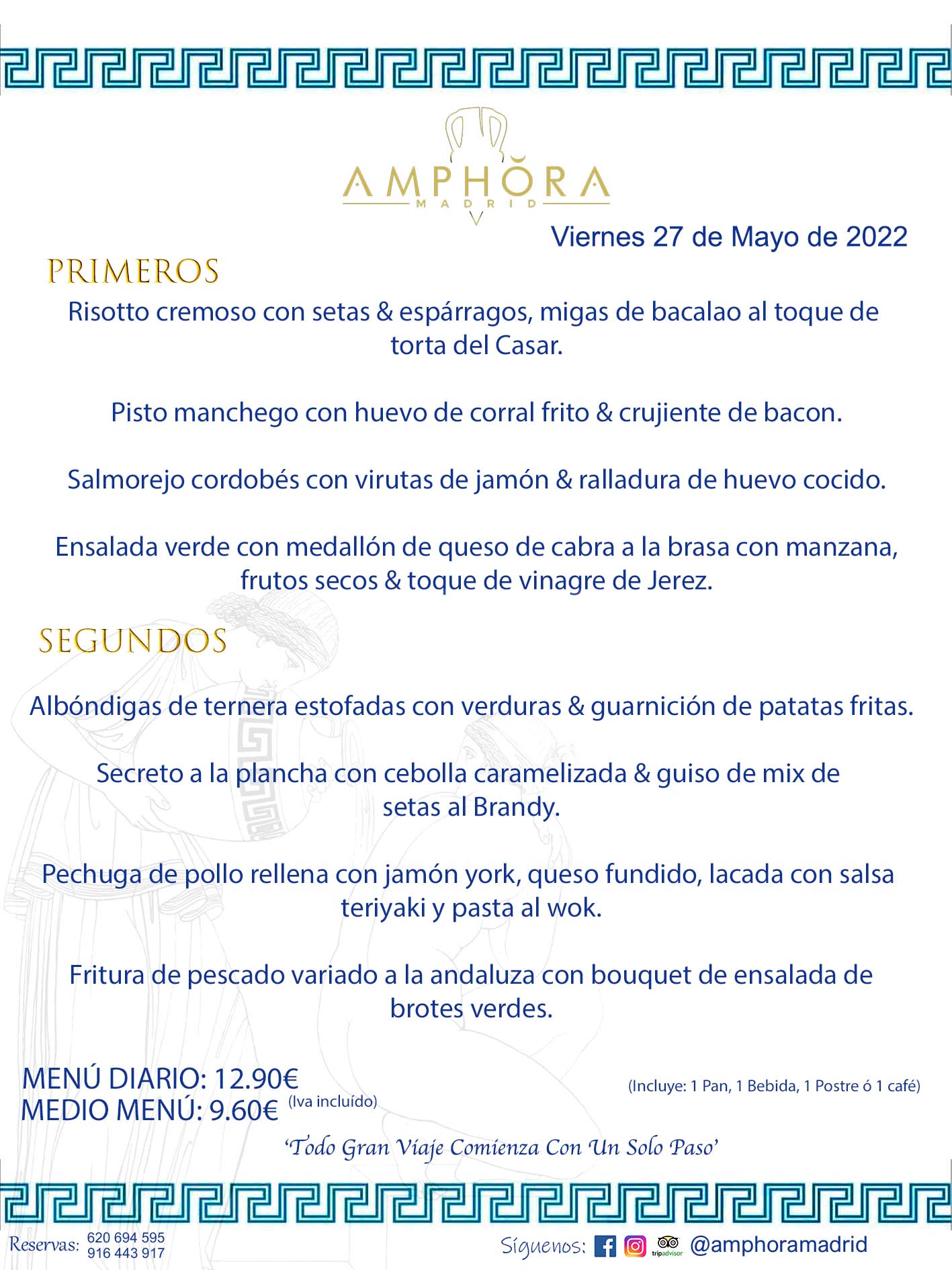 MENÚS DIARIOS MENÚS DEL DÍA MENU DEL DIA DEL VIERNES 27 DE MAYO DE 2022 ALCORCÓN RESTAURANTE AMPHORA TERRAZA ALCORCÓN MADRID Av. Leganés, 54 28923 · Alcorcón · Madrid · España 91 644 39 17 620 694 595 https://youtu.be/HeULHal1yEY (Vea aquí nuestras instalaciones) https://www.amphoramadrid.com RESTAURANTE AMPHORA TERRAZA ALCORCÓN. MENUS FIN DE SEMANA ALCORCÓN, MENÚS DIARIOS ECONÓMICOS EN ALCORCÓN, MEJORES RESTAURANTES EN ALCORCÓN, TERRAZAS ALCORCON, COMER Y CENAR EN TERRAZA EN ALCORCÓN, RESTAURANTES CON TERRAZA, MEJORES TERRAZAS ALCORCÓN, COMER EN ALCORCON, RESTAURANTES GOURMET ALCORCÓN, MENUS FIN DE SEMANA ECONOMICOS ALCORCON, COMER AL AIRE LIBRE, MENUS ECONOMICOS ALCORCON, UNO DE LOS MEJORES RESTAURANTES DE ALCORCÓN Y ZONA SUR DE MADRID EN CALIDAD PRECIO. RESTAURANTE AMPHORA TERRAZA, ES UN ESPACIO GOURMET DONDE PODRÁ DEGUSTAR DEL MEJOR PRODUCTO CON UNA ELABORACIÓN CUIDADA Y CREATIVA. ADEMÁS, PODRÁ DISFRUTAR DE TODO TIPO DE BEBIDAS PREMIUM PREPARADAS POR NUESTRO BARTENDER, VERMUTS DELICIOSOS Y CERVEZAS DE CALIDAD, YA SEA EN EN EL INTERIOR DE NUESTRO RESTAURANTE O EN NUESTRA MARAVILLOSA TERRAZA. SOMOS POSIBLEMENTE UNO DE LOS MEJORES RESTAURANTES DE LA ZONA SUR EN RELACIÓN CALIDAD, PRECIO Y DECORACIÓN. #AMPHORAMADRID #TERRAZASALCORCÓN #MENUDELDIA #COMERENTERRAZA #MADRID #ALCORCÓN #TERRAZA #MENÚSDELDÍAALCORCÓN #MENÚDELDÍARESTAURANTES #COMERENALCORCÓN #MEJORESRESTAURANTESALCORCÓN #MENÚSECONÓMICOS #RESTAURANTESRECOMENDABLES #RESTAURANTESGOURMET #MENÚSECONÓMICOSALCORCÓN #COMERALAIRELIBRE #COMIDASCENASTERRAZASALCORCON #MENÚSDIARIOSALCORCÓN #MENÚDELDÍAHOY #CENARENTERRAZA #TERRAZASCONENCANTO #RESTAURANTESCONTERRAZA #CENARENALCORCÓN #MEJORESRESTAURANTES #RESTAURANTESCOPASALCORCÓN #COPASPREMIUMALCORCÓN #VERMUTALCORCÓN #GASTROBARALCORCÓN #CARNEBUEYALCORCONPARRILLABRASA #MENUECONÓMICO #GASTROBAR #MEJORTERRAZADEALCORCÓN #MENÚSVIERNESALCORCÓN #MENÚSABADOALCORCÓN #MENÚSDOMINGOALCORCÓN #MENÚSLUNESALCORCÓN #MENÚSMARTESALCORCÓN #MENÚSMIÉRCOLESALCORCÓN #MENÚSJUEVESALCORCÓN MEJOR CARNE A LA PARRILLA ALCORCÓN TOMAHAWK CARNE BUEY AUTÉNTICO ALCORCÓN RESTAURANTES PREMIUN LUJO COMIDA CREATIVA ELABORADA RESTAURANTE AMPHORA TERRAZA EN ALCORCÓN (MADRID) GASTROBAR ALCORCÓN MENÚS ECONÓMICOS DIARIOS DEL DÍA MENUS FIN DE SEMANA DE CALIDAD MEJOR MENÚ FIN DE SEMANA ALCORCÓN COMER CENAR EN TERRAZA TERRAZAS ZONA SUR COMIDAS AIRE LIBRE MEJOR CARNE PARRILLA ALCORCÓN.