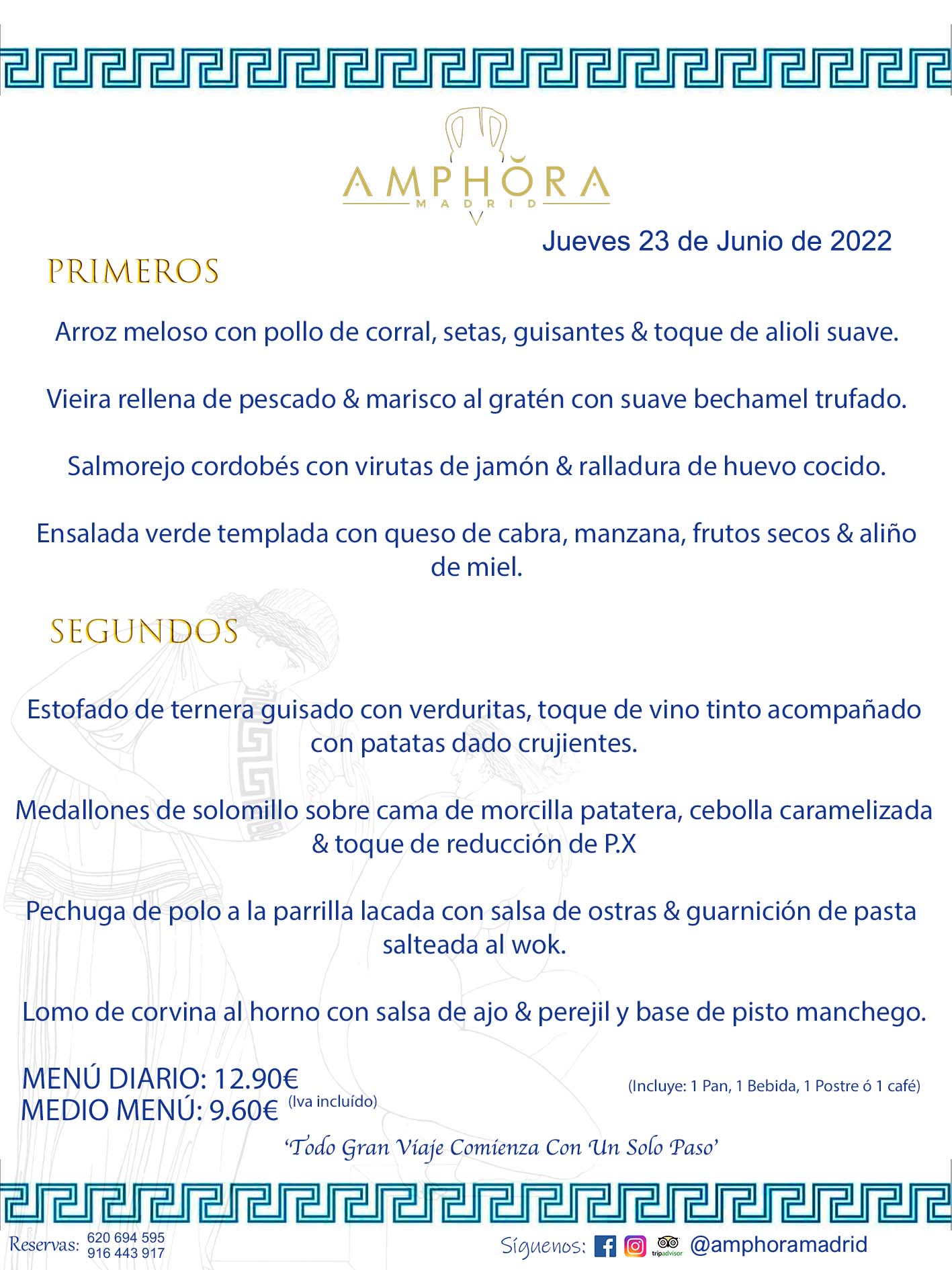 MENÚS DIARIOS MENÚS DEL DÍA MENU DEL DIA DEL JUEVES 23 DE JUNIO DE 2022 ALCORCÓN RESTAURANTE AMPHORA TERRAZA ALCORCÓN MADRID Av. Leganés, 54 28923 · Alcorcón · Madrid · España 91 644 39 17 620 694 595 https://youtu.be/HeULHal1yEY (Vea aquí nuestras instalaciones) https://www.amphoramadrid.com RESTAURANTE AMPHORA TERRAZA ALCORCÓN. MENUS FIN DE SEMANA ALCORCÓN, MENÚS DIARIOS ECONÓMICOS EN ALCORCÓN, MEJORES RESTAURANTES EN ALCORCÓN, TERRAZAS ALCORCON, COMER Y CENAR EN TERRAZA EN ALCORCÓN, RESTAURANTES CON TERRAZA, MEJORES TERRAZAS ALCORCÓN, COMER EN ALCORCON, RESTAURANTES GOURMET ALCORCÓN, MENUS FIN DE SEMANA ECONOMICOS ALCORCON, COMER AL AIRE LIBRE, MENUS ECONOMICOS ALCORCON, UNO DE LOS MEJORES RESTAURANTES DE ALCORCÓN Y ZONA SUR DE MADRID EN CALIDAD PRECIO. RESTAURANTE AMPHORA TERRAZA, ES UN ESPACIO GOURMET DONDE PODRÁ DEGUSTAR DEL MEJOR PRODUCTO CON UNA ELABORACIÓN CUIDADA Y CREATIVA. ADEMÁS, PODRÁ DISFRUTAR DE TODO TIPO DE BEBIDAS PREMIUM PREPARADAS POR NUESTRO BARTENDER, VERMUTS DELICIOSOS Y CERVEZAS DE CALIDAD, YA SEA EN EN EL INTERIOR DE NUESTRO RESTAURANTE O EN NUESTRA MARAVILLOSA TERRAZA. SOMOS POSIBLEMENTE UNO DE LOS MEJORES RESTAURANTES DE LA ZONA SUR EN RELACIÓN CALIDAD, PRECIO Y DECORACIÓN. #AMPHORAMADRID #TERRAZASALCORCÓN #MENUDELDIA #COMERENTERRAZA #MADRID #ALCORCÓN #TERRAZA #MENÚSDELDÍAALCORCÓN #MENÚDELDÍARESTAURANTES #COMERENALCORCÓN #MEJORESRESTAURANTESALCORCÓN #MENÚSECONÓMICOS #RESTAURANTESRECOMENDABLES #RESTAURANTESGOURMET #MENÚSECONÓMICOSALCORCÓN #COMERALAIRELIBRE #COMIDASCENASTERRAZASALCORCON #MENÚSDIARIOSALCORCÓN #MENÚDELDÍAHOY #CENARENTERRAZA #TERRAZASCONENCANTO #RESTAURANTESCONTERRAZA #CENARENALCORCÓN #MEJORESRESTAURANTES #RESTAURANTESCOPASALCORCÓN #COPASPREMIUMALCORCÓN #VERMUTALCORCÓN #GASTROBARALCORCÓN #CARNEBUEYALCORCONPARRILLABRASA #MENUECONÓMICO #GASTROBAR #MEJORTERRAZADEALCORCÓN #MENÚSVIERNESALCORCÓN #MENÚSABADOALCORCÓN #MENÚSDOMINGOALCORCÓN #MENÚSLUNESALCORCÓN #MENÚSMARTESALCORCÓN #MENÚSMIÉRCOLESALCORCÓN #MENÚSJUEVESALCORCÓN MEJOR CARNE A LA PARRILLA ALCORCÓN TOMAHAWK CARNE BUEY AUTÉNTICO ALCORCÓN RESTAURANTES PREMIUN LUJO COMIDA CREATIVA ELABORADA RESTAURANTE AMPHORA TERRAZA EN ALCORCÓN (MADRID) GASTROBAR ALCORCÓN MENÚS ECONÓMICOS DIARIOS DEL DÍA MENUS FIN DE SEMANA DE CALIDAD MEJOR MENÚ FIN DE SEMANA ALCORCÓN COMER CENAR EN TERRAZA TERRAZAS ZONA SUR COMIDAS AIRE LIBRE MEJOR CARNE PARRILLA ALCORCÓN.