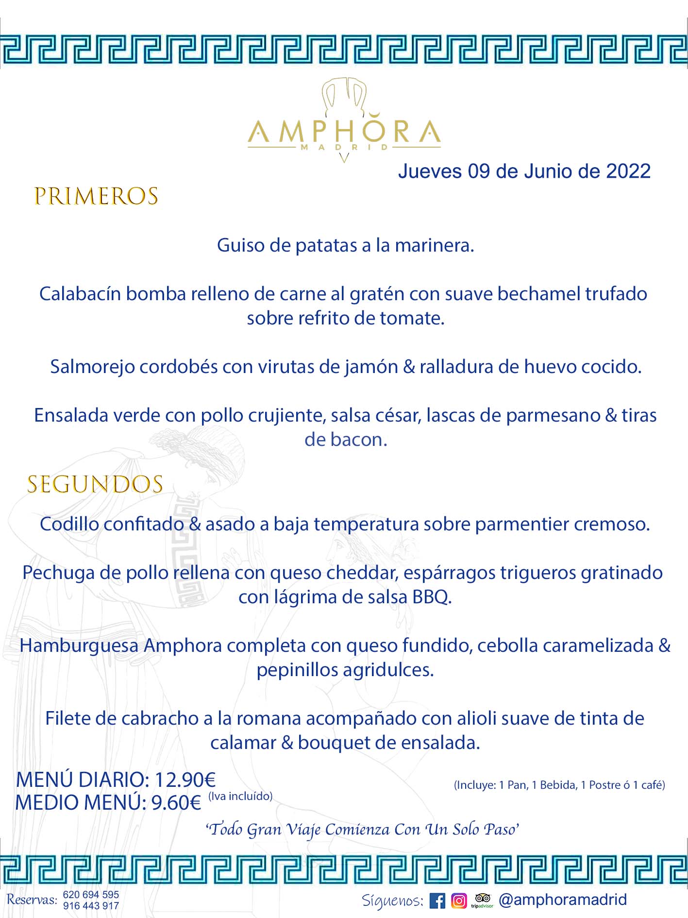 MENÚS DIARIOS MENÚS DEL DÍA MENU DEL DIA DEL JUEVES 9 DE JUNIO DE 2022 ALCORCÓN RESTAURANTE AMPHORA TERRAZA ALCORCÓN MADRID Av. Leganés, 54 28923 · Alcorcón · Madrid · España 91 644 39 17 620 694 595 https://youtu.be/HeULHal1yEY (Vea aquí nuestras instalaciones) https://www.amphoramadrid.com RESTAURANTE AMPHORA TERRAZA ALCORCÓN. MENUS FIN DE SEMANA ALCORCÓN, MENÚS DIARIOS ECONÓMICOS EN ALCORCÓN, MEJORES RESTAURANTES EN ALCORCÓN, TERRAZAS ALCORCON, COMER Y CENAR EN TERRAZA EN ALCORCÓN, RESTAURANTES CON TERRAZA, MEJORES TERRAZAS ALCORCÓN, COMER EN ALCORCON, RESTAURANTES GOURMET ALCORCÓN, MENUS FIN DE SEMANA ECONOMICOS ALCORCON, COMER AL AIRE LIBRE, MENUS ECONOMICOS ALCORCON, UNO DE LOS MEJORES RESTAURANTES DE ALCORCÓN Y ZONA SUR DE MADRID EN CALIDAD PRECIO. RESTAURANTE AMPHORA TERRAZA, ES UN ESPACIO GOURMET DONDE PODRÁ DEGUSTAR DEL MEJOR PRODUCTO CON UNA ELABORACIÓN CUIDADA Y CREATIVA. ADEMÁS, PODRÁ DISFRUTAR DE TODO TIPO DE BEBIDAS PREMIUM PREPARADAS POR NUESTRO BARTENDER, VERMUTS DELICIOSOS Y CERVEZAS DE CALIDAD, YA SEA EN EN EL INTERIOR DE NUESTRO RESTAURANTE O EN NUESTRA MARAVILLOSA TERRAZA. SOMOS POSIBLEMENTE UNO DE LOS MEJORES RESTAURANTES DE LA ZONA SUR EN RELACIÓN CALIDAD, PRECIO Y DECORACIÓN. #AMPHORAMADRID #TERRAZASALCORCÓN #MENUDELDIA #COMERENTERRAZA #MADRID #ALCORCÓN #TERRAZA #MENÚSDELDÍAALCORCÓN #MENÚDELDÍARESTAURANTES #COMERENALCORCÓN #MEJORESRESTAURANTESALCORCÓN #MENÚSECONÓMICOS #RESTAURANTESRECOMENDABLES #RESTAURANTESGOURMET #MENÚSECONÓMICOSALCORCÓN #COMERALAIRELIBRE #COMIDASCENASTERRAZASALCORCON #MENÚSDIARIOSALCORCÓN #MENÚDELDÍAHOY #CENARENTERRAZA #TERRAZASCONENCANTO #RESTAURANTESCONTERRAZA #CENARENALCORCÓN #MEJORESRESTAURANTES #RESTAURANTESCOPASALCORCÓN #COPASPREMIUMALCORCÓN #VERMUTALCORCÓN #GASTROBARALCORCÓN #CARNEBUEYALCORCONPARRILLABRASA #MENUECONÓMICO #GASTROBAR #MEJORTERRAZADEALCORCÓN #MENÚSVIERNESALCORCÓN #MENÚSABADOALCORCÓN #MENÚSDOMINGOALCORCÓN #MENÚSLUNESALCORCÓN #MENÚSMARTESALCORCÓN #MENÚSMIÉRCOLESALCORCÓN #MENÚSJUEVESALCORCÓN MEJOR CARNE A LA PARRILLA ALCORCÓN TOMAHAWK CARNE BUEY AUTÉNTICO ALCORCÓN RESTAURANTES PREMIUN LUJO COMIDA CREATIVA ELABORADA RESTAURANTE AMPHORA TERRAZA EN ALCORCÓN (MADRID) GASTROBAR ALCORCÓN MENÚS ECONÓMICOS DIARIOS DEL DÍA MENUS FIN DE SEMANA DE CALIDAD MEJOR MENÚ FIN DE SEMANA ALCORCÓN COMER CENAR EN TERRAZA TERRAZAS ZONA SUR COMIDAS AIRE LIBRE MEJOR CARNE PARRILLA ALCORCÓN.