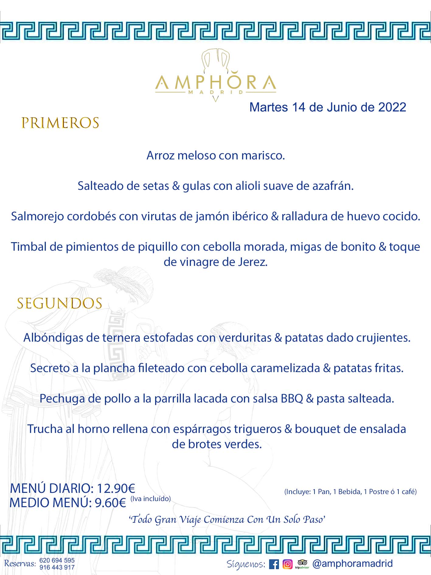 MENÚS DIARIOS MENÚS DEL DÍA MENU DEL DIA DEL MARTES 14 DE JUNIO DE 2022 ALCORCÓN RESTAURANTE AMPHORA TERRAZA ALCORCÓN MADRID Av. Leganés, 54 28923 · Alcorcón · Madrid · España 91 644 39 17 620 694 595 https://youtu.be/HeULHal1yEY (Vea aquí nuestras instalaciones) https://www.amphoramadrid.com RESTAURANTE AMPHORA TERRAZA ALCORCÓN. MENUS FIN DE SEMANA ALCORCÓN, MENÚS DIARIOS ECONÓMICOS EN ALCORCÓN, MEJORES RESTAURANTES EN ALCORCÓN, TERRAZAS ALCORCON, COMER Y CENAR EN TERRAZA EN ALCORCÓN, RESTAURANTES CON TERRAZA, MEJORES TERRAZAS ALCORCÓN, COMER EN ALCORCON, RESTAURANTES GOURMET ALCORCÓN, MENUS FIN DE SEMANA ECONOMICOS ALCORCON, COMER AL AIRE LIBRE, MENUS ECONOMICOS ALCORCON, UNO DE LOS MEJORES RESTAURANTES DE ALCORCÓN Y ZONA SUR DE MADRID EN CALIDAD PRECIO. RESTAURANTE AMPHORA TERRAZA, ES UN ESPACIO GOURMET DONDE PODRÁ DEGUSTAR DEL MEJOR PRODUCTO CON UNA ELABORACIÓN CUIDADA Y CREATIVA. ADEMÁS, PODRÁ DISFRUTAR DE TODO TIPO DE BEBIDAS PREMIUM PREPARADAS POR NUESTRO BARTENDER, VERMUTS DELICIOSOS Y CERVEZAS DE CALIDAD, YA SEA EN EN EL INTERIOR DE NUESTRO RESTAURANTE O EN NUESTRA MARAVILLOSA TERRAZA. SOMOS POSIBLEMENTE UNO DE LOS MEJORES RESTAURANTES DE LA ZONA SUR EN RELACIÓN CALIDAD, PRECIO Y DECORACIÓN. #AMPHORAMADRID #TERRAZASALCORCÓN #MENUDELDIA #COMERENTERRAZA #MADRID #ALCORCÓN #TERRAZA #MENÚSDELDÍAALCORCÓN #MENÚDELDÍARESTAURANTES #COMERENALCORCÓN #MEJORESRESTAURANTESALCORCÓN #MENÚSECONÓMICOS #RESTAURANTESRECOMENDABLES #RESTAURANTESGOURMET #MENÚSECONÓMICOSALCORCÓN #COMERALAIRELIBRE #COMIDASCENASTERRAZASALCORCON #MENÚSDIARIOSALCORCÓN #MENÚDELDÍAHOY #CENARENTERRAZA #TERRAZASCONENCANTO #RESTAURANTESCONTERRAZA #CENARENALCORCÓN #MEJORESRESTAURANTES #RESTAURANTESCOPASALCORCÓN #COPASPREMIUMALCORCÓN #VERMUTALCORCÓN #GASTROBARALCORCÓN #CARNEBUEYALCORCONPARRILLABRASA #MENUECONÓMICO #GASTROBAR #MEJORTERRAZADEALCORCÓN #MENÚSVIERNESALCORCÓN #MENÚSABADOALCORCÓN #MENÚSDOMINGOALCORCÓN #MENÚSLUNESALCORCÓN #MENÚSMARTESALCORCÓN #MENÚSMIÉRCOLESALCORCÓN #MENÚSJUEVESALCORCÓN MEJOR CARNE A LA PARRILLA ALCORCÓN TOMAHAWK CARNE BUEY AUTÉNTICO ALCORCÓN RESTAURANTES PREMIUN LUJO COMIDA CREATIVA ELABORADA RESTAURANTE AMPHORA TERRAZA EN ALCORCÓN (MADRID) GASTROBAR ALCORCÓN MENÚS ECONÓMICOS DIARIOS DEL DÍA MENUS FIN DE SEMANA DE CALIDAD MEJOR MENÚ FIN DE SEMANA ALCORCÓN COMER CENAR EN TERRAZA TERRAZAS ZONA SUR COMIDAS AIRE LIBRE MEJOR CARNE PARRILLA ALCORCÓN.