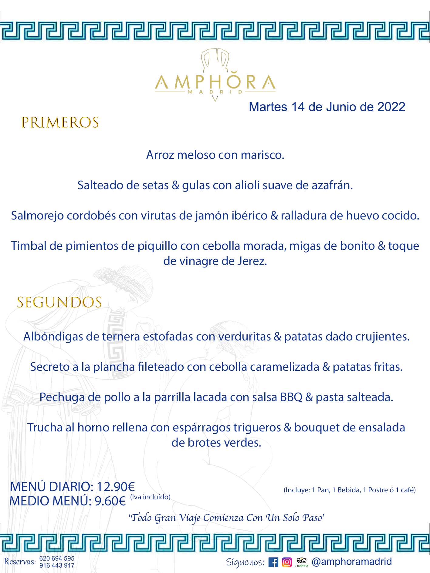 MENÚS DIARIOS MENÚS DEL DÍA MENU DEL DIA DEL MARTES 14 DE JUNIO DE 2022 ALCORCÓN RESTAURANTE AMPHORA TERRAZA ALCORCÓN MADRID Av. Leganés, 54 28923 · Alcorcón · Madrid · España 91 644 39 17 620 694 595 https://youtu.be/HeULHal1yEY (Vea aquí nuestras instalaciones) https://www.amphoramadrid.com RESTAURANTE AMPHORA TERRAZA ALCORCÓN. MENUS FIN DE SEMANA ALCORCÓN, MENÚS DIARIOS ECONÓMICOS EN ALCORCÓN, MEJORES RESTAURANTES EN ALCORCÓN, TERRAZAS ALCORCON, COMER Y CENAR EN TERRAZA EN ALCORCÓN, RESTAURANTES CON TERRAZA, MEJORES TERRAZAS ALCORCÓN, COMER EN ALCORCON, RESTAURANTES GOURMET ALCORCÓN, MENUS FIN DE SEMANA ECONOMICOS ALCORCON, COMER AL AIRE LIBRE, MENUS ECONOMICOS ALCORCON, UNO DE LOS MEJORES RESTAURANTES DE ALCORCÓN Y ZONA SUR DE MADRID EN CALIDAD PRECIO. RESTAURANTE AMPHORA TERRAZA, ES UN ESPACIO GOURMET DONDE PODRÁ DEGUSTAR DEL MEJOR PRODUCTO CON UNA ELABORACIÓN CUIDADA Y CREATIVA. ADEMÁS, PODRÁ DISFRUTAR DE TODO TIPO DE BEBIDAS PREMIUM PREPARADAS POR NUESTRO BARTENDER, VERMUTS DELICIOSOS Y CERVEZAS DE CALIDAD, YA SEA EN EN EL INTERIOR DE NUESTRO RESTAURANTE O EN NUESTRA MARAVILLOSA TERRAZA. SOMOS POSIBLEMENTE UNO DE LOS MEJORES RESTAURANTES DE LA ZONA SUR EN RELACIÓN CALIDAD, PRECIO Y DECORACIÓN. #AMPHORAMADRID #TERRAZASALCORCÓN #MENUDELDIA #COMERENTERRAZA #MADRID #ALCORCÓN #TERRAZA #MENÚSDELDÍAALCORCÓN #MENÚDELDÍARESTAURANTES #COMERENALCORCÓN #MEJORESRESTAURANTESALCORCÓN #MENÚSECONÓMICOS #RESTAURANTESRECOMENDABLES #RESTAURANTESGOURMET #MENÚSECONÓMICOSALCORCÓN #COMERALAIRELIBRE #COMIDASCENASTERRAZASALCORCON #MENÚSDIARIOSALCORCÓN #MENÚDELDÍAHOY #CENARENTERRAZA #TERRAZASCONENCANTO #RESTAURANTESCONTERRAZA #CENARENALCORCÓN #MEJORESRESTAURANTES #RESTAURANTESCOPASALCORCÓN #COPASPREMIUMALCORCÓN #VERMUTALCORCÓN #GASTROBARALCORCÓN #CARNEBUEYALCORCONPARRILLABRASA #MENUECONÓMICO #GASTROBAR #MEJORTERRAZADEALCORCÓN #MENÚSVIERNESALCORCÓN #MENÚSABADOALCORCÓN #MENÚSDOMINGOALCORCÓN #MENÚSLUNESALCORCÓN #MENÚSMARTESALCORCÓN #MENÚSMIÉRCOLESALCORCÓN #MENÚSJUEVESALCORCÓN MEJOR CARNE A LA PARRILLA ALCORCÓN TOMAHAWK CARNE BUEY AUTÉNTICO ALCORCÓN RESTAURANTES PREMIUN LUJO COMIDA CREATIVA ELABORADA RESTAURANTE AMPHORA TERRAZA EN ALCORCÓN (MADRID) GASTROBAR ALCORCÓN MENÚS ECONÓMICOS DIARIOS DEL DÍA MENUS FIN DE SEMANA DE CALIDAD MEJOR MENÚ FIN DE SEMANA ALCORCÓN COMER CENAR EN TERRAZA TERRAZAS ZONA SUR COMIDAS AIRE LIBRE MEJOR CARNE PARRILLA ALCORCÓN.