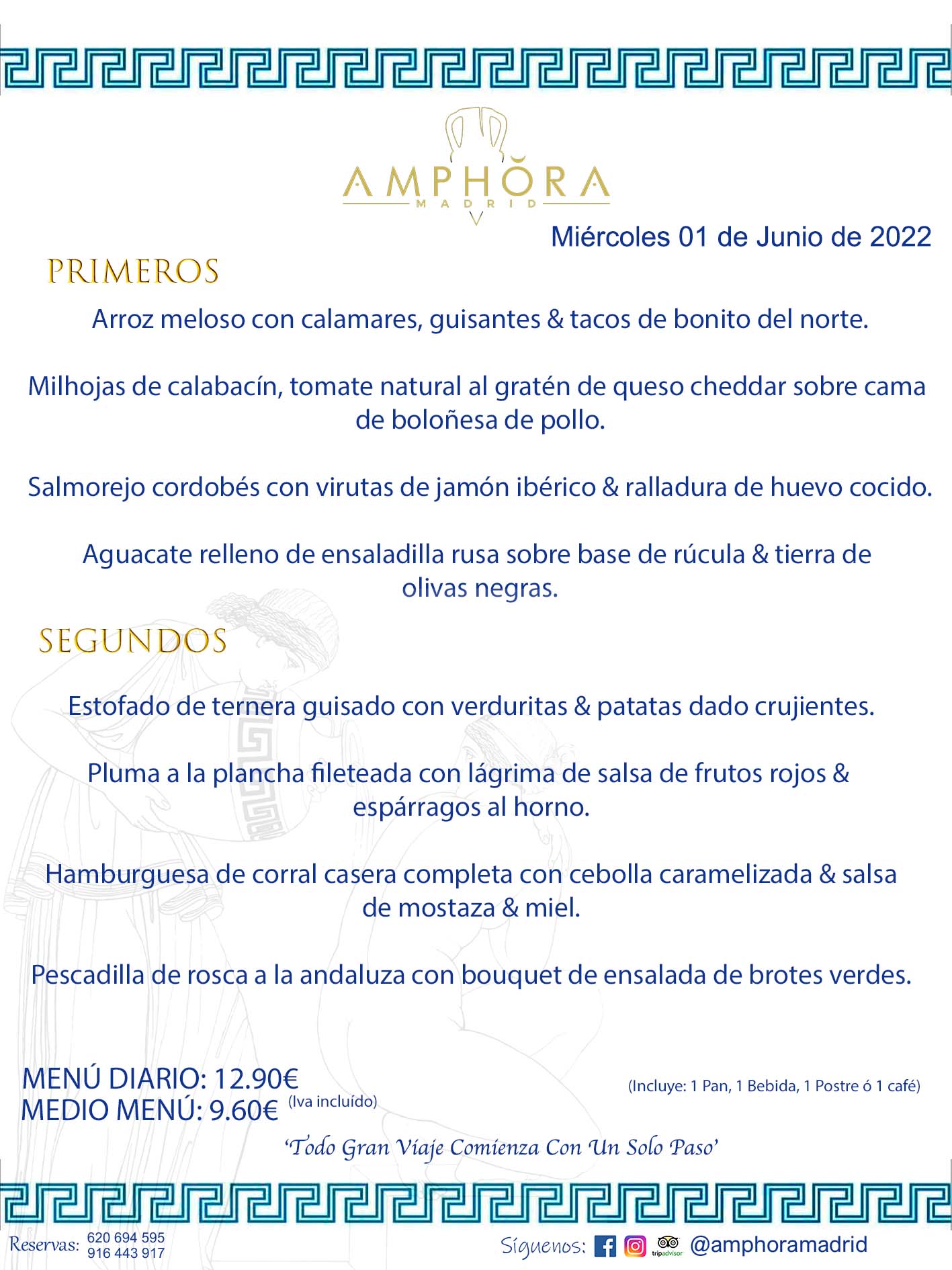 MENÚS DIARIOS MENÚS DEL DÍA MENU DEL DIA DEL MIÉRCOLES 1 DE JUNIO DE 2022 ALCORCÓN RESTAURANTE AMPHORA TERRAZA ALCORCÓN MADRID Av. Leganés, 54 28923 · Alcorcón · Madrid · España 91 644 39 17 620 694 595 https://youtu.be/HeULHal1yEY (Vea aquí nuestras instalaciones) https://www.amphoramadrid.com RESTAURANTE AMPHORA TERRAZA ALCORCÓN. MENUS FIN DE SEMANA ALCORCÓN, MENÚS DIARIOS ECONÓMICOS EN ALCORCÓN, MEJORES RESTAURANTES EN ALCORCÓN, TERRAZAS ALCORCON, COMER Y CENAR EN TERRAZA EN ALCORCÓN, RESTAURANTES CON TERRAZA, MEJORES TERRAZAS ALCORCÓN, COMER EN ALCORCON, RESTAURANTES GOURMET ALCORCÓN, MENUS FIN DE SEMANA ECONOMICOS ALCORCON, COMER AL AIRE LIBRE, MENUS ECONOMICOS ALCORCON, UNO DE LOS MEJORES RESTAURANTES DE ALCORCÓN Y ZONA SUR DE MADRID EN CALIDAD PRECIO. RESTAURANTE AMPHORA TERRAZA, ES UN ESPACIO GOURMET DONDE PODRÁ DEGUSTAR DEL MEJOR PRODUCTO CON UNA ELABORACIÓN CUIDADA Y CREATIVA. ADEMÁS, PODRÁ DISFRUTAR DE TODO TIPO DE BEBIDAS PREMIUM PREPARADAS POR NUESTRO BARTENDER, VERMUTS DELICIOSOS Y CERVEZAS DE CALIDAD, YA SEA EN EN EL INTERIOR DE NUESTRO RESTAURANTE O EN NUESTRA MARAVILLOSA TERRAZA. SOMOS POSIBLEMENTE UNO DE LOS MEJORES RESTAURANTES DE LA ZONA SUR EN RELACIÓN CALIDAD, PRECIO Y DECORACIÓN. #AMPHORAMADRID #TERRAZASALCORCÓN #MENUDELDIA #COMERENTERRAZA #MADRID #ALCORCÓN #TERRAZA #MENÚSDELDÍAALCORCÓN #MENÚDELDÍARESTAURANTES #COMERENALCORCÓN #MEJORESRESTAURANTESALCORCÓN #MENÚSECONÓMICOS #RESTAURANTESRECOMENDABLES #RESTAURANTESGOURMET #MENÚSECONÓMICOSALCORCÓN #COMERALAIRELIBRE #COMIDASCENASTERRAZASALCORCON #MENÚSDIARIOSALCORCÓN #MENÚDELDÍAHOY #CENARENTERRAZA #TERRAZASCONENCANTO #RESTAURANTESCONTERRAZA #CENARENALCORCÓN #MEJORESRESTAURANTES #RESTAURANTESCOPASALCORCÓN #COPASPREMIUMALCORCÓN #VERMUTALCORCÓN #GASTROBARALCORCÓN #CARNEBUEYALCORCONPARRILLABRASA #MENUECONÓMICO #GASTROBAR #MEJORTERRAZADEALCORCÓN #MENÚSVIERNESALCORCÓN #MENÚSABADOALCORCÓN #MENÚSDOMINGOALCORCÓN #MENÚSLUNESALCORCÓN #MENÚSMARTESALCORCÓN #MENÚSMIÉRCOLESALCORCÓN #MENÚSJUEVESALCORCÓN MEJOR CARNE A LA PARRILLA ALCORCÓN TOMAHAWK CARNE BUEY AUTÉNTICO ALCORCÓN RESTAURANTES PREMIUN LUJO COMIDA CREATIVA ELABORADA RESTAURANTE AMPHORA TERRAZA EN ALCORCÓN (MADRID) GASTROBAR ALCORCÓN MENÚS ECONÓMICOS DIARIOS DEL DÍA MENUS FIN DE SEMANA DE CALIDAD MEJOR MENÚ FIN DE SEMANA ALCORCÓN COMER CENAR EN TERRAZA TERRAZAS ZONA SUR COMIDAS AIRE LIBRE MEJOR CARNE PARRILLA ALCORCÓN.