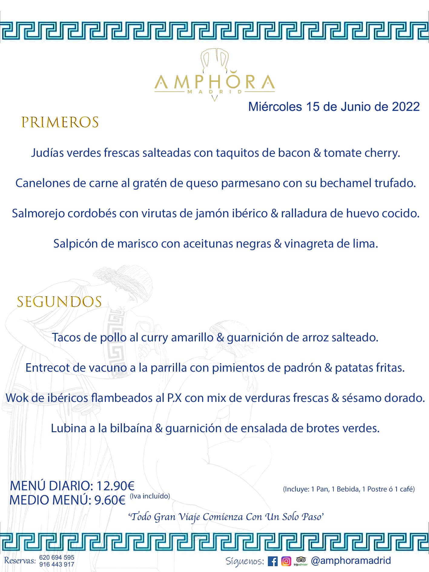 MENÚS DIARIOS MENÚS DEL DÍA MENU DEL DIA DEL MIÉRCOLES 15 DE JUNIO DE 2022 ALCORCÓN RESTAURANTE AMPHORA TERRAZA ALCORCÓN MADRID Av. Leganés, 54 28923 · Alcorcón · Madrid · España 91 644 39 17 620 694 595 https://youtu.be/HeULHal1yEY (Vea aquí nuestras instalaciones) https://www.amphoramadrid.com RESTAURANTE AMPHORA TERRAZA ALCORCÓN. MENUS FIN DE SEMANA ALCORCÓN, MENÚS DIARIOS ECONÓMICOS EN ALCORCÓN, MEJORES RESTAURANTES EN ALCORCÓN, TERRAZAS ALCORCON, COMER Y CENAR EN TERRAZA EN ALCORCÓN, RESTAURANTES CON TERRAZA, MEJORES TERRAZAS ALCORCÓN, COMER EN ALCORCON, RESTAURANTES GOURMET ALCORCÓN, MENUS FIN DE SEMANA ECONOMICOS ALCORCON, COMER AL AIRE LIBRE, MENUS ECONOMICOS ALCORCON, UNO DE LOS MEJORES RESTAURANTES DE ALCORCÓN Y ZONA SUR DE MADRID EN CALIDAD PRECIO. RESTAURANTE AMPHORA TERRAZA, ES UN ESPACIO GOURMET DONDE PODRÁ DEGUSTAR DEL MEJOR PRODUCTO CON UNA ELABORACIÓN CUIDADA Y CREATIVA. ADEMÁS, PODRÁ DISFRUTAR DE TODO TIPO DE BEBIDAS PREMIUM PREPARADAS POR NUESTRO BARTENDER, VERMUTS DELICIOSOS Y CERVEZAS DE CALIDAD, YA SEA EN EN EL INTERIOR DE NUESTRO RESTAURANTE O EN NUESTRA MARAVILLOSA TERRAZA. SOMOS POSIBLEMENTE UNO DE LOS MEJORES RESTAURANTES DE LA ZONA SUR EN RELACIÓN CALIDAD, PRECIO Y DECORACIÓN. #AMPHORAMADRID #TERRAZASALCORCÓN #MENUDELDIA #COMERENTERRAZA #MADRID #ALCORCÓN #TERRAZA #MENÚSDELDÍAALCORCÓN #MENÚDELDÍARESTAURANTES #COMERENALCORCÓN #MEJORESRESTAURANTESALCORCÓN #MENÚSECONÓMICOS #RESTAURANTESRECOMENDABLES #RESTAURANTESGOURMET #MENÚSECONÓMICOSALCORCÓN #COMERALAIRELIBRE #COMIDASCENASTERRAZASALCORCON #MENÚSDIARIOSALCORCÓN #MENÚDELDÍAHOY #CENARENTERRAZA #TERRAZASCONENCANTO #RESTAURANTESCONTERRAZA #CENARENALCORCÓN #MEJORESRESTAURANTES #RESTAURANTESCOPASALCORCÓN #COPASPREMIUMALCORCÓN #VERMUTALCORCÓN #GASTROBARALCORCÓN #CARNEBUEYALCORCONPARRILLABRASA #MENUECONÓMICO #GASTROBAR #MEJORTERRAZADEALCORCÓN #MENÚSVIERNESALCORCÓN #MENÚSABADOALCORCÓN #MENÚSDOMINGOALCORCÓN #MENÚSLUNESALCORCÓN #MENÚSMARTESALCORCÓN #MENÚSMIÉRCOLESALCORCÓN #MENÚSJUEVESALCORCÓN MEJOR CARNE A LA PARRILLA ALCORCÓN TOMAHAWK CARNE BUEY AUTÉNTICO ALCORCÓN RESTAURANTES PREMIUN LUJO COMIDA CREATIVA ELABORADA RESTAURANTE AMPHORA TERRAZA EN ALCORCÓN (MADRID) GASTROBAR ALCORCÓN MENÚS ECONÓMICOS DIARIOS DEL DÍA MENUS FIN DE SEMANA DE CALIDAD MEJOR MENÚ FIN DE SEMANA ALCORCÓN COMER CENAR EN TERRAZA TERRAZAS ZONA SUR COMIDAS AIRE LIBRE MEJOR CARNE PARRILLA ALCORCÓN.