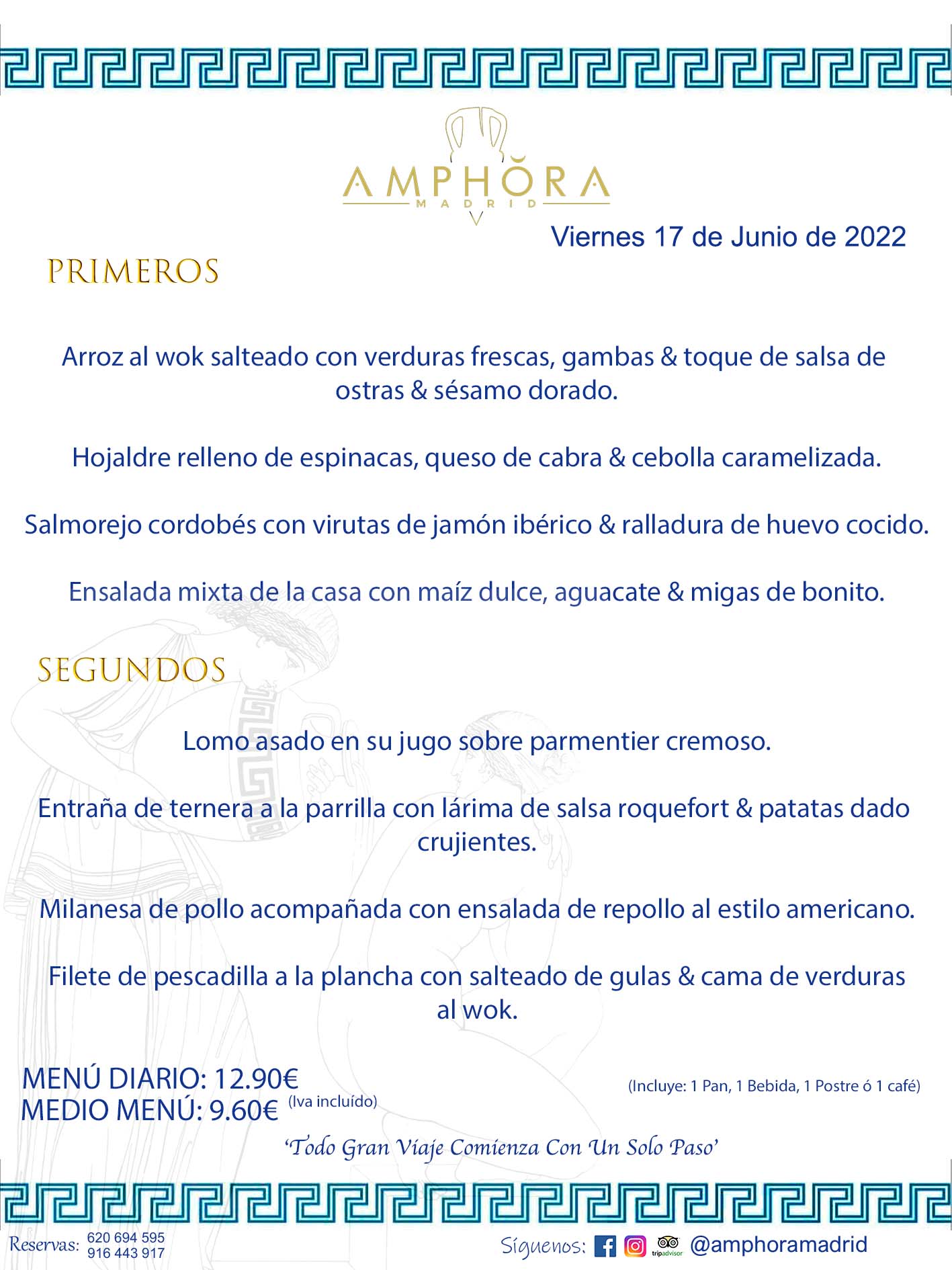 MENÚS DIARIOS MENÚS DEL DÍA MENU DEL DIA DEL VIERNES 17 DE JUNIO DE 2022 ALCORCÓN RESTAURANTE AMPHORA TERRAZA ALCORCÓN MADRID Av. Leganés, 54 28923 · Alcorcón · Madrid · España 91 644 39 17 620 694 595 https://youtu.be/HeULHal1yEY (Vea aquí nuestras instalaciones) https://www.amphoramadrid.com RESTAURANTE AMPHORA TERRAZA ALCORCÓN. MENUS FIN DE SEMANA ALCORCÓN, MENÚS DIARIOS ECONÓMICOS EN ALCORCÓN, MEJORES RESTAURANTES EN ALCORCÓN, TERRAZAS ALCORCON, COMER Y CENAR EN TERRAZA EN ALCORCÓN, RESTAURANTES CON TERRAZA, MEJORES TERRAZAS ALCORCÓN, COMER EN ALCORCON, RESTAURANTES GOURMET ALCORCÓN, MENUS FIN DE SEMANA ECONOMICOS ALCORCON, COMER AL AIRE LIBRE, MENUS ECONOMICOS ALCORCON, UNO DE LOS MEJORES RESTAURANTES DE ALCORCÓN Y ZONA SUR DE MADRID EN CALIDAD PRECIO. RESTAURANTE AMPHORA TERRAZA, ES UN ESPACIO GOURMET DONDE PODRÁ DEGUSTAR DEL MEJOR PRODUCTO CON UNA ELABORACIÓN CUIDADA Y CREATIVA. ADEMÁS, PODRÁ DISFRUTAR DE TODO TIPO DE BEBIDAS PREMIUM PREPARADAS POR NUESTRO BARTENDER, VERMUTS DELICIOSOS Y CERVEZAS DE CALIDAD, YA SEA EN EN EL INTERIOR DE NUESTRO RESTAURANTE O EN NUESTRA MARAVILLOSA TERRAZA. SOMOS POSIBLEMENTE UNO DE LOS MEJORES RESTAURANTES DE LA ZONA SUR EN RELACIÓN CALIDAD, PRECIO Y DECORACIÓN. #AMPHORAMADRID #TERRAZASALCORCÓN #MENUDELDIA #COMERENTERRAZA #MADRID #ALCORCÓN #TERRAZA #MENÚSDELDÍAALCORCÓN #MENÚDELDÍARESTAURANTES #COMERENALCORCÓN #MEJORESRESTAURANTESALCORCÓN #MENÚSECONÓMICOS #RESTAURANTESRECOMENDABLES #RESTAURANTESGOURMET #MENÚSECONÓMICOSALCORCÓN #COMERALAIRELIBRE #COMIDASCENASTERRAZASALCORCON #MENÚSDIARIOSALCORCÓN #MENÚDELDÍAHOY #CENARENTERRAZA #TERRAZASCONENCANTO #RESTAURANTESCONTERRAZA #CENARENALCORCÓN #MEJORESRESTAURANTES #RESTAURANTESCOPASALCORCÓN #COPASPREMIUMALCORCÓN #VERMUTALCORCÓN #GASTROBARALCORCÓN #CARNEBUEYALCORCONPARRILLABRASA #MENUECONÓMICO #GASTROBAR #MEJORTERRAZADEALCORCÓN #MENÚSVIERNESALCORCÓN #MENÚSABADOALCORCÓN #MENÚSDOMINGOALCORCÓN #MENÚSLUNESALCORCÓN #MENÚSMARTESALCORCÓN #MENÚSMIÉRCOLESALCORCÓN #MENÚSJUEVESALCORCÓN MEJOR CARNE A LA PARRILLA ALCORCÓN TOMAHAWK CARNE BUEY AUTÉNTICO ALCORCÓN RESTAURANTES PREMIUN LUJO COMIDA CREATIVA ELABORADA RESTAURANTE AMPHORA TERRAZA EN ALCORCÓN (MADRID) GASTROBAR ALCORCÓN MENÚS ECONÓMICOS DIARIOS DEL DÍA MENUS FIN DE SEMANA DE CALIDAD MEJOR MENÚ FIN DE SEMANA ALCORCÓN COMER CENAR EN TERRAZA TERRAZAS ZONA SUR COMIDAS AIRE LIBRE MEJOR CARNE PARRILLA ALCORCÓN.