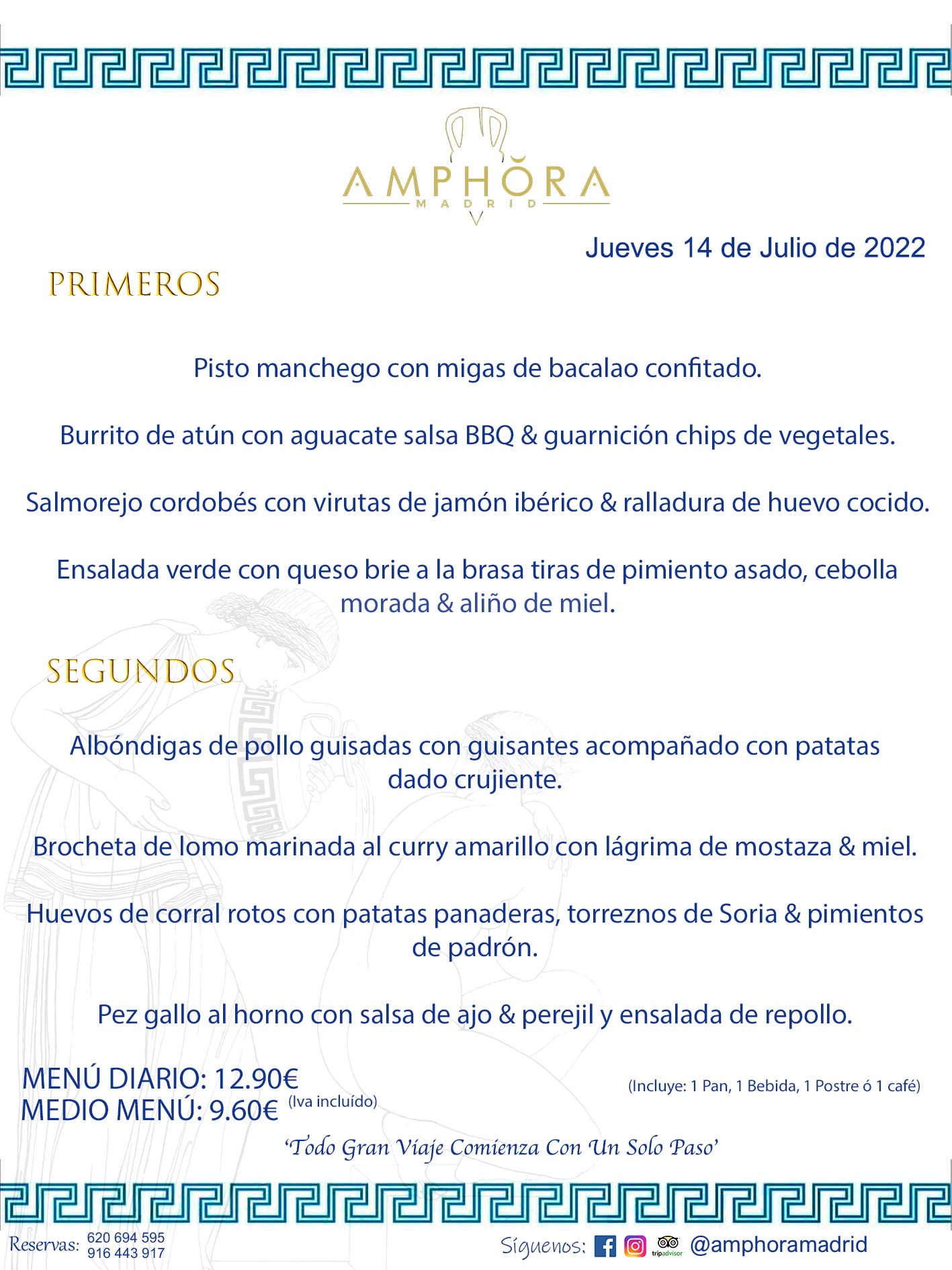 MENÚS DIARIOS MENÚS DEL DÍA MENU DEL DIA DEL JUEVES 14 DE JULIO DE 2022 ALCORCÓN RESTAURANTE AMPHORA TERRAZA ALCORCÓN MADRID Av. Leganés, 54 28923 · Alcorcón · Madrid · España 91 644 39 17 620 694 595 https://youtu.be/HeULHal1yEY (Vea aquí nuestras instalaciones) https://www.amphoramadrid.com RESTAURANTE AMPHORA TERRAZA ALCORCÓN. MENUS FIN DE SEMANA ALCORCÓN, MENÚS DIARIOS ECONÓMICOS EN ALCORCÓN, MEJORES RESTAURANTES EN ALCORCÓN, TERRAZAS ALCORCON, COMER Y CENAR EN TERRAZA EN ALCORCÓN, RESTAURANTES CON TERRAZA, MEJORES TERRAZAS ALCORCÓN, COMER EN ALCORCON, RESTAURANTES GOURMET ALCORCÓN, MENUS FIN DE SEMANA ECONOMICOS ALCORCON, COMER AL AIRE LIBRE, MENUS ECONOMICOS ALCORCON, UNO DE LOS MEJORES RESTAURANTES DE ALCORCÓN Y ZONA SUR DE MADRID EN CALIDAD PRECIO. RESTAURANTE AMPHORA TERRAZA, ES UN ESPACIO GOURMET DONDE PODRÁ DEGUSTAR DEL MEJOR PRODUCTO CON UNA ELABORACIÓN CUIDADA Y CREATIVA. ADEMÁS, PODRÁ DISFRUTAR DE TODO TIPO DE BEBIDAS PREMIUM PREPARADAS POR NUESTRO BARTENDER, VERMUTS DELICIOSOS Y CERVEZAS DE CALIDAD, YA SEA EN EN EL INTERIOR DE NUESTRO RESTAURANTE O EN NUESTRA MARAVILLOSA TERRAZA. SOMOS POSIBLEMENTE UNO DE LOS MEJORES RESTAURANTES DE LA ZONA SUR EN RELACIÓN CALIDAD, PRECIO Y DECORACIÓN. #AMPHORAMADRID #TERRAZASALCORCÓN #MENUDELDIA #COMERENTERRAZA #MADRID #ALCORCÓN #TERRAZA #MENÚSDELDÍAALCORCÓN #MENÚDELDÍARESTAURANTES #COMERENALCORCÓN #MEJORESRESTAURANTESALCORCÓN #MENÚSECONÓMICOS #RESTAURANTESRECOMENDABLES #RESTAURANTESGOURMET #MENÚSECONÓMICOSALCORCÓN #COMERALAIRELIBRE #COMIDASCENASTERRAZASALCORCON #MENÚSDIARIOSALCORCÓN #MENÚDELDÍAHOY #CENARENTERRAZA #TERRAZASCONENCANTO #RESTAURANTESCONTERRAZA #CENARENALCORCÓN #MEJORESRESTAURANTES #RESTAURANTESCOPASALCORCÓN #COPASPREMIUMALCORCÓN #VERMUTALCORCÓN #GASTROBARALCORCÓN #CARNEBUEYALCORCONPARRILLABRASA #MENUECONÓMICO #GASTROBAR #MEJORTERRAZADEALCORCÓN #MENÚSVIERNESALCORCÓN #MENÚSABADOALCORCÓN #MENÚSDOMINGOALCORCÓN #MENÚSLUNESALCORCÓN #MENÚSMARTESALCORCÓN #MENÚSMIÉRCOLESALCORCÓN #MENÚSJUEVESALCORCÓN MEJOR CARNE A LA PARRILLA ALCORCÓN TOMAHAWK CARNE BUEY AUTÉNTICO ALCORCÓN RESTAURANTES PREMIUN LUJO COMIDA CREATIVA ELABORADA RESTAURANTE AMPHORA TERRAZA EN ALCORCÓN (MADRID) GASTROBAR ALCORCÓN MENÚS ECONÓMICOS DIARIOS DEL DÍA MENUS FIN DE SEMANA DE CALIDAD MEJOR MENÚ FIN DE SEMANA ALCORCÓN COMER CENAR EN TERRAZA TERRAZAS ZONA SUR COMIDAS AIRE LIBRE MEJOR CARNE PARRILLA ALCORCÓN.