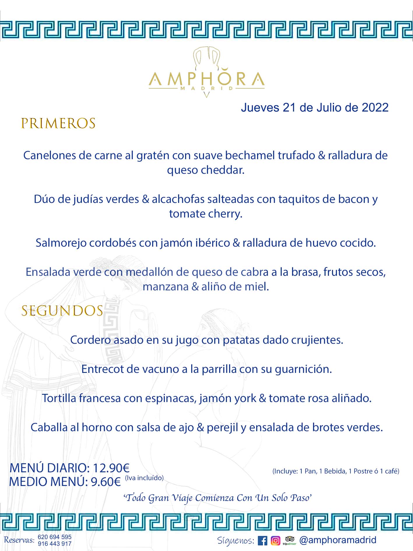 MENÚS DIARIOS MENÚS DEL DÍA MENU DEL DIA DEL JUEVES 21 DE JULIO DE 2022 ALCORCÓN RESTAURANTE AMPHORA TERRAZA ALCORCÓN MADRID Av. Leganés, 54 28923 · Alcorcón · Madrid · España 91 644 39 17 620 694 595 https://youtu.be/HeULHal1yEY (Vea aquí nuestras instalaciones) https://www.amphoramadrid.com RESTAURANTE AMPHORA TERRAZA ALCORCÓN. MENUS FIN DE SEMANA ALCORCÓN, MENÚS DIARIOS ECONÓMICOS EN ALCORCÓN, MEJORES RESTAURANTES EN ALCORCÓN, TERRAZAS ALCORCON, COMER Y CENAR EN TERRAZA EN ALCORCÓN, RESTAURANTES CON TERRAZA, MEJORES TERRAZAS ALCORCÓN, COMER EN ALCORCON, RESTAURANTES GOURMET ALCORCÓN, MENUS FIN DE SEMANA ECONOMICOS ALCORCON, COMER AL AIRE LIBRE, MENUS ECONOMICOS ALCORCON, UNO DE LOS MEJORES RESTAURANTES DE ALCORCÓN Y ZONA SUR DE MADRID EN CALIDAD PRECIO. RESTAURANTE AMPHORA TERRAZA, ES UN ESPACIO GOURMET DONDE PODRÁ DEGUSTAR DEL MEJOR PRODUCTO CON UNA ELABORACIÓN CUIDADA Y CREATIVA. ADEMÁS, PODRÁ DISFRUTAR DE TODO TIPO DE BEBIDAS PREMIUM PREPARADAS POR NUESTRO BARTENDER, VERMUTS DELICIOSOS Y CERVEZAS DE CALIDAD, YA SEA EN EN EL INTERIOR DE NUESTRO RESTAURANTE O EN NUESTRA MARAVILLOSA TERRAZA. SOMOS POSIBLEMENTE UNO DE LOS MEJORES RESTAURANTES DE LA ZONA SUR EN RELACIÓN CALIDAD, PRECIO Y DECORACIÓN. #AMPHORAMADRID #TERRAZASALCORCÓN #MENUDELDIA #COMERENTERRAZA #MADRID #ALCORCÓN #TERRAZA #MENÚSDELDÍAALCORCÓN #MENÚDELDÍARESTAURANTES #COMERENALCORCÓN #MEJORESRESTAURANTESALCORCÓN #MENÚSECONÓMICOS #RESTAURANTESRECOMENDABLES #RESTAURANTESGOURMET #MENÚSECONÓMICOSALCORCÓN #COMERALAIRELIBRE #COMIDASCENASTERRAZASALCORCON #MENÚSDIARIOSALCORCÓN #MENÚDELDÍAHOY #CENARENTERRAZA #TERRAZASCONENCANTO #RESTAURANTESCONTERRAZA #CENARENALCORCÓN #MEJORESRESTAURANTES #RESTAURANTESCOPASALCORCÓN #COPASPREMIUMALCORCÓN #VERMUTALCORCÓN #GASTROBARALCORCÓN #CARNEBUEYALCORCONPARRILLABRASA #MENUECONÓMICO #GASTROBAR #MEJORTERRAZADEALCORCÓN #MENÚSVIERNESALCORCÓN #MENÚSABADOALCORCÓN #MENÚSDOMINGOALCORCÓN #MENÚSLUNESALCORCÓN #MENÚSMARTESALCORCÓN #MENÚSMIÉRCOLESALCORCÓN #MENÚSJUEVESALCORCÓN MEJOR CARNE A LA PARRILLA ALCORCÓN TOMAHAWK CARNE BUEY AUTÉNTICO ALCORCÓN RESTAURANTES PREMIUN LUJO COMIDA CREATIVA ELABORADA RESTAURANTE AMPHORA TERRAZA EN ALCORCÓN (MADRID) GASTROBAR ALCORCÓN MENÚS ECONÓMICOS DIARIOS DEL DÍA MENUS FIN DE SEMANA DE CALIDAD MEJOR MENÚ FIN DE SEMANA ALCORCÓN COMER CENAR EN TERRAZA TERRAZAS ZONA SUR COMIDAS AIRE LIBRE MEJOR CARNE PARRILLA ALCORCÓN.