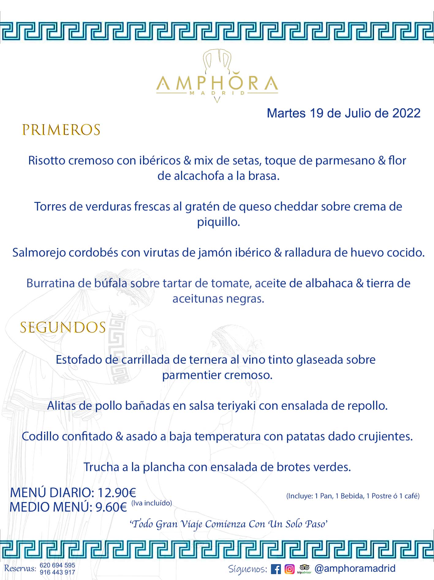 MENÚS DIARIOS MENÚS DEL DÍA MENU DEL DIA DEL MARTES 19 DE JULIO DE 2022 ALCORCÓN RESTAURANTE AMPHORA TERRAZA ALCORCÓN MADRID Av. Leganés, 54 28923 · Alcorcón · Madrid · España 91 644 39 17 620 694 595 https://youtu.be/HeULHal1yEY (Vea aquí nuestras instalaciones) https://www.amphoramadrid.com RESTAURANTE AMPHORA TERRAZA ALCORCÓN. MENUS FIN DE SEMANA ALCORCÓN, MENÚS DIARIOS ECONÓMICOS EN ALCORCÓN, MEJORES RESTAURANTES EN ALCORCÓN, TERRAZAS ALCORCON, COMER Y CENAR EN TERRAZA EN ALCORCÓN, RESTAURANTES CON TERRAZA, MEJORES TERRAZAS ALCORCÓN, COMER EN ALCORCON, RESTAURANTES GOURMET ALCORCÓN, MENUS FIN DE SEMANA ECONOMICOS ALCORCON, COMER AL AIRE LIBRE, MENUS ECONOMICOS ALCORCON, UNO DE LOS MEJORES RESTAURANTES DE ALCORCÓN Y ZONA SUR DE MADRID EN CALIDAD PRECIO. RESTAURANTE AMPHORA TERRAZA, ES UN ESPACIO GOURMET DONDE PODRÁ DEGUSTAR DEL MEJOR PRODUCTO CON UNA ELABORACIÓN CUIDADA Y CREATIVA. ADEMÁS, PODRÁ DISFRUTAR DE TODO TIPO DE BEBIDAS PREMIUM PREPARADAS POR NUESTRO BARTENDER, VERMUTS DELICIOSOS Y CERVEZAS DE CALIDAD, YA SEA EN EN EL INTERIOR DE NUESTRO RESTAURANTE O EN NUESTRA MARAVILLOSA TERRAZA. SOMOS POSIBLEMENTE UNO DE LOS MEJORES RESTAURANTES DE LA ZONA SUR EN RELACIÓN CALIDAD, PRECIO Y DECORACIÓN. #AMPHORAMADRID #TERRAZASALCORCÓN #MENUDELDIA #COMERENTERRAZA #MADRID #ALCORCÓN #TERRAZA #MENÚSDELDÍAALCORCÓN #MENÚDELDÍARESTAURANTES #COMERENALCORCÓN #MEJORESRESTAURANTESALCORCÓN #MENÚSECONÓMICOS #RESTAURANTESRECOMENDABLES #RESTAURANTESGOURMET #MENÚSECONÓMICOSALCORCÓN #COMERALAIRELIBRE #COMIDASCENASTERRAZASALCORCON #MENÚSDIARIOSALCORCÓN #MENÚDELDÍAHOY #CENARENTERRAZA #TERRAZASCONENCANTO #RESTAURANTESCONTERRAZA #CENARENALCORCÓN #MEJORESRESTAURANTES #RESTAURANTESCOPASALCORCÓN #COPASPREMIUMALCORCÓN #VERMUTALCORCÓN #GASTROBARALCORCÓN #CARNEBUEYALCORCONPARRILLABRASA #MENUECONÓMICO #GASTROBAR #MEJORTERRAZADEALCORCÓN #MENÚSVIERNESALCORCÓN #MENÚSABADOALCORCÓN #MENÚSDOMINGOALCORCÓN #MENÚSLUNESALCORCÓN #MENÚSMARTESALCORCÓN #MENÚSMIÉRCOLESALCORCÓN #MENÚSJUEVESALCORCÓN MEJOR CARNE A LA PARRILLA ALCORCÓN TOMAHAWK CARNE BUEY AUTÉNTICO ALCORCÓN RESTAURANTES PREMIUN LUJO COMIDA CREATIVA ELABORADA RESTAURANTE AMPHORA TERRAZA EN ALCORCÓN (MADRID) GASTROBAR ALCORCÓN MENÚS ECONÓMICOS DIARIOS DEL DÍA MENUS FIN DE SEMANA DE CALIDAD MEJOR MENÚ FIN DE SEMANA ALCORCÓN COMER CENAR EN TERRAZA TERRAZAS ZONA SUR COMIDAS AIRE LIBRE MEJOR CARNE PARRILLA ALCORCÓN.