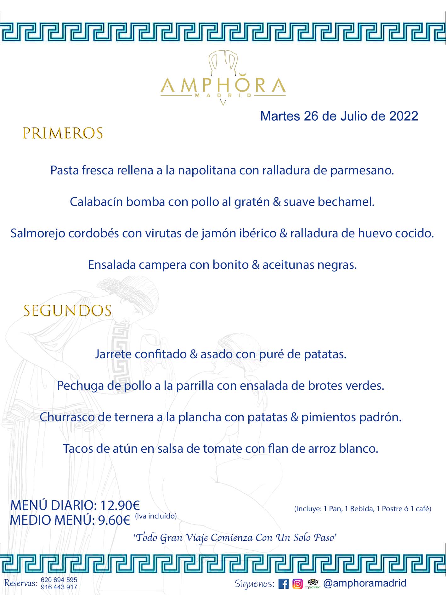 MENÚS DIARIOS MENÚS DEL DÍA MENU DEL DIA DEL MARTES 26 DE JULIO DE 2022 ALCORCÓN RESTAURANTE AMPHORA TERRAZA ALCORCÓN MADRID Av. Leganés, 54 28923 · Alcorcón · Madrid · España 91 644 39 17 620 694 595 https://youtu.be/HeULHal1yEY (Vea aquí nuestras instalaciones) https://www.amphoramadrid.com RESTAURANTE AMPHORA TERRAZA ALCORCÓN. MENUS FIN DE SEMANA ALCORCÓN, MENÚS DIARIOS ECONÓMICOS EN ALCORCÓN, MEJORES RESTAURANTES EN ALCORCÓN, TERRAZAS ALCORCON, COMER Y CENAR EN TERRAZA EN ALCORCÓN, RESTAURANTES CON TERRAZA, MEJORES TERRAZAS ALCORCÓN, COMER EN ALCORCON, RESTAURANTES GOURMET ALCORCÓN, MENUS FIN DE SEMANA ECONOMICOS ALCORCON, COMER AL AIRE LIBRE, MENUS ECONOMICOS ALCORCON, UNO DE LOS MEJORES RESTAURANTES DE ALCORCÓN Y ZONA SUR DE MADRID EN CALIDAD PRECIO. RESTAURANTE AMPHORA TERRAZA, ES UN ESPACIO GOURMET DONDE PODRÁ DEGUSTAR DEL MEJOR PRODUCTO CON UNA ELABORACIÓN CUIDADA Y CREATIVA. ADEMÁS, PODRÁ DISFRUTAR DE TODO TIPO DE BEBIDAS PREMIUM PREPARADAS POR NUESTRO BARTENDER, VERMUTS DELICIOSOS Y CERVEZAS DE CALIDAD, YA SEA EN EN EL INTERIOR DE NUESTRO RESTAURANTE O EN NUESTRA MARAVILLOSA TERRAZA. SOMOS POSIBLEMENTE UNO DE LOS MEJORES RESTAURANTES DE LA ZONA SUR EN RELACIÓN CALIDAD, PRECIO Y DECORACIÓN. #AMPHORAMADRID #TERRAZASALCORCÓN #MENUDELDIA #COMERENTERRAZA #MADRID #ALCORCÓN #TERRAZA #MENÚSDELDÍAALCORCÓN #MENÚDELDÍARESTAURANTES #COMERENALCORCÓN #MEJORESRESTAURANTESALCORCÓN #MENÚSECONÓMICOS #RESTAURANTESRECOMENDABLES #RESTAURANTESGOURMET #MENÚSECONÓMICOSALCORCÓN #COMERALAIRELIBRE #COMIDASCENASTERRAZASALCORCON #MENÚSDIARIOSALCORCÓN #MENÚDELDÍAHOY #CENARENTERRAZA #TERRAZASCONENCANTO #RESTAURANTESCONTERRAZA #CENARENALCORCÓN #MEJORESRESTAURANTES #RESTAURANTESCOPASALCORCÓN #COPASPREMIUMALCORCÓN #VERMUTALCORCÓN #GASTROBARALCORCÓN #CARNEBUEYALCORCONPARRILLABRASA #MENUECONÓMICO #GASTROBAR #MEJORTERRAZADEALCORCÓN #MENÚSVIERNESALCORCÓN #MENÚSABADOALCORCÓN #MENÚSDOMINGOALCORCÓN #MENÚSLUNESALCORCÓN #MENÚSMARTESALCORCÓN #MENÚSMIÉRCOLESALCORCÓN #MENÚSJUEVESALCORCÓN MEJOR CARNE A LA PARRILLA ALCORCÓN TOMAHAWK CARNE BUEY AUTÉNTICO ALCORCÓN RESTAURANTES PREMIUN LUJO COMIDA CREATIVA ELABORADA RESTAURANTE AMPHORA TERRAZA EN ALCORCÓN (MADRID) GASTROBAR ALCORCÓN MENÚS ECONÓMICOS DIARIOS DEL DÍA MENUS FIN DE SEMANA DE CALIDAD MEJOR MENÚ FIN DE SEMANA ALCORCÓN COMER CENAR EN TERRAZA TERRAZAS ZONA SUR COMIDAS AIRE LIBRE MEJOR CARNE PARRILLA ALCORCÓN.