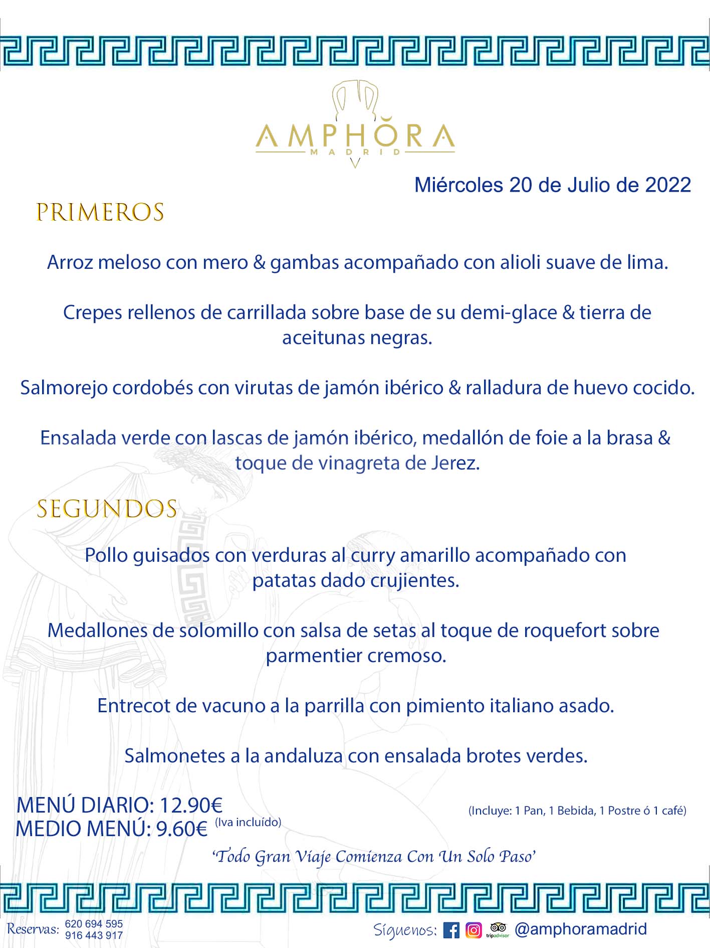 MENÚS DIARIOS MENÚS DEL DÍA MENU DEL DIA DEL MIÉRCOLES 20 DE JULIO DE 2022 ALCORCÓN RESTAURANTE AMPHORA TERRAZA ALCORCÓN MADRID Av. Leganés, 54 28923 · Alcorcón · Madrid · España 91 644 39 17 620 694 595 https://youtu.be/HeULHal1yEY (Vea aquí nuestras instalaciones) https://www.amphoramadrid.com RESTAURANTE AMPHORA TERRAZA ALCORCÓN. MENUS FIN DE SEMANA ALCORCÓN, MENÚS DIARIOS ECONÓMICOS EN ALCORCÓN, MEJORES RESTAURANTES EN ALCORCÓN, TERRAZAS ALCORCON, COMER Y CENAR EN TERRAZA EN ALCORCÓN, RESTAURANTES CON TERRAZA, MEJORES TERRAZAS ALCORCÓN, COMER EN ALCORCON, RESTAURANTES GOURMET ALCORCÓN, MENUS FIN DE SEMANA ECONOMICOS ALCORCON, COMER AL AIRE LIBRE, MENUS ECONOMICOS ALCORCON, UNO DE LOS MEJORES RESTAURANTES DE ALCORCÓN Y ZONA SUR DE MADRID EN CALIDAD PRECIO. RESTAURANTE AMPHORA TERRAZA, ES UN ESPACIO GOURMET DONDE PODRÁ DEGUSTAR DEL MEJOR PRODUCTO CON UNA ELABORACIÓN CUIDADA Y CREATIVA. ADEMÁS, PODRÁ DISFRUTAR DE TODO TIPO DE BEBIDAS PREMIUM PREPARADAS POR NUESTRO BARTENDER, VERMUTS DELICIOSOS Y CERVEZAS DE CALIDAD, YA SEA EN EN EL INTERIOR DE NUESTRO RESTAURANTE O EN NUESTRA MARAVILLOSA TERRAZA. SOMOS POSIBLEMENTE UNO DE LOS MEJORES RESTAURANTES DE LA ZONA SUR EN RELACIÓN CALIDAD, PRECIO Y DECORACIÓN. #AMPHORAMADRID #TERRAZASALCORCÓN #MENUDELDIA #COMERENTERRAZA #MADRID #ALCORCÓN #TERRAZA #MENÚSDELDÍAALCORCÓN #MENÚDELDÍARESTAURANTES #COMERENALCORCÓN #MEJORESRESTAURANTESALCORCÓN #MENÚSECONÓMICOS #RESTAURANTESRECOMENDABLES #RESTAURANTESGOURMET #MENÚSECONÓMICOSALCORCÓN #COMERALAIRELIBRE #COMIDASCENASTERRAZASALCORCON #MENÚSDIARIOSALCORCÓN #MENÚDELDÍAHOY #CENARENTERRAZA #TERRAZASCONENCANTO #RESTAURANTESCONTERRAZA #CENARENALCORCÓN #MEJORESRESTAURANTES #RESTAURANTESCOPASALCORCÓN #COPASPREMIUMALCORCÓN #VERMUTALCORCÓN #GASTROBARALCORCÓN #CARNEBUEYALCORCONPARRILLABRASA #MENUECONÓMICO #GASTROBAR #MEJORTERRAZADEALCORCÓN #MENÚSVIERNESALCORCÓN #MENÚSABADOALCORCÓN #MENÚSDOMINGOALCORCÓN #MENÚSLUNESALCORCÓN #MENÚSMARTESALCORCÓN #MENÚSMIÉRCOLESALCORCÓN #MENÚSJUEVESALCORCÓN MEJOR CARNE A LA PARRILLA ALCORCÓN TOMAHAWK CARNE BUEY AUTÉNTICO ALCORCÓN RESTAURANTES PREMIUN LUJO COMIDA CREATIVA ELABORADA RESTAURANTE AMPHORA TERRAZA EN ALCORCÓN (MADRID) GASTROBAR ALCORCÓN MENÚS ECONÓMICOS DIARIOS DEL DÍA MENUS FIN DE SEMANA DE CALIDAD MEJOR MENÚ FIN DE SEMANA ALCORCÓN COMER CENAR EN TERRAZA TERRAZAS ZONA SUR COMIDAS AIRE LIBRE MEJOR CARNE PARRILLA ALCORCÓN.