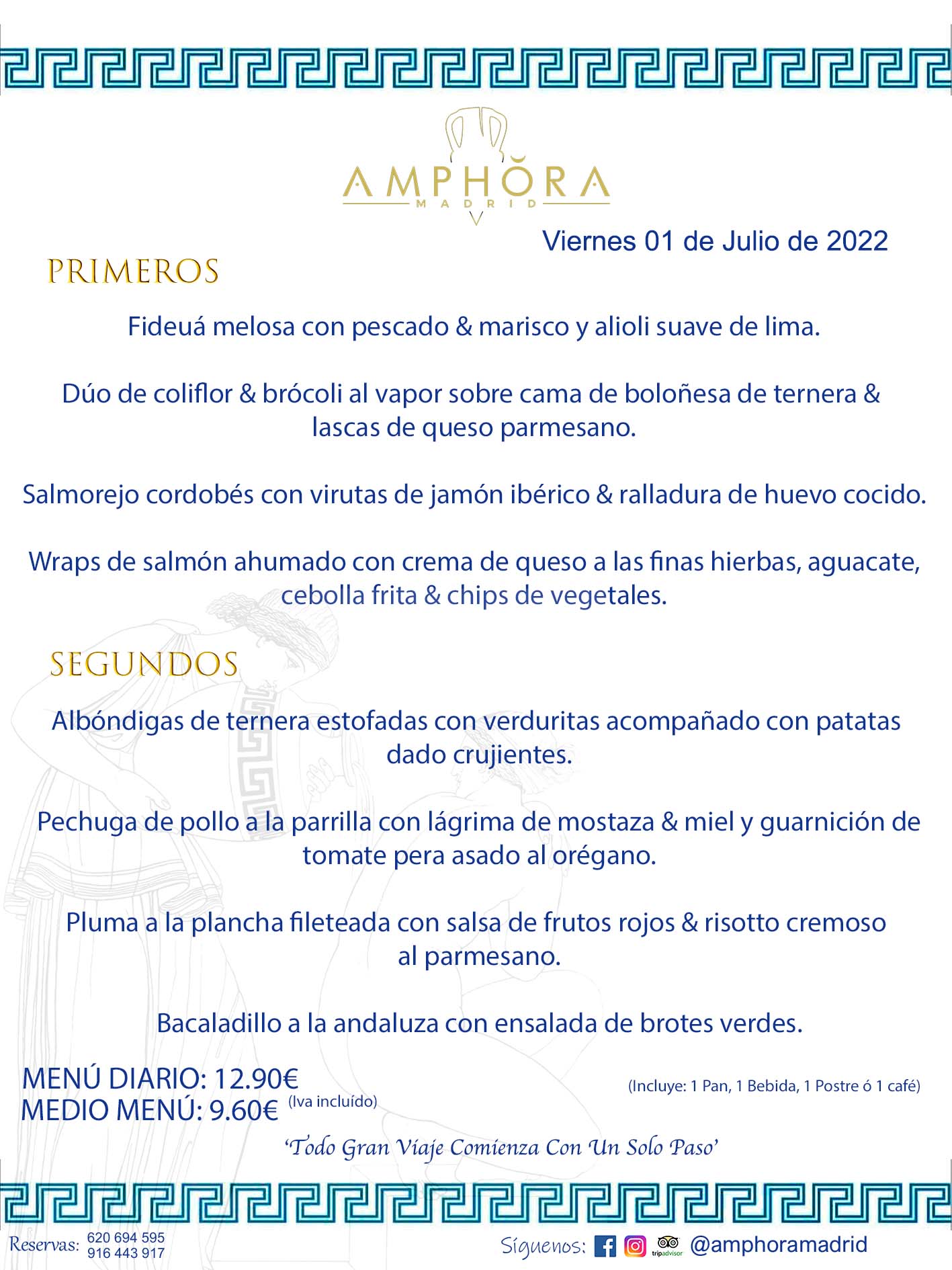 MENÚS DIARIOS MENÚS DEL DÍA MENU DEL DIA DEL VIERNES 1 DE JULIO DE 2022 ALCORCÓN RESTAURANTE AMPHORA TERRAZA ALCORCÓN MADRID Av. Leganés, 54 28923 · Alcorcón · Madrid · España 91 644 39 17 620 694 595 https://youtu.be/HeULHal1yEY (Vea aquí nuestras instalaciones) https://www.amphoramadrid.com RESTAURANTE AMPHORA TERRAZA ALCORCÓN. MENUS FIN DE SEMANA ALCORCÓN, MENÚS DIARIOS ECONÓMICOS EN ALCORCÓN, MEJORES RESTAURANTES EN ALCORCÓN, TERRAZAS ALCORCON, COMER Y CENAR EN TERRAZA EN ALCORCÓN, RESTAURANTES CON TERRAZA, MEJORES TERRAZAS ALCORCÓN, COMER EN ALCORCON, RESTAURANTES GOURMET ALCORCÓN, MENUS FIN DE SEMANA ECONOMICOS ALCORCON, COMER AL AIRE LIBRE, MENUS ECONOMICOS ALCORCON, UNO DE LOS MEJORES RESTAURANTES DE ALCORCÓN Y ZONA SUR DE MADRID EN CALIDAD PRECIO. RESTAURANTE AMPHORA TERRAZA, ES UN ESPACIO GOURMET DONDE PODRÁ DEGUSTAR DEL MEJOR PRODUCTO CON UNA ELABORACIÓN CUIDADA Y CREATIVA. ADEMÁS, PODRÁ DISFRUTAR DE TODO TIPO DE BEBIDAS PREMIUM PREPARADAS POR NUESTRO BARTENDER, VERMUTS DELICIOSOS Y CERVEZAS DE CALIDAD, YA SEA EN EN EL INTERIOR DE NUESTRO RESTAURANTE O EN NUESTRA MARAVILLOSA TERRAZA. SOMOS POSIBLEMENTE UNO DE LOS MEJORES RESTAURANTES DE LA ZONA SUR EN RELACIÓN CALIDAD, PRECIO Y DECORACIÓN. #AMPHORAMADRID #TERRAZASALCORCÓN #MENUDELDIA #COMERENTERRAZA #MADRID #ALCORCÓN #TERRAZA #MENÚSDELDÍAALCORCÓN #MENÚDELDÍARESTAURANTES #COMERENALCORCÓN #MEJORESRESTAURANTESALCORCÓN #MENÚSECONÓMICOS #RESTAURANTESRECOMENDABLES #RESTAURANTESGOURMET #MENÚSECONÓMICOSALCORCÓN #COMERALAIRELIBRE #COMIDASCENASTERRAZASALCORCON #MENÚSDIARIOSALCORCÓN #MENÚDELDÍAHOY #CENARENTERRAZA #TERRAZASCONENCANTO #RESTAURANTESCONTERRAZA #CENARENALCORCÓN #MEJORESRESTAURANTES #RESTAURANTESCOPASALCORCÓN #COPASPREMIUMALCORCÓN #VERMUTALCORCÓN #GASTROBARALCORCÓN #CARNEBUEYALCORCONPARRILLABRASA #MENUECONÓMICO #GASTROBAR #MEJORTERRAZADEALCORCÓN #MENÚSVIERNESALCORCÓN #MENÚSABADOALCORCÓN #MENÚSDOMINGOALCORCÓN #MENÚSLUNESALCORCÓN #MENÚSMARTESALCORCÓN #MENÚSMIÉRCOLESALCORCÓN #MENÚSJUEVESALCORCÓN MEJOR CARNE A LA PARRILLA ALCORCÓN TOMAHAWK CARNE BUEY AUTÉNTICO ALCORCÓN RESTAURANTES PREMIUN LUJO COMIDA CREATIVA ELABORADA RESTAURANTE AMPHORA TERRAZA EN ALCORCÓN (MADRID) GASTROBAR ALCORCÓN MENÚS ECONÓMICOS DIARIOS DEL DÍA MENUS FIN DE SEMANA DE CALIDAD MEJOR MENÚ FIN DE SEMANA ALCORCÓN COMER CENAR EN TERRAZA TERRAZAS ZONA SUR COMIDAS AIRE LIBRE MEJOR CARNE PARRILLA ALCORCÓN.