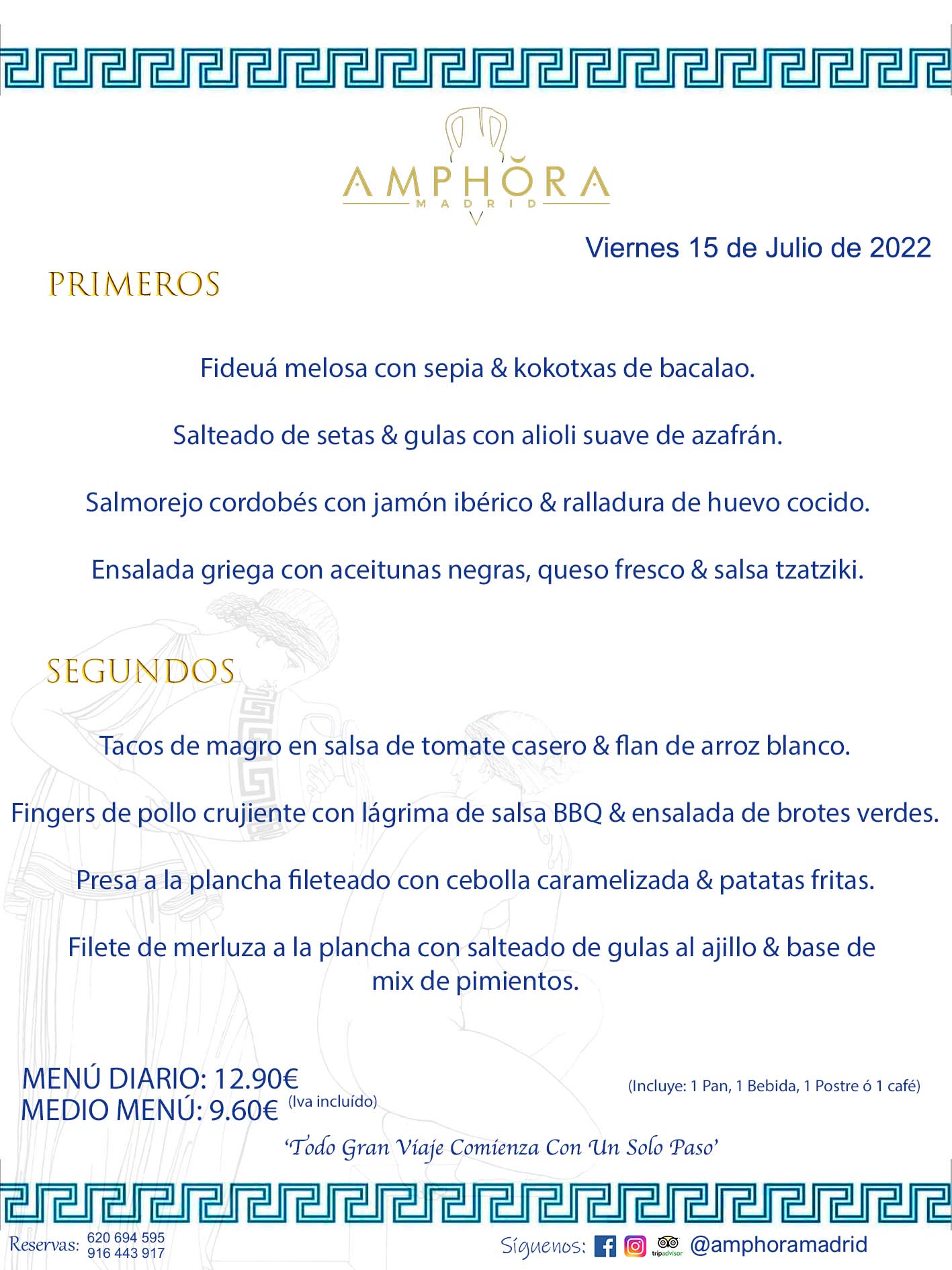 MENÚS DIARIOS MENÚS DEL DÍA MENU DEL DIA DEL VIERNES 15 DE JULIO DE 2022 ALCORCÓN RESTAURANTE AMPHORA TERRAZA ALCORCÓN MADRID Av. Leganés, 54 28923 · Alcorcón · Madrid · España 91 644 39 17 620 694 595 https://youtu.be/HeULHal1yEY (Vea aquí nuestras instalaciones) https://www.amphoramadrid.com RESTAURANTE AMPHORA TERRAZA ALCORCÓN. MENUS FIN DE SEMANA ALCORCÓN, MENÚS DIARIOS ECONÓMICOS EN ALCORCÓN, MEJORES RESTAURANTES EN ALCORCÓN, TERRAZAS ALCORCON, COMER Y CENAR EN TERRAZA EN ALCORCÓN, RESTAURANTES CON TERRAZA, MEJORES TERRAZAS ALCORCÓN, COMER EN ALCORCON, RESTAURANTES GOURMET ALCORCÓN, MENUS FIN DE SEMANA ECONOMICOS ALCORCON, COMER AL AIRE LIBRE, MENUS ECONOMICOS ALCORCON, UNO DE LOS MEJORES RESTAURANTES DE ALCORCÓN Y ZONA SUR DE MADRID EN CALIDAD PRECIO. RESTAURANTE AMPHORA TERRAZA, ES UN ESPACIO GOURMET DONDE PODRÁ DEGUSTAR DEL MEJOR PRODUCTO CON UNA ELABORACIÓN CUIDADA Y CREATIVA. ADEMÁS, PODRÁ DISFRUTAR DE TODO TIPO DE BEBIDAS PREMIUM PREPARADAS POR NUESTRO BARTENDER, VERMUTS DELICIOSOS Y CERVEZAS DE CALIDAD, YA SEA EN EN EL INTERIOR DE NUESTRO RESTAURANTE O EN NUESTRA MARAVILLOSA TERRAZA. SOMOS POSIBLEMENTE UNO DE LOS MEJORES RESTAURANTES DE LA ZONA SUR EN RELACIÓN CALIDAD, PRECIO Y DECORACIÓN. #AMPHORAMADRID #TERRAZASALCORCÓN #MENUDELDIA #COMERENTERRAZA #MADRID #ALCORCÓN #TERRAZA #MENÚSDELDÍAALCORCÓN #MENÚDELDÍARESTAURANTES #COMERENALCORCÓN #MEJORESRESTAURANTESALCORCÓN #MENÚSECONÓMICOS #RESTAURANTESRECOMENDABLES #RESTAURANTESGOURMET #MENÚSECONÓMICOSALCORCÓN #COMERALAIRELIBRE #COMIDASCENASTERRAZASALCORCON #MENÚSDIARIOSALCORCÓN #MENÚDELDÍAHOY #CENARENTERRAZA #TERRAZASCONENCANTO #RESTAURANTESCONTERRAZA #CENARENALCORCÓN #MEJORESRESTAURANTES #RESTAURANTESCOPASALCORCÓN #COPASPREMIUMALCORCÓN #VERMUTALCORCÓN #GASTROBARALCORCÓN #CARNEBUEYALCORCONPARRILLABRASA #MENUECONÓMICO #GASTROBAR #MEJORTERRAZADEALCORCÓN #MENÚSVIERNESALCORCÓN #MENÚSABADOALCORCÓN #MENÚSDOMINGOALCORCÓN #MENÚSLUNESALCORCÓN #MENÚSMARTESALCORCÓN #MENÚSMIÉRCOLESALCORCÓN #MENÚSJUEVESALCORCÓN MEJOR CARNE A LA PARRILLA ALCORCÓN TOMAHAWK CARNE BUEY AUTÉNTICO ALCORCÓN RESTAURANTES PREMIUN LUJO COMIDA CREATIVA ELABORADA RESTAURANTE AMPHORA TERRAZA EN ALCORCÓN (MADRID) GASTROBAR ALCORCÓN MENÚS ECONÓMICOS DIARIOS DEL DÍA MENUS FIN DE SEMANA DE CALIDAD MEJOR MENÚ FIN DE SEMANA ALCORCÓN COMER CENAR EN TERRAZA TERRAZAS ZONA SUR COMIDAS AIRE LIBRE MEJOR CARNE PARRILLA ALCORCÓN.