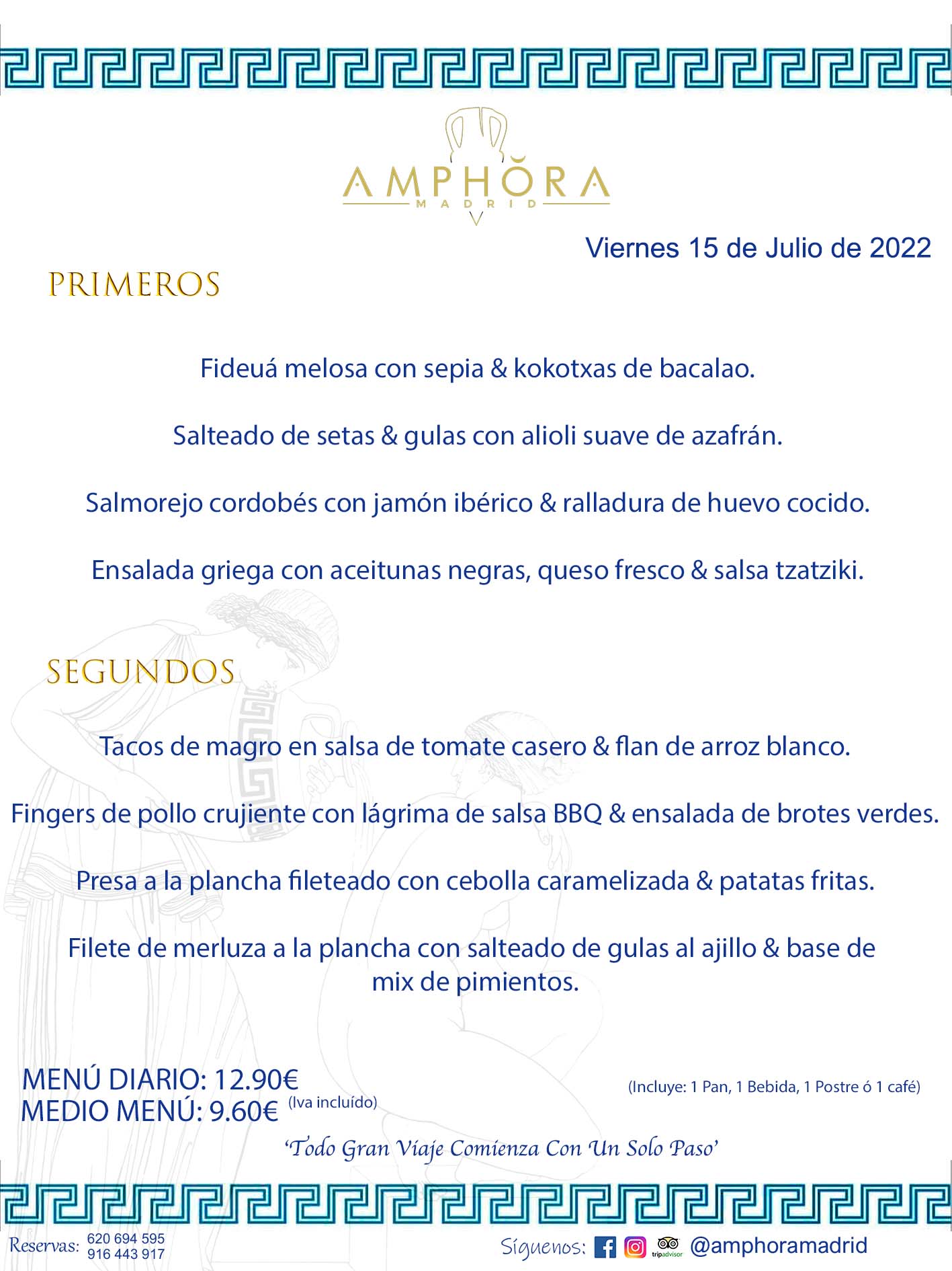 MENÚS DIARIOS MENÚS DEL DÍA MENU DEL DIA DEL VIERNES 15 DE JULIO DE 2022 ALCORCÓN RESTAURANTE AMPHORA TERRAZA ALCORCÓN MADRID Av. Leganés, 54 28923 · Alcorcón · Madrid · España 91 644 39 17 620 694 595 https://youtu.be/HeULHal1yEY (Vea aquí nuestras instalaciones) https://www.amphoramadrid.com RESTAURANTE AMPHORA TERRAZA ALCORCÓN. MENUS FIN DE SEMANA ALCORCÓN, MENÚS DIARIOS ECONÓMICOS EN ALCORCÓN, MEJORES RESTAURANTES EN ALCORCÓN, TERRAZAS ALCORCON, COMER Y CENAR EN TERRAZA EN ALCORCÓN, RESTAURANTES CON TERRAZA, MEJORES TERRAZAS ALCORCÓN, COMER EN ALCORCON, RESTAURANTES GOURMET ALCORCÓN, MENUS FIN DE SEMANA ECONOMICOS ALCORCON, COMER AL AIRE LIBRE, MENUS ECONOMICOS ALCORCON, UNO DE LOS MEJORES RESTAURANTES DE ALCORCÓN Y ZONA SUR DE MADRID EN CALIDAD PRECIO. RESTAURANTE AMPHORA TERRAZA, ES UN ESPACIO GOURMET DONDE PODRÁ DEGUSTAR DEL MEJOR PRODUCTO CON UNA ELABORACIÓN CUIDADA Y CREATIVA. ADEMÁS, PODRÁ DISFRUTAR DE TODO TIPO DE BEBIDAS PREMIUM PREPARADAS POR NUESTRO BARTENDER, VERMUTS DELICIOSOS Y CERVEZAS DE CALIDAD, YA SEA EN EN EL INTERIOR DE NUESTRO RESTAURANTE O EN NUESTRA MARAVILLOSA TERRAZA. SOMOS POSIBLEMENTE UNO DE LOS MEJORES RESTAURANTES DE LA ZONA SUR EN RELACIÓN CALIDAD, PRECIO Y DECORACIÓN. #AMPHORAMADRID #TERRAZASALCORCÓN #MENUDELDIA #COMERENTERRAZA #MADRID #ALCORCÓN #TERRAZA #MENÚSDELDÍAALCORCÓN #MENÚDELDÍARESTAURANTES #COMERENALCORCÓN #MEJORESRESTAURANTESALCORCÓN #MENÚSECONÓMICOS #RESTAURANTESRECOMENDABLES #RESTAURANTESGOURMET #MENÚSECONÓMICOSALCORCÓN #COMERALAIRELIBRE #COMIDASCENASTERRAZASALCORCON #MENÚSDIARIOSALCORCÓN #MENÚDELDÍAHOY #CENARENTERRAZA #TERRAZASCONENCANTO #RESTAURANTESCONTERRAZA #CENARENALCORCÓN #MEJORESRESTAURANTES #RESTAURANTESCOPASALCORCÓN #COPASPREMIUMALCORCÓN #VERMUTALCORCÓN #GASTROBARALCORCÓN #CARNEBUEYALCORCONPARRILLABRASA #MENUECONÓMICO #GASTROBAR #MEJORTERRAZADEALCORCÓN #MENÚSVIERNESALCORCÓN #MENÚSABADOALCORCÓN #MENÚSDOMINGOALCORCÓN #MENÚSLUNESALCORCÓN #MENÚSMARTESALCORCÓN #MENÚSMIÉRCOLESALCORCÓN #MENÚSJUEVESALCORCÓN MEJOR CARNE A LA PARRILLA ALCORCÓN TOMAHAWK CARNE BUEY AUTÉNTICO ALCORCÓN RESTAURANTES PREMIUN LUJO COMIDA CREATIVA ELABORADA RESTAURANTE AMPHORA TERRAZA EN ALCORCÓN (MADRID) GASTROBAR ALCORCÓN MENÚS ECONÓMICOS DIARIOS DEL DÍA MENUS FIN DE SEMANA DE CALIDAD MEJOR MENÚ FIN DE SEMANA ALCORCÓN COMER CENAR EN TERRAZA TERRAZAS ZONA SUR COMIDAS AIRE LIBRE MEJOR CARNE PARRILLA ALCORCÓN.