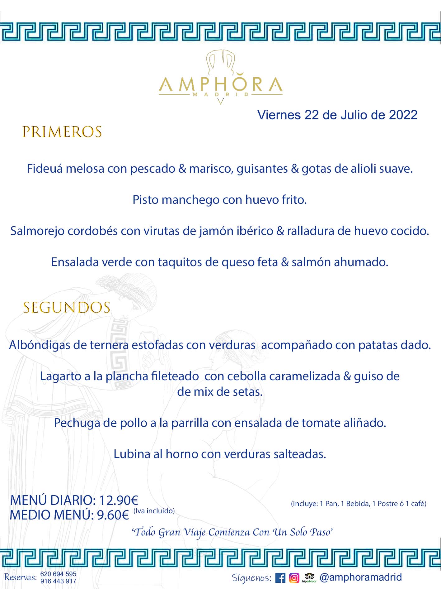 MENÚS DIARIOS MENÚS DEL DÍA MENU DEL DIA DEL VIERNES 22 DE JULIO DE 2022 ALCORCÓN RESTAURANTE AMPHORA TERRAZA ALCORCÓN MADRID Av. Leganés, 54 28923 · Alcorcón · Madrid · España 91 644 39 17 620 694 595 https://youtu.be/HeULHal1yEY (Vea aquí nuestras instalaciones) https://www.amphoramadrid.com RESTAURANTE AMPHORA TERRAZA ALCORCÓN. MENUS FIN DE SEMANA ALCORCÓN, MENÚS DIARIOS ECONÓMICOS EN ALCORCÓN, MEJORES RESTAURANTES EN ALCORCÓN, TERRAZAS ALCORCON, COMER Y CENAR EN TERRAZA EN ALCORCÓN, RESTAURANTES CON TERRAZA, MEJORES TERRAZAS ALCORCÓN, COMER EN ALCORCON, RESTAURANTES GOURMET ALCORCÓN, MENUS FIN DE SEMANA ECONOMICOS ALCORCON, COMER AL AIRE LIBRE, MENUS ECONOMICOS ALCORCON, UNO DE LOS MEJORES RESTAURANTES DE ALCORCÓN Y ZONA SUR DE MADRID EN CALIDAD PRECIO. RESTAURANTE AMPHORA TERRAZA, ES UN ESPACIO GOURMET DONDE PODRÁ DEGUSTAR DEL MEJOR PRODUCTO CON UNA ELABORACIÓN CUIDADA Y CREATIVA. ADEMÁS, PODRÁ DISFRUTAR DE TODO TIPO DE BEBIDAS PREMIUM PREPARADAS POR NUESTRO BARTENDER, VERMUTS DELICIOSOS Y CERVEZAS DE CALIDAD, YA SEA EN EN EL INTERIOR DE NUESTRO RESTAURANTE O EN NUESTRA MARAVILLOSA TERRAZA. SOMOS POSIBLEMENTE UNO DE LOS MEJORES RESTAURANTES DE LA ZONA SUR EN RELACIÓN CALIDAD, PRECIO Y DECORACIÓN. #AMPHORAMADRID #TERRAZASALCORCÓN #MENUDELDIA #COMERENTERRAZA #MADRID #ALCORCÓN #TERRAZA #MENÚSDELDÍAALCORCÓN #MENÚDELDÍARESTAURANTES #COMERENALCORCÓN #MEJORESRESTAURANTESALCORCÓN #MENÚSECONÓMICOS #RESTAURANTESRECOMENDABLES #RESTAURANTESGOURMET #MENÚSECONÓMICOSALCORCÓN #COMERALAIRELIBRE #COMIDASCENASTERRAZASALCORCON #MENÚSDIARIOSALCORCÓN #MENÚDELDÍAHOY #CENARENTERRAZA #TERRAZASCONENCANTO #RESTAURANTESCONTERRAZA #CENARENALCORCÓN #MEJORESRESTAURANTES #RESTAURANTESCOPASALCORCÓN #COPASPREMIUMALCORCÓN #VERMUTALCORCÓN #GASTROBARALCORCÓN #CARNEBUEYALCORCONPARRILLABRASA #MENUECONÓMICO #GASTROBAR #MEJORTERRAZADEALCORCÓN #MENÚSVIERNESALCORCÓN #MENÚSABADOALCORCÓN #MENÚSDOMINGOALCORCÓN #MENÚSLUNESALCORCÓN #MENÚSMARTESALCORCÓN #MENÚSMIÉRCOLESALCORCÓN #MENÚSJUEVESALCORCÓN MEJOR CARNE A LA PARRILLA ALCORCÓN TOMAHAWK CARNE BUEY AUTÉNTICO ALCORCÓN RESTAURANTES PREMIUN LUJO COMIDA CREATIVA ELABORADA RESTAURANTE AMPHORA TERRAZA EN ALCORCÓN (MADRID) GASTROBAR ALCORCÓN MENÚS ECONÓMICOS DIARIOS DEL DÍA MENUS FIN DE SEMANA DE CALIDAD MEJOR MENÚ FIN DE SEMANA ALCORCÓN COMER CENAR EN TERRAZA TERRAZAS ZONA SUR COMIDAS AIRE LIBRE MEJOR CARNE PARRILLA ALCORCÓN.