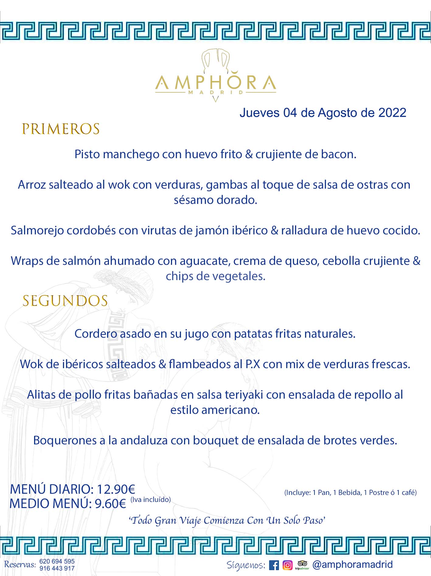 MENÚS DIARIOS MENÚS DEL DÍA. MENU DEL DIA DEL JUEVES 4 DE AGOSTO DE 2022 ALCORCÓN RESTAURANTE AMPHORA TERRAZA ALCORCÓN MADRID Av. Leganés, 54 28923 · Alcorcón · Madrid · España 91 644 39 17 620 694 595 https://youtu.be/HeULHal1yEY (Vea aquí nuestras instalaciones) https://www.amphoramadrid.com RESTAURANTE AMPHORA TERRAZA ALCORCÓN. MENUS FIN DE SEMANA ALCORCÓN, MENÚS DIARIOS ECONÓMICOS EN ALCORCÓN, MEJORES RESTAURANTES EN ALCORCÓN, TERRAZAS ALCORCON, COMER Y CENAR EN TERRAZA EN ALCORCÓN, RESTAURANTES CON TERRAZA, MEJORES TERRAZAS ALCORCÓN, COMER EN ALCORCON, RESTAURANTES GOURMET ALCORCÓN, MENUS FIN DE SEMANA ECONOMICOS ALCORCON, COMER AL AIRE LIBRE, MENUS ECONOMICOS ALCORCON, UNO DE LOS MEJORES RESTAURANTES DE ALCORCÓN Y ZONA SUR DE MADRID EN CALIDAD PRECIO. RESTAURANTE AMPHORA TERRAZA, ES UN ESPACIO GOURMET DONDE PODRÁ DEGUSTAR DEL MEJOR PRODUCTO CON UNA ELABORACIÓN CUIDADA Y CREATIVA. ADEMÁS, PODRÁ DISFRUTAR DE TODO TIPO DE BEBIDAS PREMIUM PREPARADAS POR NUESTRO BARTENDER, VERMUTS DELICIOSOS Y CERVEZAS DE CALIDAD, YA SEA EN EN EL INTERIOR DE NUESTRO RESTAURANTE O EN NUESTRA MARAVILLOSA TERRAZA. SOMOS POSIBLEMENTE UNO DE LOS MEJORES RESTAURANTES DE LA ZONA SUR EN RELACIÓN CALIDAD, PRECIO Y DECORACIÓN. #AMPHORAMADRID #TERRAZASALCORCÓN #MENUDELDIA #COMERENTERRAZA #MADRID #ALCORCÓN #TERRAZA #MENÚSDELDÍAALCORCÓN #MENÚDELDÍARESTAURANTES #COMERENALCORCÓN #MEJORESRESTAURANTESALCORCÓN #MENÚSECONÓMICOS #RESTAURANTESRECOMENDABLES #RESTAURANTESGOURMET #MENÚSECONÓMICOSALCORCÓN #COMERALAIRELIBRE #COMIDASCENASTERRAZASALCORCON #MENÚSDIARIOSALCORCÓN #MENÚDELDÍAHOY #CENARENTERRAZA #TERRAZASCONENCANTO #RESTAURANTESCONTERRAZA #CENARENALCORCÓN #MEJORESRESTAURANTES #RESTAURANTESCOPASALCORCÓN #COPASPREMIUMALCORCÓN #VERMUTALCORCÓN #GASTROBARALCORCÓN #CARNEBUEYALCORCONPARRILLABRASA #MENUECONÓMICO #GASTROBAR #MEJORTERRAZADEALCORCÓN #MENÚSVIERNESALCORCÓN #MENÚSABADOALCORCÓN #MENÚSDOMINGOALCORCÓN #MENÚSLUNESALCORCÓN #MENÚSMARTESALCORCÓN #MENÚSMIÉRCOLESALCORCÓN #MENÚSJUEVESALCORCÓN MEJOR CARNE A LA PARRILLA ALCORCÓN TOMAHAWK CARNE BUEY AUTÉNTICO ALCORCÓN RESTAURANTES PREMIUN LUJO COMIDA CREATIVA ELABORADA RESTAURANTE AMPHORA TERRAZA EN ALCORCÓN (MADRID) GASTROBAR ALCORCÓN MENÚS ECONÓMICOS DIARIOS DEL DÍA MENUS FIN DE SEMANA DE CALIDAD MEJOR MENÚ FIN DE SEMANA ALCORCÓN COMER CENAR EN TERRAZA TERRAZAS ZONA SUR COMIDAS AIRE LIBRE MEJOR CARNE PARRILLA ALCORCÓN.