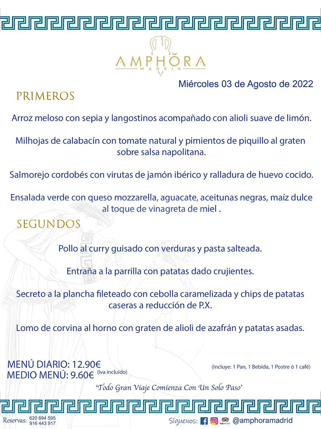 MENÚS DIARIOS MENÚS DEL DÍA MENU DEL DIA DEL MIÉRCOLES 3 DE AGOSTO DE 2022 ALCORCÓN RESTAURANTE AMPHORA TERRAZA ALCORCÓN MADRID Av. Leganés, 54 28923 · Alcorcón · Madrid · España 91 644 39 17 620 694 595 https://youtu.be/HeULHal1yEY (Vea aquí nuestras instalaciones) https://www.amphoramadrid.com RESTAURANTE AMPHORA TERRAZA ALCORCÓN. MENUS FIN DE SEMANA ALCORCÓN, MENÚS DIARIOS ECONÓMICOS EN ALCORCÓN, MEJORES RESTAURANTES EN ALCORCÓN, TERRAZAS ALCORCON, COMER Y CENAR EN TERRAZA EN ALCORCÓN, RESTAURANTES CON TERRAZA, MEJORES TERRAZAS ALCORCÓN, COMER EN ALCORCON, RESTAURANTES GOURMET ALCORCÓN, MENUS FIN DE SEMANA ECONOMICOS ALCORCON, COMER AL AIRE LIBRE, MENUS ECONOMICOS ALCORCON, UNO DE LOS MEJORES RESTAURANTES DE ALCORCÓN Y ZONA SUR DE MADRID EN CALIDAD PRECIO. RESTAURANTE AMPHORA TERRAZA, ES UN ESPACIO GOURMET DONDE PODRÁ DEGUSTAR DEL MEJOR PRODUCTO CON UNA ELABORACIÓN CUIDADA Y CREATIVA. ADEMÁS, PODRÁ DISFRUTAR DE TODO TIPO DE BEBIDAS PREMIUM PREPARADAS POR NUESTRO BARTENDER, VERMUTS DELICIOSOS Y CERVEZAS DE CALIDAD, YA SEA EN EN EL INTERIOR DE NUESTRO RESTAURANTE O EN NUESTRA MARAVILLOSA TERRAZA. SOMOS POSIBLEMENTE UNO DE LOS MEJORES RESTAURANTES DE LA ZONA SUR EN RELACIÓN CALIDAD, PRECIO Y DECORACIÓN. #AMPHORAMADRID #TERRAZASALCORCÓN #MENUDELDIA #COMERENTERRAZA #MADRID #ALCORCÓN #TERRAZA #MENÚSDELDÍAALCORCÓN #MENÚDELDÍARESTAURANTES #COMERENALCORCÓN #MEJORESRESTAURANTESALCORCÓN #MENÚSECONÓMICOS #RESTAURANTESRECOMENDABLES #RESTAURANTESGOURMET #MENÚSECONÓMICOSALCORCÓN #COMERALAIRELIBRE #COMIDASCENASTERRAZASALCORCON #MENÚSDIARIOSALCORCÓN #MENÚDELDÍAHOY #CENARENTERRAZA #TERRAZASCONENCANTO #RESTAURANTESCONTERRAZA #CENARENALCORCÓN #MEJORESRESTAURANTES #RESTAURANTESCOPASALCORCÓN #COPASPREMIUMALCORCÓN #VERMUTALCORCÓN #GASTROBARALCORCÓN #CARNEBUEYALCORCONPARRILLABRASA #MENUECONÓMICO #GASTROBAR #MEJORTERRAZADEALCORCÓN #MENÚSVIERNESALCORCÓN #MENÚSABADOALCORCÓN #MENÚSDOMINGOALCORCÓN #MENÚSLUNESALCORCÓN #MENÚSMARTESALCORCÓN #MENÚSMIÉRCOLESALCORCÓN #MENÚSJUEVESALCORCÓN MEJOR CARNE A LA PARRILLA ALCORCÓN TOMAHAWK CARNE BUEY AUTÉNTICO ALCORCÓN RESTAURANTES PREMIUN LUJO COMIDA CREATIVA ELABORADA RESTAURANTE AMPHORA TERRAZA EN ALCORCÓN (MADRID) GASTROBAR ALCORCÓN MENÚS ECONÓMICOS DIARIOS DEL DÍA MENUS FIN DE SEMANA DE CALIDAD MEJOR MENÚ FIN DE SEMANA ALCORCÓN COMER CENAR EN TERRAZA TERRAZAS ZONA SUR COMIDAS AIRE LIBRE MEJOR CARNE PARRILLA ALCORCÓN.