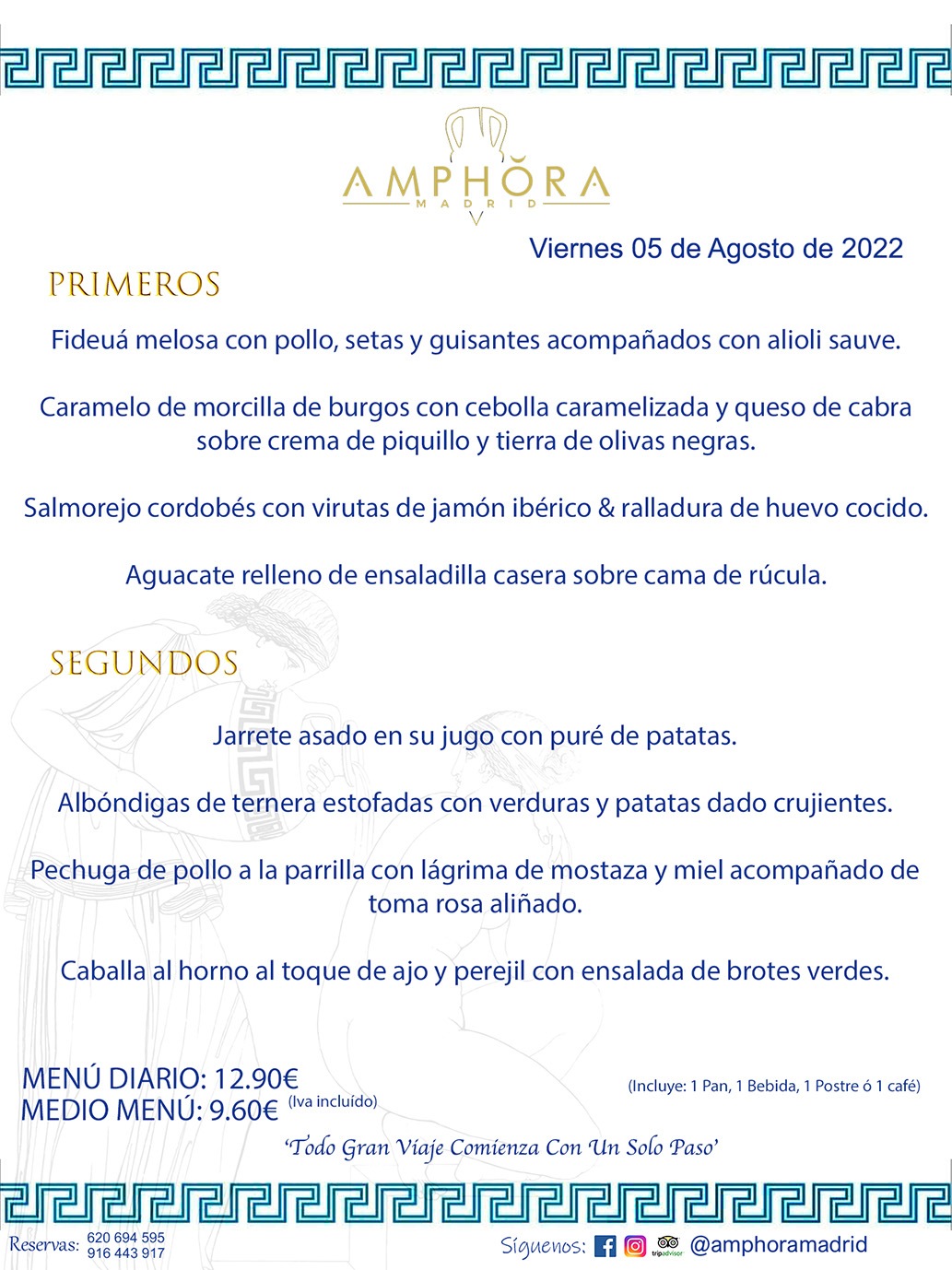 MENÚS DIARIOS MENÚS DEL DÍA. MENU DEL DIA DEL VIERNES 5 DE AGOSTO DE 2022 ALCORCÓN RESTAURANTE AMPHORA TERRAZA ALCORCÓN MADRID Av. Leganés, 54 28923 · Alcorcón · Madrid · España 91 644 39 17 620 694 595 https://youtu.be/HeULHal1yEY (Vea aquí nuestras instalaciones) https://www.amphoramadrid.com RESTAURANTE AMPHORA TERRAZA ALCORCÓN. MENUS FIN DE SEMANA ALCORCÓN, MENÚS DIARIOS ECONÓMICOS EN ALCORCÓN, MEJORES RESTAURANTES EN ALCORCÓN, TERRAZAS ALCORCON, COMER Y CENAR EN TERRAZA EN ALCORCÓN, RESTAURANTES CON TERRAZA, MEJORES TERRAZAS ALCORCÓN, COMER EN ALCORCON, RESTAURANTES GOURMET ALCORCÓN, MENUS FIN DE SEMANA ECONOMICOS ALCORCON, COMER AL AIRE LIBRE, MENUS ECONOMICOS ALCORCON, UNO DE LOS MEJORES RESTAURANTES DE ALCORCÓN Y ZONA SUR DE MADRID EN CALIDAD PRECIO. RESTAURANTE AMPHORA TERRAZA, ES UN ESPACIO GOURMET DONDE PODRÁ DEGUSTAR DEL MEJOR PRODUCTO CON UNA ELABORACIÓN CUIDADA Y CREATIVA. ADEMÁS, PODRÁ DISFRUTAR DE TODO TIPO DE BEBIDAS PREMIUM PREPARADAS POR NUESTRO BARTENDER, VERMUTS DELICIOSOS Y CERVEZAS DE CALIDAD, YA SEA EN EN EL INTERIOR DE NUESTRO RESTAURANTE O EN NUESTRA MARAVILLOSA TERRAZA. SOMOS POSIBLEMENTE UNO DE LOS MEJORES RESTAURANTES DE LA ZONA SUR EN RELACIÓN CALIDAD, PRECIO Y DECORACIÓN. #AMPHORAMADRID #TERRAZASALCORCÓN #MENUDELDIA #COMERENTERRAZA #MADRID #ALCORCÓN #TERRAZA #MENÚSDELDÍAALCORCÓN #MENÚDELDÍARESTAURANTES #COMERENALCORCÓN #MEJORESRESTAURANTESALCORCÓN #MENÚSECONÓMICOS #RESTAURANTESRECOMENDABLES #RESTAURANTESGOURMET #MENÚSECONÓMICOSALCORCÓN #COMERALAIRELIBRE #COMIDASCENASTERRAZASALCORCON #MENÚSDIARIOSALCORCÓN #MENÚDELDÍAHOY #CENARENTERRAZA #TERRAZASCONENCANTO #RESTAURANTESCONTERRAZA #CENARENALCORCÓN #MEJORESRESTAURANTES #RESTAURANTESCOPASALCORCÓN #COPASPREMIUMALCORCÓN #VERMUTALCORCÓN #GASTROBARALCORCÓN #CARNEBUEYALCORCONPARRILLABRASA #MENUECONÓMICO #GASTROBAR #MEJORTERRAZADEALCORCÓN #MENÚSVIERNESALCORCÓN #MENÚSABADOALCORCÓN #MENÚSDOMINGOALCORCÓN #MENÚSLUNESALCORCÓN #MENÚSMARTESALCORCÓN #MENÚSMIÉRCOLESALCORCÓN #MENÚSJUEVESALCORCÓN MEJOR CARNE A LA PARRILLA ALCORCÓN TOMAHAWK CARNE BUEY AUTÉNTICO ALCORCÓN RESTAURANTES PREMIUN LUJO COMIDA CREATIVA ELABORADA RESTAURANTE AMPHORA TERRAZA EN ALCORCÓN (MADRID) GASTROBAR ALCORCÓN MENÚS ECONÓMICOS DIARIOS DEL DÍA MENUS FIN DE SEMANA DE CALIDAD MEJOR MENÚ FIN DE SEMANA ALCORCÓN COMER CENAR EN TERRAZA TERRAZAS ZONA SUR COMIDAS AIRE LIBRE MEJOR CARNE PARRILLA ALCORCÓN.