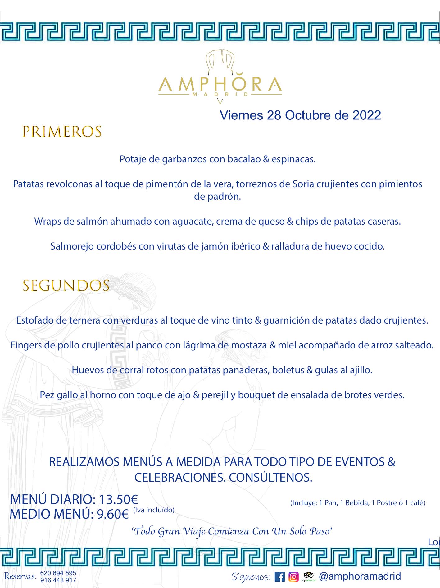 RESTAURANTES ALCORCON MADRID MENÚS ECONOMICOS MENÚS DIARIOS DEL VIERNES DIA 28 DE OCTUBRE DE 2022 MEJORES MENUS ZONA SUR DE MADRID GOURMET MEJORES TERRAZAS COMER CENAR TERRAZA MADRID