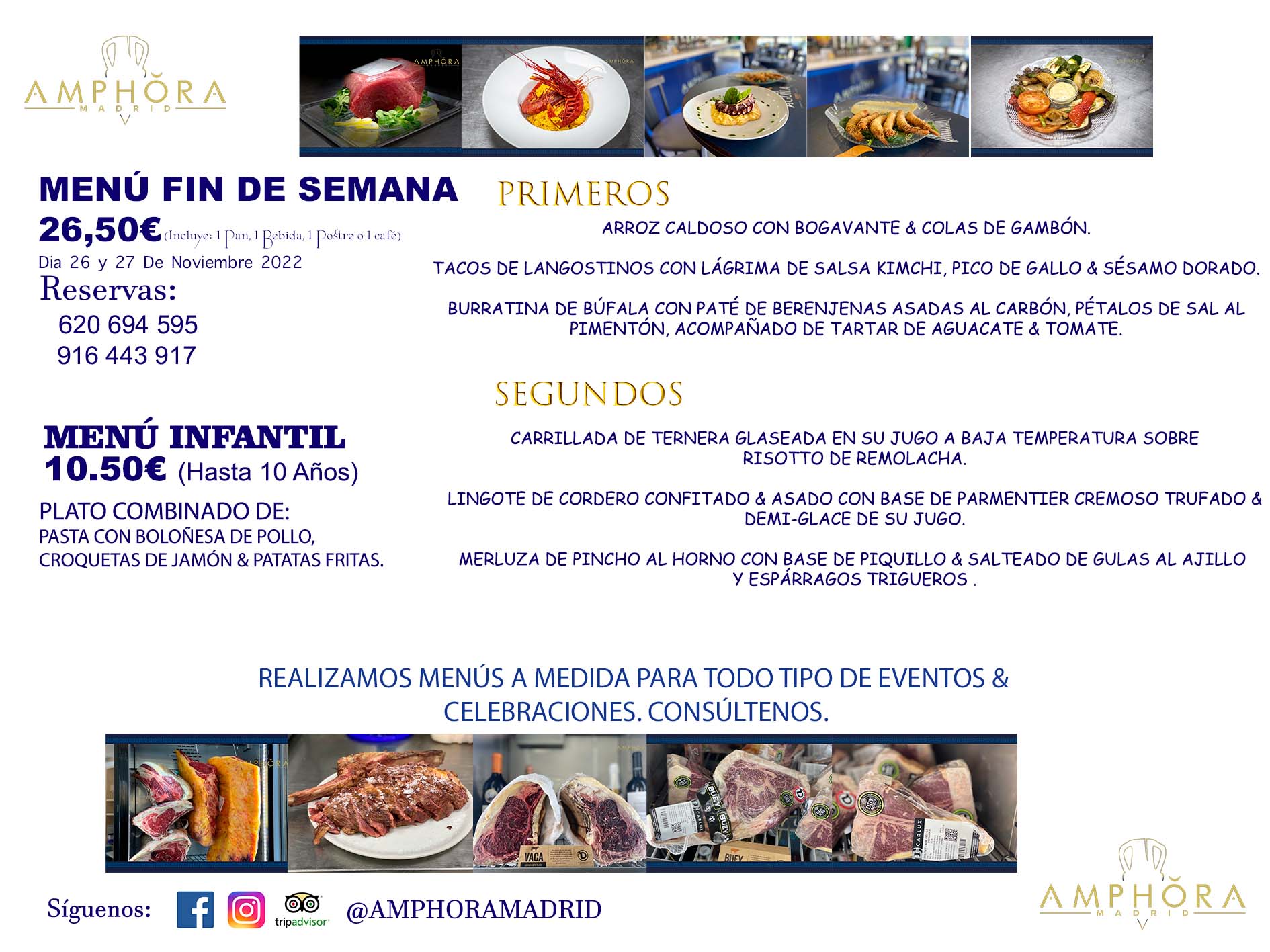 MENÚS FIN DE SEMANA ECONOMICOS DIARIOS MENÚ DEL DÍA SÁBADO 26 Y DOMINGO 27 DE NOVIEMBRE DE 2022 ALCORCÓN RESTAURANTE AMPHORA TERRAZA ALCORCÓN MADRID Av. Leganés, 54 28923 · Alcorcón · Madrid · España 91 644 39 17 620 694 595 https://youtu.be/HeULHal1yEY (Vea aquí nuestras instalaciones) https://www.amphoramadrid.com RESTAURANTE AMPHORA TERRAZA ALCORCÓN. MENUS FIN DE SEMANA ALCORCÓN, MENÚS DIARIOS ECONÓMICOS EN ALCORCÓN, MEJORES RESTAURANTES EN ALCORCÓN, TERRAZAS ALCORCON, COMER Y CENAR EN TERRAZA EN ALCORCÓN, RESTAURANTES CON TERRAZA, MEJORES TERRAZAS ALCORCÓN, COMER EN ALCORCON, RESTAURANTES GOURMET ALCORCÓN, MENUS FIN DE SEMANA ECONOMICOS ALCORCON, COMER AL AIRE LIBRE, MENUS ECONOMICOS ALCORCON, UNO DE LOS MEJORES RESTAURANTES DE ALCORCÓN Y ZONA SUR DE MADRID EN CALIDAD PRECIO. RESTAURANTE AMPHORA TERRAZA, ES UN ESPACIO GOURMET DONDE PODRÁ DEGUSTAR DEL MEJOR PRODUCTO CON UNA ELABORACIÓN CUIDADA Y CREATIVA. ADEMÁS, PODRÁ DISFRUTAR DE TODO TIPO DE BEBIDAS PREMIUM PREPARADAS POR NUESTRO BARTENDER, VERMUTS DELICIOSOS Y CERVEZAS DE CALIDAD, YA SEA EN EN EL INTERIOR DE NUESTRO RESTAURANTE O EN NUESTRA MARAVILLOSA TERRAZA. SOMOS POSIBLEMENTE UNO DE LOS MEJORES RESTAURANTES DE LA ZONA SUR EN RELACIÓN CALIDAD, PRECIO Y DECORACIÓN. #AMPHORAMADRID #TERRAZASALCORCÓN #MENUDELDIA #COMERENTERRAZA #MADRID #ALCORCÓN #TERRAZA #MENÚSDELDÍAALCORCÓN #MENÚDELDÍARESTAURANTES #COMERENALCORCÓN #MEJORESRESTAURANTESALCORCÓN #MENÚSECONÓMICOS #RESTAURANTESRECOMENDABLES #RESTAURANTESGOURMET #MENÚSECONÓMICOSALCORCÓN #COMERALAIRELIBRE #COMIDASCENASTERRAZASALCORCON #MENÚSDIARIOSALCORCÓN #MENÚDELDÍAHOY #CENARENTERRAZA #TERRAZASCONENCANTO #RESTAURANTESCONTERRAZA #CENARENALCORCÓN #MEJORESRESTAURANTES #RESTAURANTESCOPASALCORCÓN #COPASPREMIUMALCORCÓN #VERMUTALCORCÓN #GASTROBARALCORCÓN #CARNEBUEYALCORCONPARRILLABRASA #MENUECONÓMICO #GASTROBAR #MEJORTERRAZADEALCORCÓN #MENÚSVIERNESALCORCÓN #MENÚSABADOALCORCÓN #MENÚSDOMINGOALCORCÓN #MENÚSLUNESALCORCÓN #MENÚSMARTESALCORCÓN #MENÚSMIÉRCOLESALCORCÓN #MENÚSJUEVESALCORCÓN MEJOR CARNE A LA PARRILLA ALCORCÓN TOMAHAWK CARNE BUEY AUTÉNTICO ALCORCÓN RESTAURANTES PREMIUN LUJO COMIDA CREATIVA ELABORADA RESTAURANTE AMPHORA TERRAZA EN ALCORCÓN (MADRID) GASTROBAR ALCORCÓN MENÚS ECONÓMICOS DIARIOS DEL DÍA MENUS FIN DE SEMANA DE CALIDAD MEJOR MENÚ FIN DE SEMANA ALCORCÓN COMER CENAR EN TERRAZA TERRAZAS ZONA SUR COMIDAS AIRE LIBRE MEJOR CARNE PARRILLA ALCORCÓN. RESTAURANTES ALCORCÓN CELEBRACIONES EVENTOS CUMPLEAÑOS BODAS COMUNIONES BAUTIZOS, MENÚS ESPECIALES A MEDIDA PARA REUNIONES FAMILIARES EVENTOS CELEBRACIONES BODAS COMUNIONES BAUTIZOS EN ALCORCÓN, RESTAURANTES SALONES GRUPOS COMIDAS CENAS EN ALCORCÓN, RESTAURANTES COMIDAS CENAS EMPRESA ALCORCÓN MADRID, MEJORES TERRAZAS ALCORCÓN, MEJOR TERRAZA ALCORCÓN, RESTAURANTES SECRETOS CON ENCANTO EN MADRID, RESTAURANTES MENUS GRUPOS ESPECIALES COMIDAS CENAS EMPRESAS NAVIDADES ALCORCÓN.