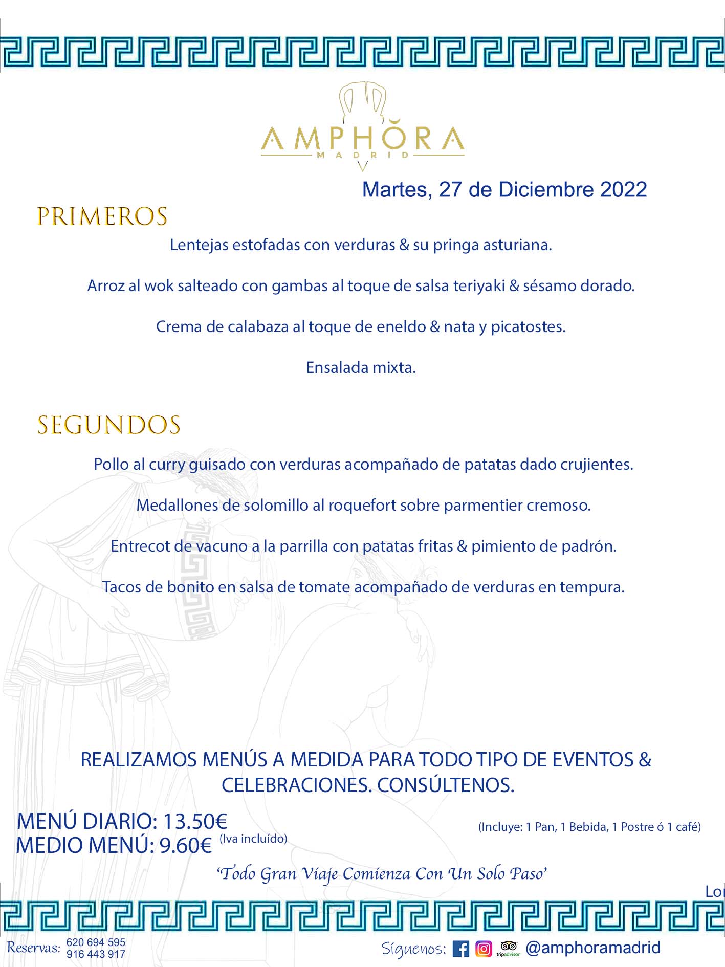 MENU DEL MARTES DÍA 27 DE DICIEMBRE MENÚS DIARIOS MEJORES MENÚS RESTAURANTES ALCORCÓN RESTAURANTE AMPHORA TERRAZA EN ALCORCÓN (DISPONEMOS DE UNA GRAN TERRAZA) Av. Leganés, 54 28923 · Alcorcón · Madrid · España. 91 644 39 17 620 694 595 También realizamos menús especiales a medida personalizados a grupos para todo tipo de eventos, como celebraciones, comidas o cenas de empresas, bautizos, bodas, cumpleaños, cenas o comidas de navidad 2022/2023, etc. Consúltenos o visite nuestras excelentes y amplias instalaciones y les prepararemos el menú más ajustado a sus necesidades y presupuesto. #RestaurantesEventos #RestaurantesMenúsCelebraciones #RestaurantesSalonesBodasBautizosComuniones #MenúsEspecialesparaEventosAlcorcón #MenúsCelebracionesAlcorcón #RestaurantesSalonesMenúsEspecialesGrupos #RestaurantesMenúsCumpleaños #ComidasCenasEmpresasAlcorcón #MenúsparaCenasComidasEventosEmpresasMadrid #MejoresTerrazasMadrid #MejorTerrazaAlcorcónMadrid #PresupuestosMenúsBodasComunionesBautizosAlcorcón #RestaurantesSecretosconEncantoMadrid #RestaurantesMenúsCenasComidasGruposEmpresasNavidadesAlcorcon #SalonesComidasCenasEmpresasAlcorcón #MenúsEventos #MenúsBodas #MenúsComuniones #MenúsCumpleaños #MenúsBautizos #MenúsEventosAlcorcón #MenúsBodasAlcorcón #MenúsComunionesAlcorcón #MenúsCumpleañosAlcorcón #MenúsBautizosAlcorcón #MenúsNavidadAlcorcón #MenúsComidasNavidad #MenúsCenasNavidad #SalonesEventosAlcorcón RESTAURANTES ALCORCÓN CELEBRACIONES EVENTOS CUMPLEAÑOS BODAS COMUNIONES BAUTIZOS, MENÚS ESPECIALES A MEDIDA PARA REUNIONES FAMILIARES EVENTOS CELEBRACIONES BODAS COMUNIONES BAUTIZOS EN ALCORCÓN, RESTAURANTES SALONES GRUPOS COMIDAS CENAS EN ALCORCÓN, RESTAURANTES COMIDAS CENAS EMPRESA ALCORCÓN MADRID, MEJORES TERRAZAS ALCORCÓN, MEJOR TERRAZA ALCORCÓN, RESTAURANTES SECRETOS CON ENCANTO EN MADRID, RESTAURANTES MENUS GRUPOS ESPECIALES COMIDAS CENAS EMPRESAS NAVIDADES ALCORCÓN, CONSÚLTE NUESTROS MENÚS A MEDIDA PARA EVENTOS - REALIZAMOS MENÚS A MEDIDA PARA BODAS, COMUNIONES, BAUTIZOS, CUMPLEAÑOS, CENAS COMIDAS DE EMPRESAS, ETC - NUESTRO RESTAURANTE DIPONE DE UNA EXTRAORDINARIA TERRAZA PARA TODO TIPO DE EVENTOS - NUESTROS SALONES INTERIORES SE ADAPTAN A TODO DE EVENTOS, YA SEAN PARTICULARES COMO DE EMPRESAS - RESTAURANTE PREPARADO PARA TODO TIPO DE EVENTOS DE CLIENTES DE LA ZONA SUR SUROESTE DE MADRID COMO ALCORCÓN MÓSTOLES FUENLABRADA VILLAVICIOSA DE ODÓN POZUELO DE ALARCÓN GETAFE LAS ROZAS MAJADAHONDA - UNO DE LOS MEJORES RESTAURANTES DE MADRID PARA COMER O CENAR A LA CARTA O CON NUESTROS MENÚS - CELEBRE CON NOSOTROS SUS REUNIONES FAMILIARES CUMPLEAÑOS BAUTIZOS COMUNIONES BODAS PRESENTACIONES ETC. PUES SERÁN UN ÉXITO - MEJORES RESTAURANTES SALONES CELEBRACIONES EN ALCORCÓN -RESTAURANTES MENUS GRUPOS COMIDAS CENAS REUNIONES EMPRESAS NAVIDADES 2022 2023 ALCORCÓN ZONA SUR MADRID.