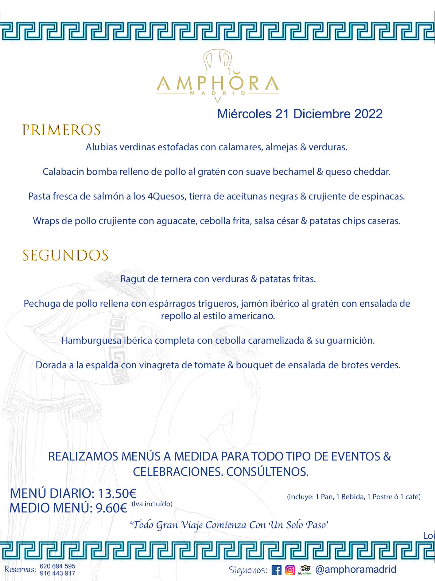 MENU DEL MIERCOLES DÍA 21 DE DICIEMBRE MENÚS DIARIOS MEJORES MENÚS RESTAURANTES ALCORCÓN RESTAURANTE AMPHORA TERRAZA EN ALCORCÓN (DISPONEMOS DE UNA GRAN TERRAZA) Av. Leganés, 54 28923 · Alcorcón · Madrid · España. 91 644 39 17 620 694 595 También realizamos menús especiales a medida personalizados a grupos para todo tipo de eventos, como celebraciones, comidas o cenas de empresas, bautizos, bodas, cumpleaños, cenas o comidas de navidad 2022/2023, etc. Consúltenos o visite nuestras excelentes y amplias instalaciones y les prepararemos el menú más ajustado a sus necesidades y presupuesto. #RestaurantesEventos #RestaurantesMenúsCelebraciones #RestaurantesSalonesBodasBautizosComuniones #MenúsEspecialesparaEventosAlcorcón #MenúsCelebracionesAlcorcón #RestaurantesSalonesMenúsEspecialesGrupos #RestaurantesMenúsCumpleaños #ComidasCenasEmpresasAlcorcón #MenúsparaCenasComidasEventosEmpresasMadrid #MejoresTerrazasMadrid #MejorTerrazaAlcorcónMadrid #PresupuestosMenúsBodasComunionesBautizosAlcorcón #RestaurantesSecretosconEncantoMadrid #RestaurantesMenúsCenasComidasGruposEmpresasNavidadesAlcorcon #SalonesComidasCenasEmpresasAlcorcón #MenúsEventos #MenúsBodas #MenúsComuniones #MenúsCumpleaños #MenúsBautizos #MenúsEventosAlcorcón #MenúsBodasAlcorcón #MenúsComunionesAlcorcón #MenúsCumpleañosAlcorcón #MenúsBautizosAlcorcón #MenúsNavidadAlcorcón #MenúsComidasNavidad #MenúsCenasNavidad #SalonesEventosAlcorcón RESTAURANTES ALCORCÓN CELEBRACIONES EVENTOS CUMPLEAÑOS BODAS COMUNIONES BAUTIZOS, MENÚS ESPECIALES A MEDIDA PARA REUNIONES FAMILIARES EVENTOS CELEBRACIONES BODAS COMUNIONES BAUTIZOS EN ALCORCÓN, RESTAURANTES SALONES GRUPOS COMIDAS CENAS EN ALCORCÓN, RESTAURANTES COMIDAS CENAS EMPRESA ALCORCÓN MADRID, MEJORES TERRAZAS ALCORCÓN, MEJOR TERRAZA ALCORCÓN, RESTAURANTES SECRETOS CON ENCANTO EN MADRID, RESTAURANTES MENUS GRUPOS ESPECIALES COMIDAS CENAS EMPRESAS NAVIDADES ALCORCÓN, CONSÚLTE NUESTROS MENÚS A MEDIDA PARA EVENTOS - REALIZAMOS MENÚS A MEDIDA PARA BODAS, COMUNIONES, BAUTIZOS, CUMPLEAÑOS, CENAS COMIDAS DE EMPRESAS, ETC - NUESTRO RESTAURANTE DIPONE DE UNA EXTRAORDINARIA TERRAZA PARA TODO TIPO DE EVENTOS - NUESTROS SALONES INTERIORES SE ADAPTAN A TODO DE EVENTOS, YA SEAN PARTICULARES COMO DE EMPRESAS - RESTAURANTE PREPARADO PARA TODO TIPO DE EVENTOS DE CLIENTES DE LA ZONA SUR SUROESTE DE MADRID COMO ALCORCÓN MÓSTOLES FUENLABRADA VILLAVICIOSA DE ODÓN POZUELO DE ALARCÓN GETAFE LAS ROZAS MAJADAHONDA - UNO DE LOS MEJORES RESTAURANTES DE MADRID PARA COMER O CENAR A LA CARTA O CON NUESTROS MENÚS - CELEBRE CON NOSOTROS SUS REUNIONES FAMILIARES CUMPLEAÑOS BAUTIZOS COMUNIONES BODAS PRESENTACIONES ETC. PUES SERÁN UN ÉXITO - MEJORES RESTAURANTES SALONES CELEBRACIONES EN ALCORCÓN -RESTAURANTES MENUS GRUPOS COMIDAS CENAS REUNIONES EMPRESAS NAVIDADES 2022 2023 ALCORCÓN ZONA SUR MADRID.